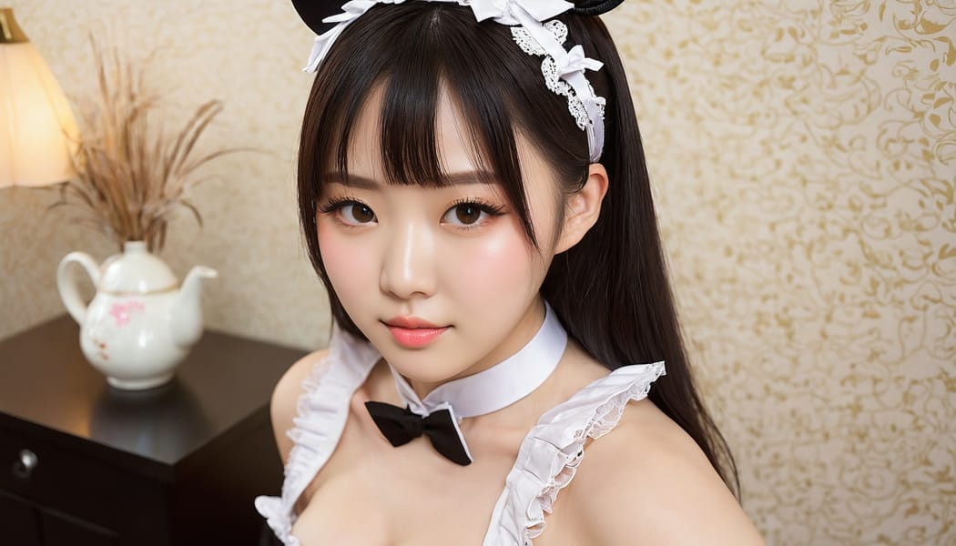 Tags: 21872187, SDXL
{"3": {"inputs": {"seed": 617793054067687, "steps": 32, "cfg": 6.91, "sampler_name": "dpmpp_2m", "scheduler": "karras", "denoise": 1.0, "model": ["27", 0], "positive": ["6", 0], "negative": ["7", 0], "latent_image": ["5", 0]}, "class_type": "KSampler"}, "4": {"inputs": {"ckpt_name": "juggernautxl.safetensors"}, "class_type": "CheckpointLoaderSimple"}, "5": {"inputs": {"width": 1344, "height": 768, "batch_size": 1}, "class_type": "EmptyLatentImage"}, "6": {"inputs": {"text": "23 year old girl, (chinese:0.97), (double eyelids:1.11), (detailed face:1.03), (blush:1.03), (idol:1.10), (pale skin:1.11), (beautiful eyes:1.02), (seductive facial expression:1.01), (seductive pose:0.98), (temptress:1.14), (eyelashes:0.96), (cute:1.07), (slim:0.99), (sexy lips:1.01), (on all fours:1.14), (spreading ass cheeks:1.00), (from behind:1.06), (backboob:1.07), in a (skimpy maid costume:1.09) working at a maid cafe, choker, bowtie, headband, pleated skirt, (natural looking skin:1.06), (detailed skin:1.01), (portra:1.00), (RAW:1.03), (textured skin:1.02), (film:1.09), (soft lighting:1.09), (candid cinema:1.00), (skin fuzz:1.09)", "clip": ["27", 1]}, "class_type": "CLIPTextEncode"}, "7": {"inputs": {"text": "(distorted:1.05), (watermark:1.13), (low resolution:1.13), (worst quality:1.06), (bad hands:1.10), (open mouth:1.09), (twisted:1.10)", "clip": ["27", 1]}, "class_type": "CLIPTextEncode"}, "8": {"inputs": {"samples": ["3", 0], "vae": ["4", 2]}, "class_type": "VAEDecode"}, "25": {"inputs": {"lora_name": "nudify_xl.safetensors", "strength_model": 0.1, "strength_clip": 0.26, "model": ["4", 0], "clip": ["4", 1]}, "class_type": "LoraLoader"}, "26": {"inputs": {"lora_name": "shirtlift_SDXL_v2.safetensors", "strength_model": 0.05, "strength_clip": 0.18, "model": ["25", 0], "clip": ["25", 1]}, "class_type": "LoraLoader"}, "27": {"inputs": {"lora_name": "PerfectEyesXL.safetensors", "strength_model": 0.13, "strength_clip": 0.03, "model": ["26", 0], "clip": ["26", 1]}, "class_type": "LoraLoader"}, "30": {"inputs": {"model_name": "4x_NMKD-Superscale-SP_178000_G.pth"}, "class_type": "UpscaleModelLoader"}, "31": {"inputs": {"upscale_model": ["30", 0], "image": ["8", 0]}, "class_type": "ImageUpscaleWithModel"}, "32": {"inputs": {"upscale_method": "lanczos", "scale_by": 0.5, "image": ["31", 0]}, "class_type": "ImageScaleBy"}, "33": {"inputs": {"pixels": ["32", 0], "vae": ["4", 2]}, "class_type": "VAEEncode"}, "34": {"inputs": {"seed": 617793054067687, "steps": 32, "cfg": 6.91, "sampler_name": "dpmpp_2m", "scheduler": "karras", "denoise": 0.3, "model": ["27", 0], "positive": ["6", 0], "negative": ["7", 0], "latent_image": ["33", 0]}, "class_type": "KSampler"}, "36": {"inputs": {"samples": ["34", 0], "vae": ["4", 2]}, "class_type": "VAEDecode"}, "39": {"inputs": {"filename_prefix": "comfyapi-1732724105829", "images": ["36", 0]}, "class_type": "SaveImage"}}