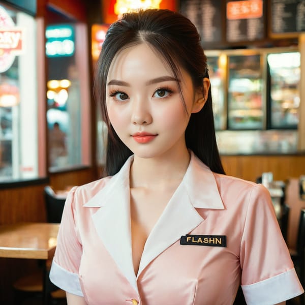 Tags: 21872187, SDXL
{"3": {"inputs": {"seed": 920379789513795, "steps": 32, "cfg": 7.28, "sampler_name": "dpmpp_2m", "scheduler": "karras", "denoise": 1.0, "model": ["27", 0], "positive": ["6", 0], "negative": ["7", 0], "latent_image": ["5", 0]}, "class_type": "KSampler"}, "4": {"inputs": {"ckpt_name": "juggernautxl.safetensors"}, "class_type": "CheckpointLoaderSimple"}, "5": {"inputs": {"width": 1024, "height": 1024, "batch_size": 1}, "class_type": "EmptyLatentImage"}, "6": {"inputs": {"text": "23 year old girl, (double eyelids:1.02), (pale skin:1.13), (detailed face:1.10), (eyelashes:1.12), (blush:1.10), (beautiful eyes:0.98), (idol:1.00), (slim:1.06), (seductive pose:1.02), (sexy lips:1.08), (temptress:1.14), (seductive facial expression:0.97), (cute:1.00), (in a seductive pose:0.95), (large perky breasts:1.01), (cleavage:1.12), (thigh gap:1.09), (a waitress in uniform:1.14) working at a restaurant, (detailed skin:1.04), (candid cinema:1.03), (skin fuzz:1.05), (RAW:1.03), (soft lighting:1.07), (film:1.03), (natural looking skin:1.05), (textured skin:1.03), (portra:1.09)", "clip": ["27", 1]}, "class_type": "CLIPTextEncode"}, "7": {"inputs": {"text": "(distorted:1.08), (bad hands:1.11), (watermark:1.12), (worst quality:1.13), (twisted:1.06), (low resolution:1.13), (open mouth:1.14)", "clip": ["27", 1]}, "class_type": "CLIPTextEncode"}, "8": {"inputs": {"samples": ["3", 0], "vae": ["4", 2]}, "class_type": "VAEDecode"}, "25": {"inputs": {"lora_name": "nudify_xl.safetensors", "strength_model": 0.34, "strength_clip": 0.22, "model": ["4", 0], "clip": ["4", 1]}, "class_type": "LoraLoader"}, "26": {"inputs": {"lora_name": "shirtlift_SDXL_v2.safetensors", "strength_model": 0.04, "strength_clip": 0.15, "model": ["25", 0], "clip": ["25", 1]}, "class_type": "LoraLoader"}, "27": {"inputs": {"lora_name": "PerfectEyesXL.safetensors", "strength_model": 0.02, "strength_clip": 0.16, "model": ["26", 0], "clip": ["26", 1]}, "class_type": "LoraLoader"}, "30": {"inputs": {"model_name": "4x_NMKD-Superscale-SP_178000_G.pth"}, "class_type": "UpscaleModelLoader"}, "31": {"inputs": {"upscale_model": ["30", 0], "image": ["8", 0]}, "class_type": "ImageUpscaleWithModel"}, "32": {"inputs": {"upscale_method": "lanczos", "scale_by": 0.5, "image": ["31", 0]}, "class_type": "ImageScaleBy"}, "33": {"inputs": {"pixels": ["32", 0], "vae": ["4", 2]}, "class_type": "VAEEncode"}, "34": {"inputs": {"seed": 920379789513795, "steps": 32, "cfg": 7.28, "sampler_name": "dpmpp_2m", "scheduler": "karras", "denoise": 0.3, "model": ["27", 0], "positive": ["6", 0], "negative": ["7", 0], "latent_image": ["33", 0]}, "class_type": "KSampler"}, "36": {"inputs": {"samples": ["34", 0], "vae": ["4", 2]}, "class_type": "VAEDecode"}, "39": {"inputs": {"filename_prefix": "comfyapi-1711501215058", "images": ["36", 0]}, "class_type": "SaveImage"}}