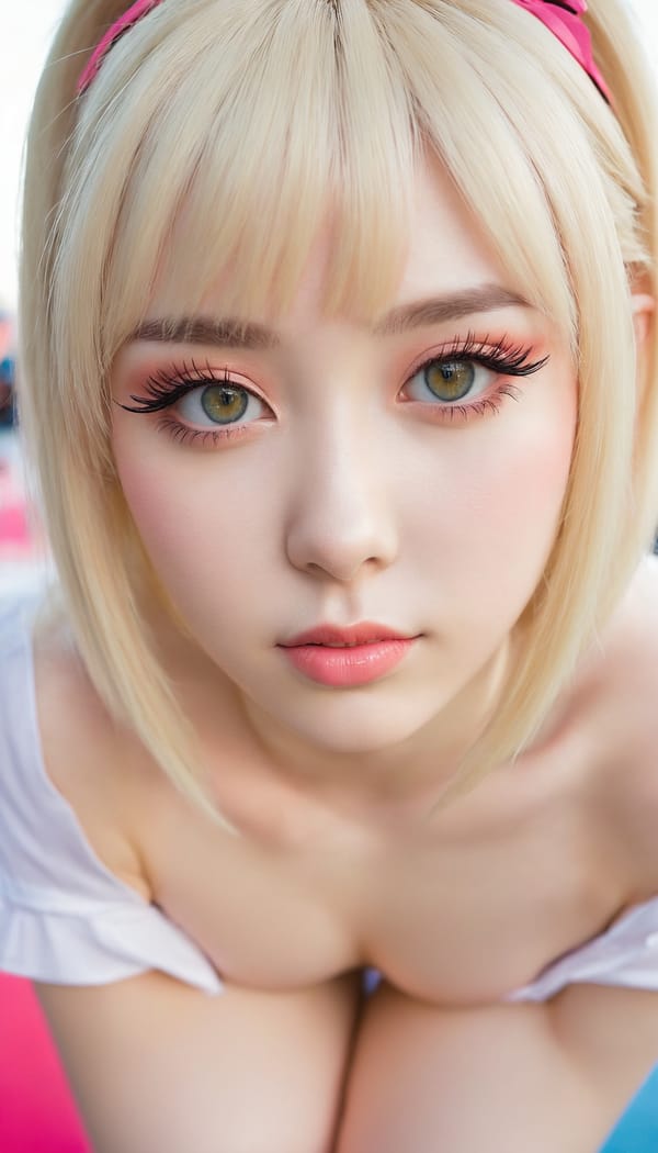 Tags: 21872187, SDXL
{"3": {"inputs": {"seed": 572063446835127, "steps": 64, "cfg": 5.38, "sampler_name": "dpmpp_2m", "scheduler": "karras", "denoise": 1.0, "model": ["27", 0], "positive": ["6", 0], "negative": ["7", 0], "latent_image": ["5", 0]}, "class_type": "KSampler"}, "4": {"inputs": {"ckpt_name": "juggernautxl.safetensors"}, "class_type": "CheckpointLoaderSimple"}, "5": {"inputs": {"width": 768, "height": 1344, "batch_size": 1}, "class_type": "EmptyLatentImage"}, "6": {"inputs": {"text": "19 year old girl, (ukrainian:1.08), (irish:1.03), (taiwanese:1.06), (eyelashes:0.97), (sexy lips:0.99), (beautiful eyes:1.04), (seductive facial expression:0.97), (seductive pose:1.09), (blush:1.09), (slim:1.14), (idol:1.09), (detailed face:1.04), (cute:1.10), (temptress:1.04), (double eyelids:0.99), (pale skin:1.02), (in a seductive pose:0.98), (large perky breasts:0.96), (cleavage:1.04), (thigh gap:1.09), (in a cosplay:0.97) at comiket posing for camera, (film:1.05), (portra:1.02), (candid cinema:1.09), (RAW:1.05), (detailed skin:1.04), (skin fuzz:1.01), (soft lighting:1.01), (textured skin:1.04), (natural looking skin:1.06)", "clip": ["27", 1]}, "class_type": "CLIPTextEncode"}, "7": {"inputs": {"text": "(twisted:1.14), (worst quality:1.13), (watermark:1.09), (distorted:1.12), (low resolution:1.05), (bad hands:1.08), (open mouth:1.14)", "clip": ["27", 1]}, "class_type": "CLIPTextEncode"}, "8": {"inputs": {"samples": ["3", 0], "vae": ["4", 2]}, "class_type": "VAEDecode"}, "25": {"inputs": {"lora_name": "nudify_xl.safetensors", "strength_model": 0.39, "strength_clip": 0.12, "model": ["4", 0], "clip": ["4", 1]}, "class_type": "LoraLoader"}, "26": {"inputs": {"lora_name": "shirtlift_SDXL_v2.safetensors", "strength_model": 0.09, "strength_clip": 0.11, "model": ["25", 0], "clip": ["25", 1]}, "class_type": "LoraLoader"}, "27": {"inputs": {"lora_name": "PerfectEyesXL.safetensors", "strength_model": 0.03, "strength_clip": 0.13, "model": ["26", 0], "clip": ["26", 1]}, "class_type": "LoraLoader"}, "30": {"inputs": {"model_name": "4x_NMKD-Superscale-SP_178000_G.pth"}, "class_type": "UpscaleModelLoader"}, "31": {"inputs": {"upscale_model": ["30", 0], "image": ["8", 0]}, "class_type": "ImageUpscaleWithModel"}, "32": {"inputs": {"upscale_method": "lanczos", "scale_by": 0.5, "image": ["31", 0]}, "class_type": "ImageScaleBy"}, "33": {"inputs": {"pixels": ["32", 0], "vae": ["4", 2]}, "class_type": "VAEEncode"}, "34": {"inputs": {"seed": 572063446835127, "steps": 64, "cfg": 5.38, "sampler_name": "dpmpp_2m", "scheduler": "karras", "denoise": 0.3, "model": ["27", 0], "positive": ["6", 0], "negative": ["7", 0], "latent_image": ["33", 0]}, "class_type": "KSampler"}, "36": {"inputs": {"samples": ["34", 0], "vae": ["4", 2]}, "class_type": "VAEDecode"}, "39": {"inputs": {"filename_prefix": "comfyapi-1718597665300", "images": ["36", 0]}, "class_type": "SaveImage"}}