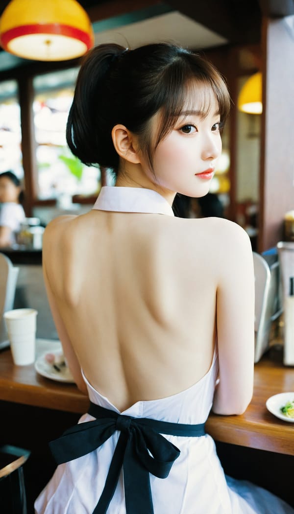 Tags: 21872187, SDXL
{"3": {"inputs": {"seed": 611993074708494, "steps": 64, "cfg": 7.96, "sampler_name": "dpmpp_2m", "scheduler": "karras", "denoise": 1.0, "model": ["27", 0], "positive": ["6", 0], "negative": ["7", 0], "latent_image": ["5", 0]}, "class_type": "KSampler"}, "4": {"inputs": {"ckpt_name": "helloworldxl.safetensors"}, "class_type": "CheckpointLoaderSimple"}, "5": {"inputs": {"width": 768, "height": 1344, "batch_size": 1}, "class_type": "EmptyLatentImage"}, "6": {"inputs": {"text": "24 year old girl, (chinese:0.99), (ukrainian:1.10), (korean:1.04), (cute:1.00), (beautiful eyes:1.10), (slim:1.09), (idol:1.11), (sexy lips:0.97), (seductive facial expression:1.06), (blush:1.02), (temptress:1.14), (pale skin:1.09), (double eyelids:1.07), (detailed face:1.04), (on all fours:1.07), (spreading ass cheeks:1.01), (from behind:1.00), (backboob:1.14), (a waitress in uniform:1.10) working at a restaurant, (portra:1.02), (soft lighting:1.06), (candid cinema:1.07), (film:1.00), (natural looking skin:1.04), (RAW:1.09), (detailed skin:1.05), (textured skin:1.01), (skin fuzz:1.01)", "clip": ["27", 1]}, "class_type": "CLIPTextEncode"}, "7": {"inputs": {"text": "(watermark:1.10), (worst quality:1.10), (open mouth:1.08), (low resolution:1.13), (bad hands:1.09), (twisted:1.08), (distorted:1.09)", "clip": ["27", 1]}, "class_type": "CLIPTextEncode"}, "8": {"inputs": {"samples": ["3", 0], "vae": ["4", 2]}, "class_type": "VAEDecode"}, "25": {"inputs": {"lora_name": "nudify_xl.safetensors", "strength_model": 0.28, "strength_clip": 0.04, "model": ["4", 0], "clip": ["4", 1]}, "class_type": "LoraLoader"}, "26": {"inputs": {"lora_name": "shirtlift_SDXL_v2.safetensors", "strength_model": 0.03, "strength_clip": 0.17, "model": ["25", 0], "clip": ["25", 1]}, "class_type": "LoraLoader"}, "27": {"inputs": {"lora_name": "PerfectEyesXL.safetensors", "strength_model": 0.18, "strength_clip": 0.06, "model": ["26", 0], "clip": ["26", 1]}, "class_type": "LoraLoader"}, "30": {"inputs": {"model_name": "4x_NMKD-Superscale-SP_178000_G.pth"}, "class_type": "UpscaleModelLoader"}, "31": {"inputs": {"upscale_model": ["30", 0], "image": ["8", 0]}, "class_type": "ImageUpscaleWithModel"}, "32": {"inputs": {"upscale_method": "lanczos", "scale_by": 0.5, "image": ["31", 0]}, "class_type": "ImageScaleBy"}, "33": {"inputs": {"pixels": ["32", 0], "vae": ["4", 2]}, "class_type": "VAEEncode"}, "34": {"inputs": {"seed": 611993074708494, "steps": 64, "cfg": 7.96, "sampler_name": "dpmpp_2m", "scheduler": "karras", "denoise": 0.3, "model": ["27", 0], "positive": ["6", 0], "negative": ["7", 0], "latent_image": ["33", 0]}, "class_type": "KSampler"}, "36": {"inputs": {"samples": ["34", 0], "vae": ["4", 2]}, "class_type": "VAEDecode"}, "39": {"inputs": {"filename_prefix": "comfyapi-1732671814461", "images": ["36", 0]}, "class_type": "SaveImage"}}