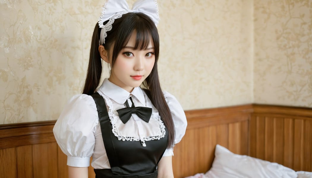 Tags: 21872187, SDXL
{"3": {"inputs": {"seed": 243519152301260, "steps": 64, "cfg": 5.38, "sampler_name": "dpmpp_2m", "scheduler": "karras", "denoise": 1.0, "model": ["27", 0], "positive": ["6", 0], "negative": ["7", 0], "latent_image": ["5", 0]}, "class_type": "KSampler"}, "4": {"inputs": {"ckpt_name": "juggernautxl.safetensors"}, "class_type": "CheckpointLoaderSimple"}, "5": {"inputs": {"width": 1344, "height": 768, "batch_size": 1}, "class_type": "EmptyLatentImage"}, "6": {"inputs": {"text": "26 year old girl, (ukrainian:1.11), (japanese:0.98), (idol:1.09), (pale skin:0.97), (blush:0.99), (temptress:1.13), (beautiful eyes:1.08), (cute:1.09), (slim:1.01), (seductive facial expression:1.10), (double eyelids:1.13), (sexy lips:1.11), (seductive pose:1.12), (detailed face:1.00), (eyelashes:1.03), (perky ass:1.08), (exposed ass:1.04), (looking back:1.03), (sexy ass:1.02), (thigh gap:1.10), in a (skimpy maid costume:1.10) working at a maid cafe, choker, bowtie, headband, pleated skirt, (natural looking skin:1.08), (textured skin:1.08), (portra:1.04), (candid cinema:1.05), (detailed skin:1.05), (skin fuzz:1.09), (film:1.00), (soft lighting:1.01), (RAW:1.07)", "clip": ["27", 1]}, "class_type": "CLIPTextEncode"}, "7": {"inputs": {"text": "(bad hands:1.10), (open mouth:1.09), (low resolution:1.06), (watermark:1.11), (worst quality:1.10), (twisted:1.14), (distorted:1.11)", "clip": ["27", 1]}, "class_type": "CLIPTextEncode"}, "8": {"inputs": {"samples": ["3", 0], "vae": ["4", 2]}, "class_type": "VAEDecode"}, "25": {"inputs": {"lora_name": "nudify_xl.safetensors", "strength_model": 0.25, "strength_clip": 0.29, "model": ["4", 0], "clip": ["4", 1]}, "class_type": "LoraLoader"}, "26": {"inputs": {"lora_name": "shirtlift_SDXL_v2.safetensors", "strength_model": 0.14, "strength_clip": 0.12, "model": ["25", 0], "clip": ["25", 1]}, "class_type": "LoraLoader"}, "27": {"inputs": {"lora_name": "PerfectEyesXL.safetensors", "strength_model": 0.14, "strength_clip": 0.07, "model": ["26", 0], "clip": ["26", 1]}, "class_type": "LoraLoader"}, "30": {"inputs": {"model_name": "4x_NMKD-Superscale-SP_178000_G.pth"}, "class_type": "UpscaleModelLoader"}, "31": {"inputs": {"upscale_model": ["30", 0], "image": ["8", 0]}, "class_type": "ImageUpscaleWithModel"}, "32": {"inputs": {"upscale_method": "lanczos", "scale_by": 0.5, "image": ["31", 0]}, "class_type": "ImageScaleBy"}, "33": {"inputs": {"pixels": ["32", 0], "vae": ["4", 2]}, "class_type": "VAEEncode"}, "34": {"inputs": {"seed": 243519152301260, "steps": 64, "cfg": 5.38, "sampler_name": "dpmpp_2m", "scheduler": "karras", "denoise": 0.3, "model": ["27", 0], "positive": ["6", 0], "negative": ["7", 0], "latent_image": ["33", 0]}, "class_type": "KSampler"}, "36": {"inputs": {"samples": ["34", 0], "vae": ["4", 2]}, "class_type": "VAEDecode"}, "39": {"inputs": {"filename_prefix": "comfyapi-1716634803512", "images": ["36", 0]}, "class_type": "SaveImage"}}