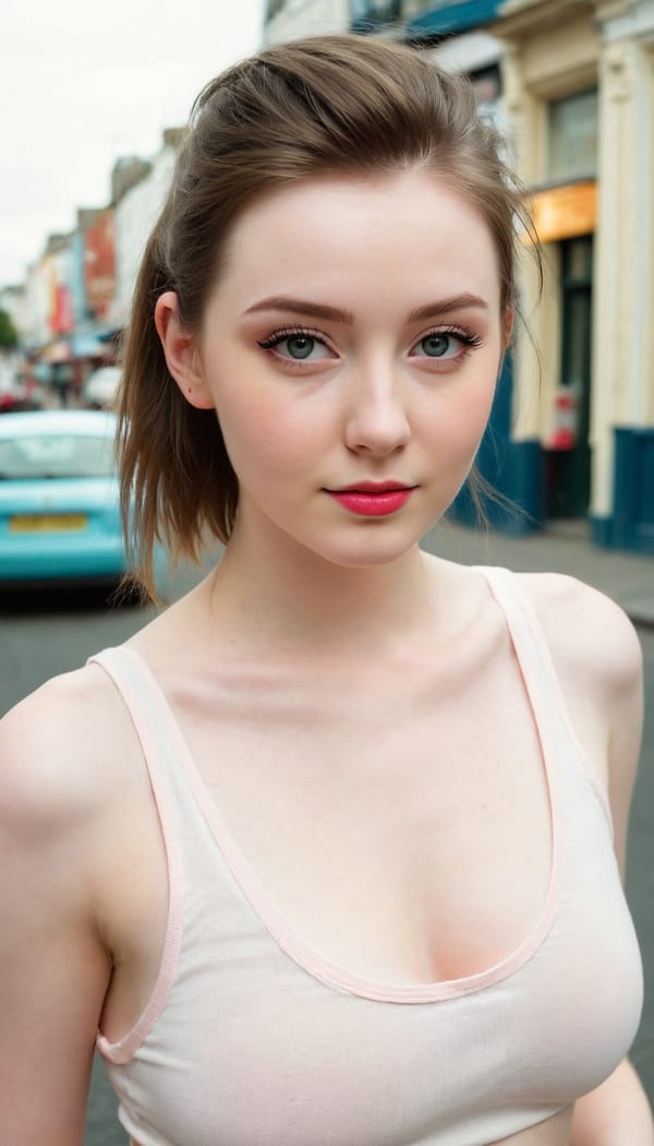 Tags: 21872187, SDXL
{"3": {"inputs": {"seed": 810862999146589, "steps": 64, "cfg": 7.96, "sampler_name": "dpmpp_2m", "scheduler": "karras", "denoise": 1.0, "model": ["27", 0], "positive": ["6", 0], "negative": ["7", 0], "latent_image": ["5", 0]}, "class_type": "KSampler"}, "4": {"inputs": {"ckpt_name": "juggernautXL_v8Rundiffusion.safetensors"}, "class_type": "CheckpointLoaderSimple"}, "5": {"inputs": {"width": 768, "height": 1344, "batch_size": 1}, "class_type": "EmptyLatentImage"}, "6": {"inputs": {"text": "25 year old girl, (irish:1.04), (pale skin:1.07), (blush:1.06), (beautiful eyes:1.11), (eyelashes:1.08), (temptress:1.09), (seductive pose:0.98), (idol:1.13), (detailed face:1.07), (double eyelids:0.98), (sexy lips:1.02), (seductive facial expression:1.09), (cute:1.05), (perky ass:1.02), (exposed ass:1.03), (looking back:1.07), (sexy ass:1.10), (thigh gap:0.97), (white tanktop:0.97), busy street, (candid cinema:1.07), (textured skin:1.03), (natural looking skin:1.04), (skin fuzz:1.04), (detailed skin:1.06), (portra:1.08), (RAW:1.00), (soft lighting:1.07), (film:1.05)", "clip": ["27", 1]}, "class_type": "CLIPTextEncode"}, "7": {"inputs": {"text": "(watermark:1.06), (twisted:1.11), (distorted:1.13), (open mouth:1.14), (worst quality:1.09), (low resolution:1.08), (bad hands:1.13)", "clip": ["27", 1]}, "class_type": "CLIPTextEncode"}, "8": {"inputs": {"samples": ["3", 0], "vae": ["4", 2]}, "class_type": "VAEDecode"}, "25": {"inputs": {"lora_name": "nudify_xl.safetensors", "strength_model": 0.12, "strength_clip": 0.33, "model": ["4", 0], "clip": ["4", 1]}, "class_type": "LoraLoader"}, "26": {"inputs": {"lora_name": "shirtlift_SDXL_v2.safetensors", "strength_model": 0.12, "strength_clip": 0.08, "model": ["25", 0], "clip": ["25", 1]}, "class_type": "LoraLoader"}, "27": {"inputs": {"lora_name": "PerfectEyesXL.safetensors", "strength_model": 0.12, "strength_clip": 0.02, "model": ["26", 0], "clip": ["26", 1]}, "class_type": "LoraLoader"}, "30": {"inputs": {"model_name": "4x_NMKD-Superscale-SP_178000_G.pth"}, "class_type": "UpscaleModelLoader"}, "31": {"inputs": {"upscale_model": ["30", 0], "image": ["8", 0]}, "class_type": "ImageUpscaleWithModel"}, "32": {"inputs": {"upscale_method": "lanczos", "scale_by": 0.5, "image": ["31", 0]}, "class_type": "ImageScaleBy"}, "33": {"inputs": {"pixels": ["32", 0], "vae": ["4", 2]}, "class_type": "VAEEncode"}, "34": {"inputs": {"seed": 810862999146589, "steps": 64, "cfg": 7.96, "sampler_name": "dpmpp_2m", "scheduler": "karras", "denoise": 0.3, "model": ["27", 0], "positive": ["6", 0], "negative": ["7", 0], "latent_image": ["33", 0]}, "class_type": "KSampler"}, "36": {"inputs": {"samples": ["34", 0], "vae": ["4", 2]}, "class_type": "VAEDecode"}, "39": {"inputs": {"filename_prefix": "comfyapi-1707261762647", "images": ["36", 0]}, "class_type": "SaveImage"}}