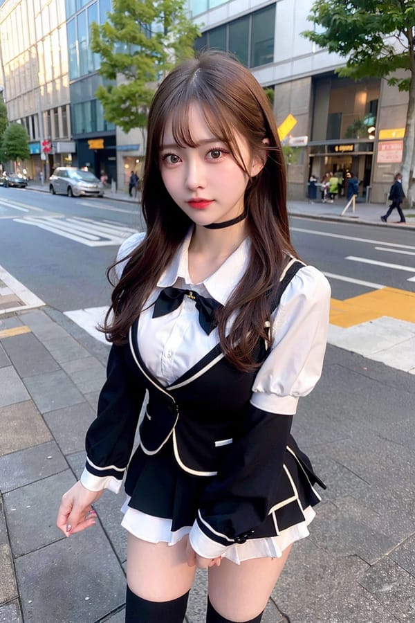 Tags: 21872187
<lora:JapaneseDollLikeness_v15:0.50>, (russian:0.91), (school uniform:1.05), (large breasts:0.96), choker, busy street in urban city, <lora:skirtlift-v4:0.86 <lora:Addams:0.20>, extremely detailed eyes, extremely detailed face, cute, (photorealistic:1.09), sexy lips, seductive smile, double eyelids, pale skin, perky breasts, full body portrait, 4K, sharp, hyper realistic, tall, delicate and beautiful girl, (dramatic:1.10)
Negative prompt: drawings, sketches, paintings, black and white, (worst quality:2.01)
Steps: 32, Sampler: DPM++ 2M Karras, CFG scale: 5.99, Seed: 2571063948, Size: 512x768, Model hash: fc2511737a, Model: chilloutmix_NiPrunedFp32Fix, Seed resize from: -1x-1, Denoising strength: 0.4, Version: v1.2.1, Hires upscale: 2.0, Hires steps: 16, Hires upscaler: ESRGAN_4x