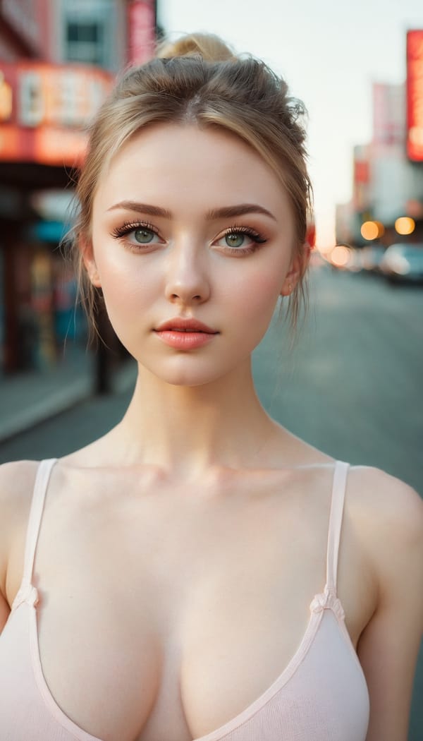 Tags: 21872187, SDXL
{"3": {"inputs": {"seed": 192384458092289, "steps": 64, "cfg": 7.59, "sampler_name": "dpmpp_2m", "scheduler": "karras", "denoise": 1.0, "model": ["27", 0], "positive": ["6", 0], "negative": ["7", 0], "latent_image": ["5", 0]}, "class_type": "KSampler"}, "4": {"inputs": {"ckpt_name": "juggernautxl.safetensors"}, "class_type": "CheckpointLoaderSimple"}, "5": {"inputs": {"width": 768, "height": 1344, "batch_size": 1}, "class_type": "EmptyLatentImage"}, "6": {"inputs": {"text": "23 year old girl, (irish:0.97), (ukrainian:1.00), (detailed face:1.11), (seductive facial expression:1.09), (temptress:1.03), (blush:1.11), (slim:1.14), (idol:1.13), (eyelashes:0.98), (beautiful eyes:0.97), (seductive pose:0.97), (cute:1.04), (pale skin:1.06), (double eyelids:1.13), (sexy lips:0.97), (in a seductive pose:1.08), (large perky breasts:1.02), (cleavage:0.95), (thigh gap:1.06), (white tanktop:0.98), busy street, (natural looking skin:1.06), (RAW:1.01), (candid cinema:1.01), (portra:1.02), (film:1.04), (detailed skin:1.01), (textured skin:1.05), (skin fuzz:1.06), (soft lighting:1.01)", "clip": ["27", 1]}, "class_type": "CLIPTextEncode"}, "7": {"inputs": {"text": "(distorted:1.05), (worst quality:1.10), (watermark:1.07), (bad hands:1.07), (low resolution:1.14), (twisted:1.12), (open mouth:1.09)", "clip": ["27", 1]}, "class_type": "CLIPTextEncode"}, "8": {"inputs": {"samples": ["3", 0], "vae": ["4", 2]}, "class_type": "VAEDecode"}, "25": {"inputs": {"lora_name": "nudify_xl.safetensors", "strength_model": 0.09, "strength_clip": 0.25, "model": ["4", 0], "clip": ["4", 1]}, "class_type": "LoraLoader"}, "26": {"inputs": {"lora_name": "shirtlift_SDXL_v2.safetensors", "strength_model": 0.06, "strength_clip": 0.15, "model": ["25", 0], "clip": ["25", 1]}, "class_type": "LoraLoader"}, "27": {"inputs": {"lora_name": "PerfectEyesXL.safetensors", "strength_model": 0.14, "strength_clip": 0.05, "model": ["26", 0], "clip": ["26", 1]}, "class_type": "LoraLoader"}, "30": {"inputs": {"model_name": "4x_NMKD-Superscale-SP_178000_G.pth"}, "class_type": "UpscaleModelLoader"}, "31": {"inputs": {"upscale_model": ["30", 0], "image": ["8", 0]}, "class_type": "ImageUpscaleWithModel"}, "32": {"inputs": {"upscale_method": "lanczos", "scale_by": 0.5, "image": ["31", 0]}, "class_type": "ImageScaleBy"}, "33": {"inputs": {"pixels": ["32", 0], "vae": ["4", 2]}, "class_type": "VAEEncode"}, "34": {"inputs": {"seed": 192384458092289, "steps": 64, "cfg": 7.59, "sampler_name": "dpmpp_2m", "scheduler": "karras", "denoise": 0.3, "model": ["27", 0], "positive": ["6", 0], "negative": ["7", 0], "latent_image": ["33", 0]}, "class_type": "KSampler"}, "36": {"inputs": {"samples": ["34", 0], "vae": ["4", 2]}, "class_type": "VAEDecode"}, "39": {"inputs": {"filename_prefix": "comfyapi-1715023176068", "images": ["36", 0]}, "class_type": "SaveImage"}}