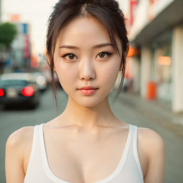 Tags: 21872187, SDXL
{"3": {"inputs": {"seed": 843749062216038, "steps": 64, "cfg": 6.2, "sampler_name": "dpmpp_2m", "scheduler": "karras", "denoise": 1.0, "model": ["27", 0], "positive": ["6", 0], "negative": ["7", 0], "latent_image": ["5", 0]}, "class_type": "KSampler"}, "4": {"inputs": {"ckpt_name": "juggernautxl.safetensors"}, "class_type": "CheckpointLoaderSimple"}, "5": {"inputs": {"width": 1024, "height": 1024, "batch_size": 1}, "class_type": "EmptyLatentImage"}, "6": {"inputs": {"text": "28 year old girl, (chinese:1.12), (korean:0.95), (russian:1.02), (idol:1.10), (seductive facial expression:0.98), (blush:1.06), (slim:1.09), (beautiful eyes:1.12), (temptress:0.97), (sexy lips:0.99), (pale skin:1.02), (cute:1.09), (double eyelids:1.03), (seductive pose:1.08), (detailed face:1.11), (eyelashes:1.01), (in a seductive pose:1.08), (large perky breasts:1.08), (cleavage:1.00), (thigh gap:1.10), (white tanktop:1.13), busy street, (portra:1.09), (natural looking skin:1.04), (skin fuzz:1.05), (candid cinema:1.01), (textured skin:1.07), (detailed skin:1.03), (soft lighting:1.05), (film:1.03), (RAW:1.01)", "clip": ["27", 1]}, "class_type": "CLIPTextEncode"}, "7": {"inputs": {"text": "(worst quality:1.06), (twisted:1.08), (open mouth:1.06), (bad hands:1.10), (watermark:1.12), (distorted:1.12), (low resolution:1.14)", "clip": ["27", 1]}, "class_type": "CLIPTextEncode"}, "8": {"inputs": {"samples": ["3", 0], "vae": ["4", 2]}, "class_type": "VAEDecode"}, "25": {"inputs": {"lora_name": "nudify_xl.safetensors", "strength_model": 0.37, "strength_clip": 0.33, "model": ["4", 0], "clip": ["4", 1]}, "class_type": "LoraLoader"}, "26": {"inputs": {"lora_name": "shirtlift_SDXL_v2.safetensors", "strength_model": 0.01, "strength_clip": 0.0, "model": ["25", 0], "clip": ["25", 1]}, "class_type": "LoraLoader"}, "27": {"inputs": {"lora_name": "PerfectEyesXL.safetensors", "strength_model": 0.16, "strength_clip": 0.15, "model": ["26", 0], "clip": ["26", 1]}, "class_type": "LoraLoader"}, "30": {"inputs": {"model_name": "4x_NMKD-Superscale-SP_178000_G.pth"}, "class_type": "UpscaleModelLoader"}, "31": {"inputs": {"upscale_model": ["30", 0], "image": ["8", 0]}, "class_type": "ImageUpscaleWithModel"}, "32": {"inputs": {"upscale_method": "lanczos", "scale_by": 0.5, "image": ["31", 0]}, "class_type": "ImageScaleBy"}, "33": {"inputs": {"pixels": ["32", 0], "vae": ["4", 2]}, "class_type": "VAEEncode"}, "34": {"inputs": {"seed": 843749062216038, "steps": 64, "cfg": 6.2, "sampler_name": "dpmpp_2m", "scheduler": "karras", "denoise": 0.3, "model": ["27", 0], "positive": ["6", 0], "negative": ["7", 0], "latent_image": ["33", 0]}, "class_type": "KSampler"}, "36": {"inputs": {"samples": ["34", 0], "vae": ["4", 2]}, "class_type": "VAEDecode"}, "39": {"inputs": {"filename_prefix": "comfyapi-1713648185816", "images": ["36", 0]}, "class_type": "SaveImage"}}