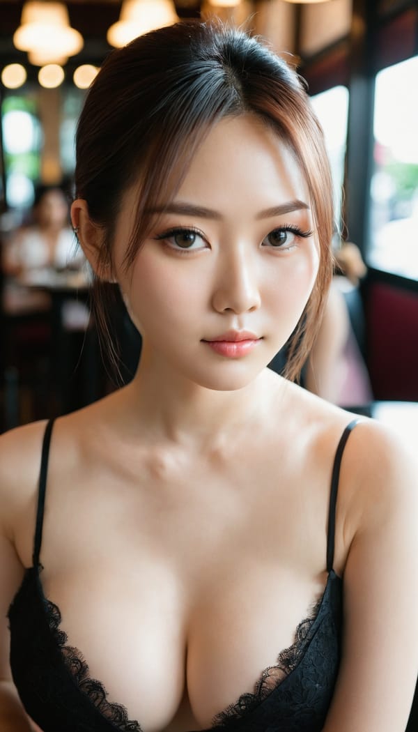 Tags: 21872187, SDXL
{"3": {"inputs": {"seed": 581914227047272, "steps": 64, "cfg": 7.62, "sampler_name": "dpmpp_2m", "scheduler": "karras", "denoise": 1.0, "model": ["27", 0], "positive": ["6", 0], "negative": ["7", 0], "latent_image": ["5", 0]}, "class_type": "KSampler"}, "4": {"inputs": {"ckpt_name": "juggernautxl.safetensors"}, "class_type": "CheckpointLoaderSimple"}, "5": {"inputs": {"width": 768, "height": 1344, "batch_size": 1}, "class_type": "EmptyLatentImage"}, "6": {"inputs": {"text": "23 year old girl, (taiwanese:1.12), (russian:1.04), (temptress:1.05), (seductive facial expression:1.04), (double eyelids:0.99), (seductive pose:0.96), (eyelashes:1.11), (slim:1.06), (blush:1.00), (detailed face:0.95), (beautiful eyes:1.12), (pale skin:1.00), (sexy lips:0.96), (cute:1.02), (in a seductive pose:1.08), (large perky breasts:0.97), (cleavage:1.12), (thigh gap:1.07), (wearing a little black dress:0.97) at a fine dining restaurant, (textured skin:1.02), (portra:1.09), (candid cinema:1.09), (soft lighting:1.08), (film:1.04), (RAW:1.03), (detailed skin:1.04), (skin fuzz:1.09), (natural looking skin:1.08)", "clip": ["27", 1]}, "class_type": "CLIPTextEncode"}, "7": {"inputs": {"text": "(twisted:1.06), (low resolution:1.11), (open mouth:1.07), (watermark:1.09), (worst quality:1.12), (distorted:1.12), (bad hands:1.12)", "clip": ["27", 1]}, "class_type": "CLIPTextEncode"}, "8": {"inputs": {"samples": ["3", 0], "vae": ["4", 2]}, "class_type": "VAEDecode"}, "25": {"inputs": {"lora_name": "nudify_xl.safetensors", "strength_model": 0.0, "strength_clip": 0.0, "model": ["4", 0], "clip": ["4", 1]}, "class_type": "LoraLoader"}, "26": {"inputs": {"lora_name": "shirtlift_SDXL_v2.safetensors", "strength_model": 0.0, "strength_clip": 0.15, "model": ["25", 0], "clip": ["25", 1]}, "class_type": "LoraLoader"}, "27": {"inputs": {"lora_name": "PerfectEyesXL.safetensors", "strength_model": 0.04, "strength_clip": 0.05, "model": ["26", 0], "clip": ["26", 1]}, "class_type": "LoraLoader"}, "30": {"inputs": {"model_name": "4x_NMKD-Superscale-SP_178000_G.pth"}, "class_type": "UpscaleModelLoader"}, "31": {"inputs": {"upscale_model": ["30", 0], "image": ["8", 0]}, "class_type": "ImageUpscaleWithModel"}, "32": {"inputs": {"upscale_method": "lanczos", "scale_by": 0.5, "image": ["31", 0]}, "class_type": "ImageScaleBy"}, "33": {"inputs": {"pixels": ["32", 0], "vae": ["4", 2]}, "class_type": "VAEEncode"}, "34": {"inputs": {"seed": 581914227047272, "steps": 64, "cfg": 7.62, "sampler_name": "dpmpp_2m", "scheduler": "karras", "denoise": 0.3, "model": ["27", 0], "positive": ["6", 0], "negative": ["7", 0], "latent_image": ["33", 0]}, "class_type": "KSampler"}, "36": {"inputs": {"samples": ["34", 0], "vae": ["4", 2]}, "class_type": "VAEDecode"}, "39": {"inputs": {"filename_prefix": "comfyapi-1728057608068", "images": ["36", 0]}, "class_type": "SaveImage"}}