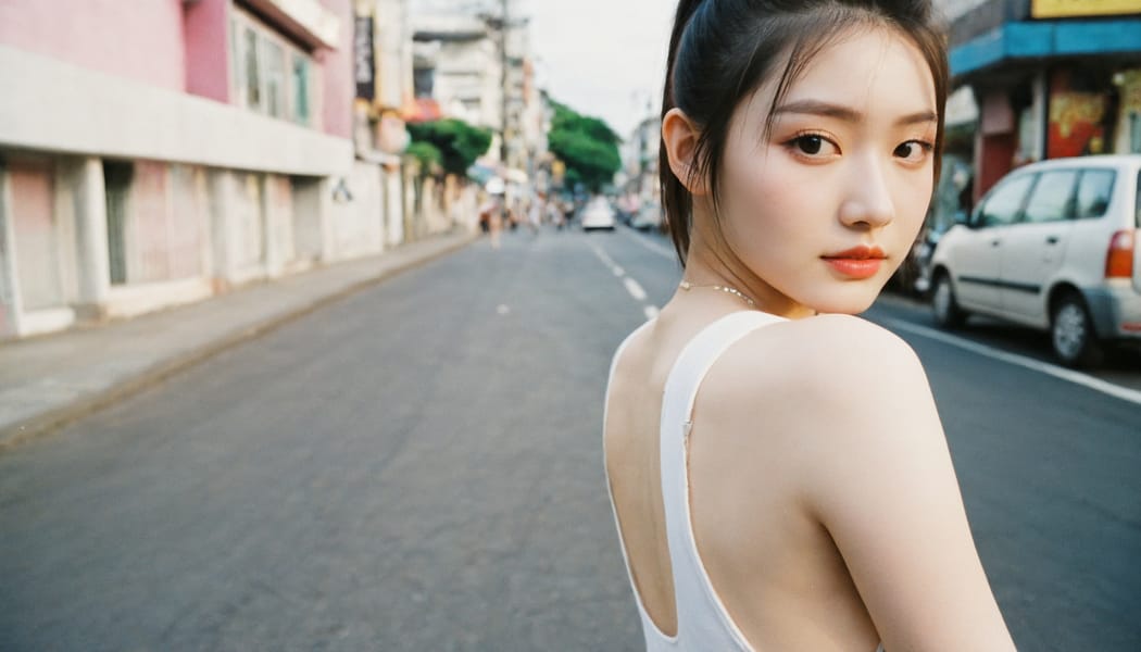 Tags: 21872187, SDXL
{"3": {"inputs": {"seed": 463577662185761, "steps": 32, "cfg": 5.31, "sampler_name": "dpmpp_2m", "scheduler": "karras", "denoise": 1.0, "model": ["27", 0], "positive": ["6", 0], "negative": ["7", 0], "latent_image": ["5", 0]}, "class_type": "KSampler"}, "4": {"inputs": {"ckpt_name": "helloworldxl.safetensors"}, "class_type": "CheckpointLoaderSimple"}, "5": {"inputs": {"width": 1344, "height": 768, "batch_size": 1}, "class_type": "EmptyLatentImage"}, "6": {"inputs": {"text": "24 year old girl, (seductive facial expression:1.03), (pale skin:1.13), (double eyelids:1.12), (temptress:0.95), (detailed face:0.97), (seductive pose:1.09), (slim:1.06), (idol:1.14), (eyelashes:1.03), (blush:1.09), (beautiful eyes:0.95), (perky ass:1.03), (exposed ass:1.00), (looking back:1.06), (sexy ass:1.08), (thigh gap:0.95), (white tanktop:1.08), busy street, (RAW:1.07), (textured skin:1.03), (candid cinema:1.02), (portra:1.06), (soft lighting:1.07), (natural looking skin:1.02), (film:1.07), (skin fuzz:1.04), (detailed skin:1.05)", "clip": ["27", 1]}, "class_type": "CLIPTextEncode"}, "7": {"inputs": {"text": "(bad hands:1.10), (watermark:1.05), (twisted:1.07), (low resolution:1.08), (open mouth:1.06), (distorted:1.10), (worst quality:1.08)", "clip": ["27", 1]}, "class_type": "CLIPTextEncode"}, "8": {"inputs": {"samples": ["3", 0], "vae": ["4", 2]}, "class_type": "VAEDecode"}, "25": {"inputs": {"lora_name": "nudify_xl.safetensors", "strength_model": 0.19, "strength_clip": 0.06, "model": ["4", 0], "clip": ["4", 1]}, "class_type": "LoraLoader"}, "26": {"inputs": {"lora_name": "shirtlift_SDXL_v2.safetensors", "strength_model": 0.06, "strength_clip": 0.13, "model": ["25", 0], "clip": ["25", 1]}, "class_type": "LoraLoader"}, "27": {"inputs": {"lora_name": "PerfectEyesXL.safetensors", "strength_model": 0.08, "strength_clip": 0.06, "model": ["26", 0], "clip": ["26", 1]}, "class_type": "LoraLoader"}, "30": {"inputs": {"model_name": "4x_NMKD-Superscale-SP_178000_G.pth"}, "class_type": "UpscaleModelLoader"}, "31": {"inputs": {"upscale_model": ["30", 0], "image": ["8", 0]}, "class_type": "ImageUpscaleWithModel"}, "32": {"inputs": {"upscale_method": "lanczos", "scale_by": 0.5, "image": ["31", 0]}, "class_type": "ImageScaleBy"}, "33": {"inputs": {"pixels": ["32", 0], "vae": ["4", 2]}, "class_type": "VAEEncode"}, "34": {"inputs": {"seed": 463577662185761, "steps": 32, "cfg": 5.31, "sampler_name": "dpmpp_2m", "scheduler": "karras", "denoise": 0.3, "model": ["27", 0], "positive": ["6", 0], "negative": ["7", 0], "latent_image": ["33", 0]}, "class_type": "KSampler"}, "36": {"inputs": {"samples": ["34", 0], "vae": ["4", 2]}, "class_type": "VAEDecode"}, "39": {"inputs": {"filename_prefix": "comfyapi-1716458360702", "images": ["36", 0]}, "class_type": "SaveImage"}}