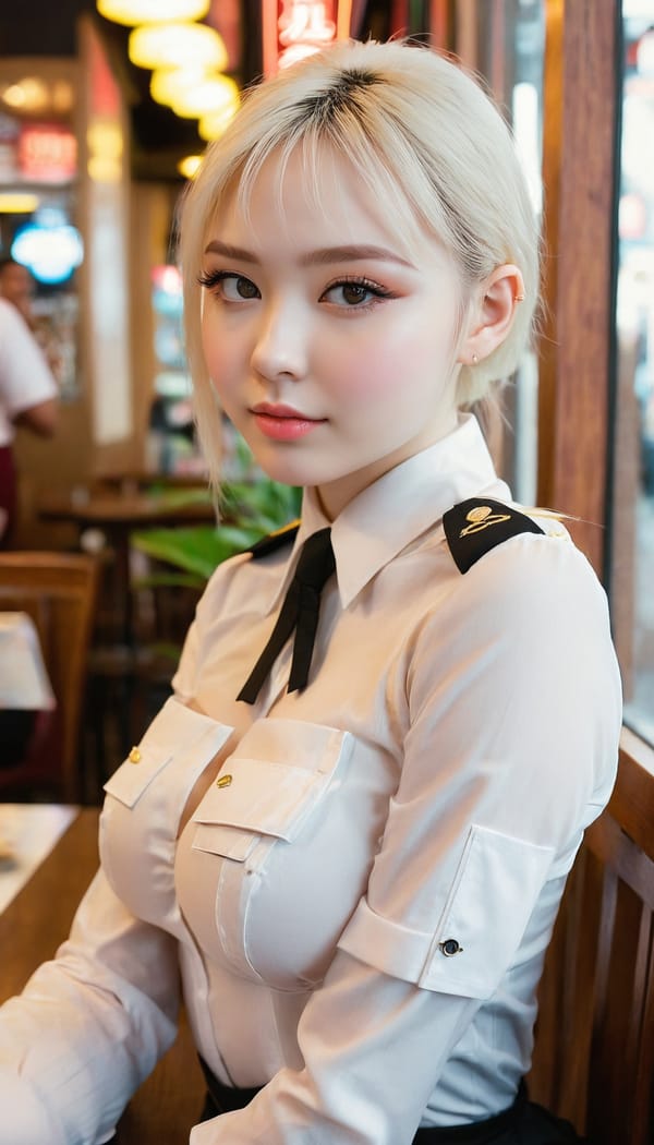 Tags: 21872187, SDXL
{"3": {"inputs": {"seed": 233509542389685, "steps": 64, "cfg": 6.86, "sampler_name": "dpmpp_2m", "scheduler": "karras", "denoise": 1.0, "model": ["27", 0], "positive": ["6", 0], "negative": ["7", 0], "latent_image": ["5", 0]}, "class_type": "KSampler"}, "4": {"inputs": {"ckpt_name": "juggernautxl.safetensors"}, "class_type": "CheckpointLoaderSimple"}, "5": {"inputs": {"width": 768, "height": 1344, "batch_size": 1}, "class_type": "EmptyLatentImage"}, "6": {"inputs": {"text": "22 year old girl, (pale skin:1.09), (temptress:1.14), (sexy lips:1.03), (cute:1.08), (double eyelids:1.07), (idol:0.96), (slim:0.96), (detailed face:1.06), (seductive facial expression:1.04), (seductive pose:1.12), (eyelashes:1.12), (beautiful eyes:1.05), (blush:1.10), (in a seductive pose:1.05), (large perky breasts:0.95), (cleavage:1.03), (thigh gap:0.97), (a waitress in uniform:1.10) working at a restaurant, (portra:1.03), (RAW:1.06), (textured skin:1.04), (soft lighting:1.06), (candid cinema:1.06), (natural looking skin:1.01), (detailed skin:1.09), (skin fuzz:1.09), (film:1.03)", "clip": ["27", 1]}, "class_type": "CLIPTextEncode"}, "7": {"inputs": {"text": "(low resolution:1.12), (worst quality:1.07), (bad hands:1.09), (twisted:1.09), (watermark:1.08), (open mouth:1.06), (distorted:1.09)", "clip": ["27", 1]}, "class_type": "CLIPTextEncode"}, "8": {"inputs": {"samples": ["3", 0], "vae": ["4", 2]}, "class_type": "VAEDecode"}, "25": {"inputs": {"lora_name": "nudify_xl.safetensors", "strength_model": 0.39, "strength_clip": 0.28, "model": ["4", 0], "clip": ["4", 1]}, "class_type": "LoraLoader"}, "26": {"inputs": {"lora_name": "shirtlift_SDXL_v2.safetensors", "strength_model": 0.17, "strength_clip": 0.1, "model": ["25", 0], "clip": ["25", 1]}, "class_type": "LoraLoader"}, "27": {"inputs": {"lora_name": "PerfectEyesXL.safetensors", "strength_model": 0.17, "strength_clip": 0.19, "model": ["26", 0], "clip": ["26", 1]}, "class_type": "LoraLoader"}, "30": {"inputs": {"model_name": "4x_NMKD-Superscale-SP_178000_G.pth"}, "class_type": "UpscaleModelLoader"}, "31": {"inputs": {"upscale_model": ["30", 0], "image": ["8", 0]}, "class_type": "ImageUpscaleWithModel"}, "32": {"inputs": {"upscale_method": "lanczos", "scale_by": 0.5, "image": ["31", 0]}, "class_type": "ImageScaleBy"}, "33": {"inputs": {"pixels": ["32", 0], "vae": ["4", 2]}, "class_type": "VAEEncode"}, "34": {"inputs": {"seed": 233509542389685, "steps": 64, "cfg": 6.86, "sampler_name": "dpmpp_2m", "scheduler": "karras", "denoise": 0.3, "model": ["27", 0], "positive": ["6", 0], "negative": ["7", 0], "latent_image": ["33", 0]}, "class_type": "KSampler"}, "36": {"inputs": {"samples": ["34", 0], "vae": ["4", 2]}, "class_type": "VAEDecode"}, "39": {"inputs": {"filename_prefix": "comfyapi-1733635649892", "images": ["36", 0]}, "class_type": "SaveImage"}}