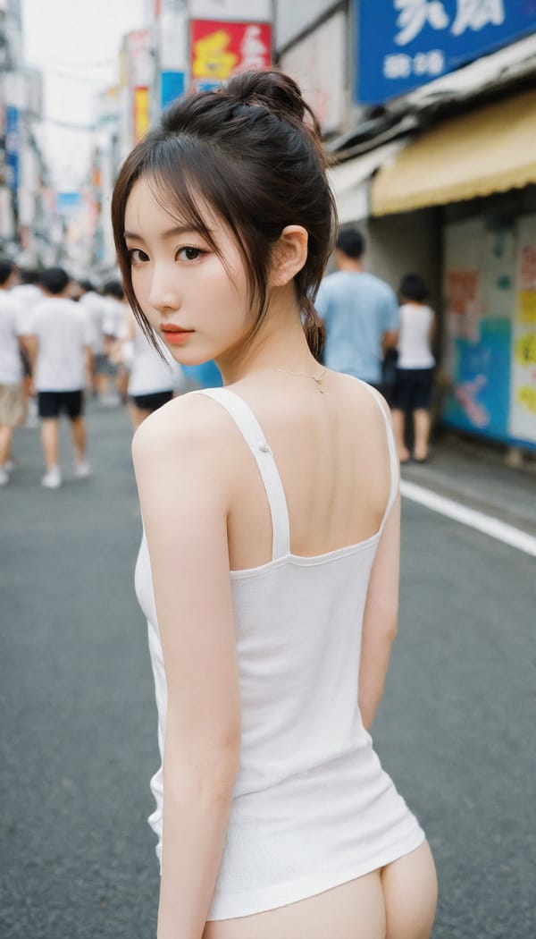 Tags: 21872187, SDXL
{"3": {"inputs": {"seed": 113330880730211, "steps": 32, "cfg": 5.51, "sampler_name": "dpmpp_2m", "scheduler": "karras", "denoise": 1.0, "model": ["27", 0], "positive": ["6", 0], "negative": ["7", 0], "latent_image": ["5", 0]}, "class_type": "KSampler"}, "4": {"inputs": {"ckpt_name": "leosamsHelloworldSDXL_helloworldSDXL32DPO.safetensors"}, "class_type": "CheckpointLoaderSimple"}, "5": {"inputs": {"width": 768, "height": 1344, "batch_size": 1}, "class_type": "EmptyLatentImage"}, "6": {"inputs": {"text": "26 year old girl, (japanese:1.09), (seductive facial expression:0.99), (pale skin:0.98), (detailed face:1.06), (slim:1.08), (seductive pose:1.02), (beautiful eyes:0.95), (sexy lips:1.03), (eyelashes:1.09), (blush:1.02), (temptress:1.09), (idol:1.04), (double eyelids:1.00), (on all fours:1.03), (spreading ass cheeks:1.03), (from behind:1.09), (backboob:0.98), (white tanktop:1.06), busy street, (film:1.04), (RAW:1.06), (textured skin:1.00), (candid cinema:1.02), (natural looking skin:1.03), (detailed skin:1.02), (skin fuzz:1.03), (portra:1.02)", "clip": ["27", 1]}, "class_type": "CLIPTextEncode"}, "7": {"inputs": {"text": "(low resolution:1.11), (twisted:1.06), (worst quality:1.09), (bad hands:1.11), (open mouth:1.12), (watermark:1.08), (distorted:1.11)", "clip": ["27", 1]}, "class_type": "CLIPTextEncode"}, "8": {"inputs": {"samples": ["3", 0], "vae": ["4", 2]}, "class_type": "VAEDecode"}, "25": {"inputs": {"lora_name": "nudify_xl.safetensors", "strength_model": 0.35, "strength_clip": 0.0, "model": ["4", 0], "clip": ["4", 1]}, "class_type": "LoraLoader"}, "26": {"inputs": {"lora_name": "shirtlift_SDXL_v2.safetensors", "strength_model": 0.04, "strength_clip": 0.04, "model": ["25", 0], "clip": ["25", 1]}, "class_type": "LoraLoader"}, "27": {"inputs": {"lora_name": "PerfectEyesXL.safetensors", "strength_model": 0.1, "strength_clip": 0.08, "model": ["26", 0], "clip": ["26", 1]}, "class_type": "LoraLoader"}, "30": {"inputs": {"model_name": "4x_NMKD-Superscale-SP_178000_G.pth"}, "class_type": "UpscaleModelLoader"}, "31": {"inputs": {"upscale_model": ["30", 0], "image": ["8", 0]}, "class_type": "ImageUpscaleWithModel"}, "32": {"inputs": {"upscale_method": "lanczos", "scale_by": 0.5, "image": ["31", 0]}, "class_type": "ImageScaleBy"}, "33": {"inputs": {"pixels": ["32", 0], "vae": ["4", 2]}, "class_type": "VAEEncode"}, "34": {"inputs": {"seed": 113330880730211, "steps": 32, "cfg": 5.51, "sampler_name": "dpmpp_2m", "scheduler": "karras", "denoise": 0.3, "model": ["27", 0], "positive": ["6", 0], "negative": ["7", 0], "latent_image": ["33", 0]}, "class_type": "KSampler"}, "36": {"inputs": {"samples": ["34", 0], "vae": ["4", 2]}, "class_type": "VAEDecode"}, "39": {"inputs": {"filename_prefix": "comfyapi-1707558253294", "images": ["36", 0]}, "class_type": "SaveImage"}}