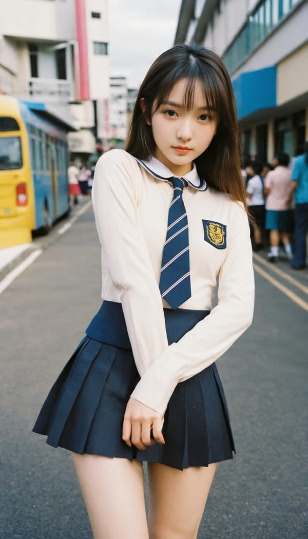 Tags: 21872187, SDXL
{"3": {"inputs": {"seed": 518317310391113, "steps": 64, "cfg": 6.42, "sampler_name": "dpmpp_2m", "scheduler": "karras", "denoise": 1.0, "model": ["27", 0], "positive": ["6", 0], "negative": ["7", 0], "latent_image": ["5", 0]}, "class_type": "KSampler"}, "4": {"inputs": {"ckpt_name": "helloworldxl.safetensors"}, "class_type": "CheckpointLoaderSimple"}, "5": {"inputs": {"width": 768, "height": 1344, "batch_size": 1}, "class_type": "EmptyLatentImage"}, "6": {"inputs": {"text": "25 year old girl, (cute:1.06), (slim:1.12), (pale skin:0.98), (seductive facial expression:1.12), (sexy lips:0.96), (double eyelids:1.01), (blush:1.01), (seductive pose:1.09), (detailed face:0.99), (beautiful eyes:1.00), (idol:1.06), (perky ass:1.06), (exposed ass:1.07), (looking back:1.04), (sexy ass:1.02), (thigh gap:1.13), (school uniform:1.13), choker, busy street, (candid cinema:1.00), (skin fuzz:1.02), (portra:1.04), (textured skin:1.07), (soft lighting:1.08), (natural looking skin:1.01), (RAW:1.03), (film:1.04), (detailed skin:1.07)", "clip": ["27", 1]}, "class_type": "CLIPTextEncode"}, "7": {"inputs": {"text": "(open mouth:1.11), (bad hands:1.12), (low resolution:1.09), (distorted:1.13), (worst quality:1.07), (twisted:1.07), (watermark:1.12)", "clip": ["27", 1]}, "class_type": "CLIPTextEncode"}, "8": {"inputs": {"samples": ["3", 0], "vae": ["4", 2]}, "class_type": "VAEDecode"}, "25": {"inputs": {"lora_name": "nudify_xl.safetensors", "strength_model": 0.39, "strength_clip": 0.09, "model": ["4", 0], "clip": ["4", 1]}, "class_type": "LoraLoader"}, "26": {"inputs": {"lora_name": "shirtlift_SDXL_v2.safetensors", "strength_model": 0.07, "strength_clip": 0.18, "model": ["25", 0], "clip": ["25", 1]}, "class_type": "LoraLoader"}, "27": {"inputs": {"lora_name": "PerfectEyesXL.safetensors", "strength_model": 0.1, "strength_clip": 0.16, "model": ["26", 0], "clip": ["26", 1]}, "class_type": "LoraLoader"}, "30": {"inputs": {"model_name": "4x_NMKD-Superscale-SP_178000_G.pth"}, "class_type": "UpscaleModelLoader"}, "31": {"inputs": {"upscale_model": ["30", 0], "image": ["8", 0]}, "class_type": "ImageUpscaleWithModel"}, "32": {"inputs": {"upscale_method": "lanczos", "scale_by": 0.5, "image": ["31", 0]}, "class_type": "ImageScaleBy"}, "33": {"inputs": {"pixels": ["32", 0], "vae": ["4", 2]}, "class_type": "VAEEncode"}, "34": {"inputs": {"seed": 518317310391113, "steps": 64, "cfg": 6.42, "sampler_name": "dpmpp_2m", "scheduler": "karras", "denoise": 0.3, "model": ["27", 0], "positive": ["6", 0], "negative": ["7", 0], "latent_image": ["33", 0]}, "class_type": "KSampler"}, "36": {"inputs": {"samples": ["34", 0], "vae": ["4", 2]}, "class_type": "VAEDecode"}, "39": {"inputs": {"filename_prefix": "comfyapi-1715993817904", "images": ["36", 0]}, "class_type": "SaveImage"}}