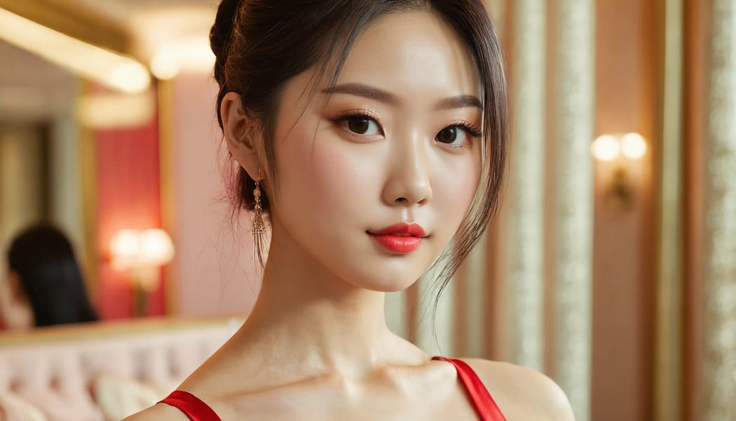 Tags: 21872187, SDXL
{"3": {"inputs": {"seed": 973379212631287, "steps": 32, "cfg": 5.57, "sampler_name": "dpmpp_2m", "scheduler": "karras", "denoise": 1.0, "model": ["27", 0], "positive": ["6", 0], "negative": ["7", 0], "latent_image": ["5", 0]}, "class_type": "KSampler"}, "4": {"inputs": {"ckpt_name": "juggernautxl.safetensors"}, "class_type": "CheckpointLoaderSimple"}, "5": {"inputs": {"width": 1344, "height": 768, "batch_size": 1}, "class_type": "EmptyLatentImage"}, "6": {"inputs": {"text": "26 year old girl, (irish:0.98), (taiwanese:1.06), (chinese:1.04), (korean:0.99), (beautiful eyes:0.98), (sexy lips:1.14), (double eyelids:1.06), (seductive pose:1.00), (detailed face:1.05), (blush:1.03), (cute:1.13), (eyelashes:1.04), (pale skin:1.01), (seductive facial expression:0.99), (slim:1.07), (perky ass:0.97), (exposed ass:1.00), (looking back:1.13), (sexy ass:1.03), (thigh gap:0.96), (wearing a low-cut red dress:1.08) at a ballroom, (film:1.00), (soft lighting:1.06), (RAW:1.04), (detailed skin:1.03), (textured skin:1.05), (natural looking skin:1.01), (portra:1.05), (skin fuzz:1.05), (candid cinema:1.07)", "clip": ["27", 1]}, "class_type": "CLIPTextEncode"}, "7": {"inputs": {"text": "(open mouth:1.13), (distorted:1.13), (twisted:1.10), (watermark:1.06), (low resolution:1.08), (worst quality:1.12), (bad hands:1.13)", "clip": ["27", 1]}, "class_type": "CLIPTextEncode"}, "8": {"inputs": {"samples": ["3", 0], "vae": ["4", 2]}, "class_type": "VAEDecode"}, "25": {"inputs": {"lora_name": "nudify_xl.safetensors", "strength_model": 0.0, "strength_clip": 0.17, "model": ["4", 0], "clip": ["4", 1]}, "class_type": "LoraLoader"}, "26": {"inputs": {"lora_name": "shirtlift_SDXL_v2.safetensors", "strength_model": 0.13, "strength_clip": 0.18, "model": ["25", 0], "clip": ["25", 1]}, "class_type": "LoraLoader"}, "27": {"inputs": {"lora_name": "PerfectEyesXL.safetensors", "strength_model": 0.09, "strength_clip": 0.04, "model": ["26", 0], "clip": ["26", 1]}, "class_type": "LoraLoader"}, "30": {"inputs": {"model_name": "4x_NMKD-Superscale-SP_178000_G.pth"}, "class_type": "UpscaleModelLoader"}, "31": {"inputs": {"upscale_model": ["30", 0], "image": ["8", 0]}, "class_type": "ImageUpscaleWithModel"}, "32": {"inputs": {"upscale_method": "lanczos", "scale_by": 0.5, "image": ["31", 0]}, "class_type": "ImageScaleBy"}, "33": {"inputs": {"pixels": ["32", 0], "vae": ["4", 2]}, "class_type": "VAEEncode"}, "34": {"inputs": {"seed": 973379212631287, "steps": 32, "cfg": 5.57, "sampler_name": "dpmpp_2m", "scheduler": "karras", "denoise": 0.3, "model": ["27", 0], "positive": ["6", 0], "negative": ["7", 0], "latent_image": ["33", 0]}, "class_type": "KSampler"}, "36": {"inputs": {"samples": ["34", 0], "vae": ["4", 2]}, "class_type": "VAEDecode"}, "39": {"inputs": {"filename_prefix": "comfyapi-1718910799831", "images": ["36", 0]}, "class_type": "SaveImage"}}