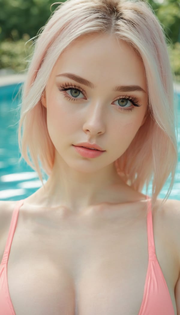 Tags: 21872187, SDXL
{"3": {"inputs": {"seed": 627886400430567, "steps": 32, "cfg": 7.12, "sampler_name": "dpmpp_2m", "scheduler": "karras", "denoise": 1.0, "model": ["27", 0], "positive": ["6", 0], "negative": ["7", 0], "latent_image": ["5", 0]}, "class_type": "KSampler"}, "4": {"inputs": {"ckpt_name": "juggernautxl.safetensors"}, "class_type": "CheckpointLoaderSimple"}, "5": {"inputs": {"width": 768, "height": 1344, "batch_size": 1}, "class_type": "EmptyLatentImage"}, "6": {"inputs": {"text": "25 year old girl, (ukrainian:1.12), (detailed face:0.96), (pale skin:1.05), (sexy lips:1.00), (blush:1.12), (temptress:1.04), (eyelashes:1.11), (seductive facial expression:1.11), (slim:1.00), (double eyelids:0.96), (cute:1.12), (beautiful eyes:1.05), (idol:1.08), (seductive pose:1.11), (in a seductive pose:1.01), (large perky breasts:1.09), (cleavage:0.98), (thigh gap:1.05), (in a swimsuit:1.03) at a pool, (film:1.03), (detailed skin:1.04), (candid cinema:1.07), (textured skin:1.03), (natural looking skin:1.02), (RAW:1.00), (soft lighting:1.01), (portra:1.03), (skin fuzz:1.01)", "clip": ["27", 1]}, "class_type": "CLIPTextEncode"}, "7": {"inputs": {"text": "(twisted:1.14), (worst quality:1.10), (watermark:1.10), (low resolution:1.08), (bad hands:1.12), (open mouth:1.14), (distorted:1.12)", "clip": ["27", 1]}, "class_type": "CLIPTextEncode"}, "8": {"inputs": {"samples": ["3", 0], "vae": ["4", 2]}, "class_type": "VAEDecode"}, "25": {"inputs": {"lora_name": "nudify_xl.safetensors", "strength_model": 0.16, "strength_clip": 0.17, "model": ["4", 0], "clip": ["4", 1]}, "class_type": "LoraLoader"}, "26": {"inputs": {"lora_name": "shirtlift_SDXL_v2.safetensors", "strength_model": 0.04, "strength_clip": 0.02, "model": ["25", 0], "clip": ["25", 1]}, "class_type": "LoraLoader"}, "27": {"inputs": {"lora_name": "PerfectEyesXL.safetensors", "strength_model": 0.17, "strength_clip": 0.11, "model": ["26", 0], "clip": ["26", 1]}, "class_type": "LoraLoader"}, "30": {"inputs": {"model_name": "4x_NMKD-Superscale-SP_178000_G.pth"}, "class_type": "UpscaleModelLoader"}, "31": {"inputs": {"upscale_model": ["30", 0], "image": ["8", 0]}, "class_type": "ImageUpscaleWithModel"}, "32": {"inputs": {"upscale_method": "lanczos", "scale_by": 0.5, "image": ["31", 0]}, "class_type": "ImageScaleBy"}, "33": {"inputs": {"pixels": ["32", 0], "vae": ["4", 2]}, "class_type": "VAEEncode"}, "34": {"inputs": {"seed": 627886400430567, "steps": 32, "cfg": 7.12, "sampler_name": "dpmpp_2m", "scheduler": "karras", "denoise": 0.3, "model": ["27", 0], "positive": ["6", 0], "negative": ["7", 0], "latent_image": ["33", 0]}, "class_type": "KSampler"}, "36": {"inputs": {"samples": ["34", 0], "vae": ["4", 2]}, "class_type": "VAEDecode"}, "39": {"inputs": {"filename_prefix": "comfyapi-1734465801007", "images": ["36", 0]}, "class_type": "SaveImage"}}