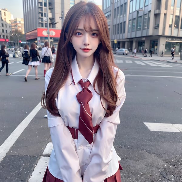 Tags: 21872187
<lora:mix4:0.52>, <lora:JapaneseDollLikeness_v15:0.51>, <lora:taiwanDollLikeness_v20:0.35>, <lora:YaeMiko_Test:0.64>, (school uniform:1.07), (large breasts:1.04), choker, busy street in urban city, (seductive pose:1.00), extremely detailed eyes, extremely detailed face, cute, (photorealistic:1.02), sexy lips, seductive smile, double eyelids, pale skin, perky breasts, best quality, sharp, hyper realistic, (thigh gap:0.92), solo, (stunningly attractive:0.96), (dramatic:0.98)
Negative prompt: drawings, (worst quality:2.01)
Steps: 32, Sampler: DPM++ 2M Karras, CFG scale: 6.2, Seed: 179603648, Size: 768x768, Model hash: fc2511737a, Model: chilloutmix_NiPrunedFp32Fix, Seed resize from: -1x-1, Denoising strength: 0.4, Version: v1.2.1, Hires upscale: 2.0, Hires steps: 16, Hires upscaler: ESRGAN_4x