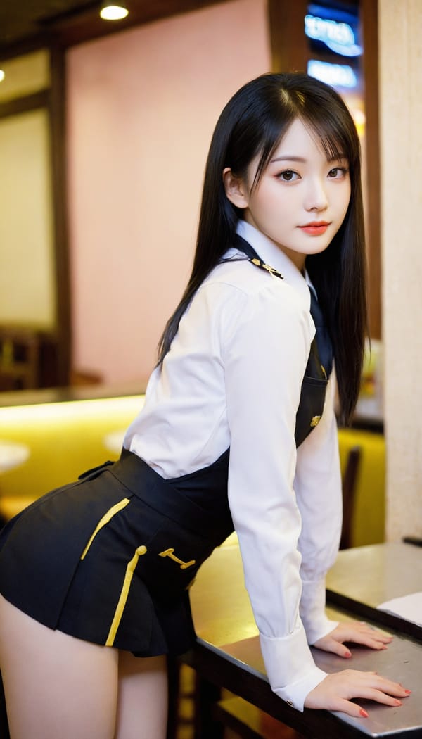 Tags: 21872187, SDXL
{"3": {"inputs": {"seed": 481803800838292, "steps": 64, "cfg": 6.96, "sampler_name": "dpmpp_2m", "scheduler": "karras", "denoise": 1.0, "model": ["27", 0], "positive": ["6", 0], "negative": ["7", 0], "latent_image": ["5", 0]}, "class_type": "KSampler"}, "4": {"inputs": {"ckpt_name": "helloworldxl.safetensors"}, "class_type": "CheckpointLoaderSimple"}, "5": {"inputs": {"width": 768, "height": 1344, "batch_size": 1}, "class_type": "EmptyLatentImage"}, "6": {"inputs": {"text": "24 year old girl, (ukrainian:0.97), (chinese:0.98), (double eyelids:1.00), (beautiful eyes:1.06), (idol:1.10), (pale skin:1.06), (cute:1.01), (slim:0.98), (seductive pose:1.04), (eyelashes:1.04), (blush:0.96), (temptress:1.05), (seductive facial expression:1.04), (detailed face:0.98), (sexy lips:1.07), (perky ass:1.00), (exposed ass:1.02), (looking back:1.00), (sexy ass:1.01), (thigh gap:1.01), (a waitress in uniform:1.07) working at a restaurant, (soft lighting:1.04), (candid cinema:1.02), (detailed skin:1.03), (portra:1.09), (film:1.03), (RAW:1.05), (natural looking skin:1.05), (skin fuzz:1.03), (textured skin:1.05)", "clip": ["27", 1]}, "class_type": "CLIPTextEncode"}, "7": {"inputs": {"text": "(watermark:1.05), (worst quality:1.05), (twisted:1.13), (distorted:1.05), (open mouth:1.13), (bad hands:1.14), (low resolution:1.06)", "clip": ["27", 1]}, "class_type": "CLIPTextEncode"}, "8": {"inputs": {"samples": ["3", 0], "vae": ["4", 2]}, "class_type": "VAEDecode"}, "25": {"inputs": {"lora_name": "nudify_xl.safetensors", "strength_model": 0.34, "strength_clip": 0.23, "model": ["4", 0], "clip": ["4", 1]}, "class_type": "LoraLoader"}, "26": {"inputs": {"lora_name": "shirtlift_SDXL_v2.safetensors", "strength_model": 0.03, "strength_clip": 0.06, "model": ["25", 0], "clip": ["25", 1]}, "class_type": "LoraLoader"}, "27": {"inputs": {"lora_name": "PerfectEyesXL.safetensors", "strength_model": 0.03, "strength_clip": 0.18, "model": ["26", 0], "clip": ["26", 1]}, "class_type": "LoraLoader"}, "30": {"inputs": {"model_name": "4x_NMKD-Superscale-SP_178000_G.pth"}, "class_type": "UpscaleModelLoader"}, "31": {"inputs": {"upscale_model": ["30", 0], "image": ["8", 0]}, "class_type": "ImageUpscaleWithModel"}, "32": {"inputs": {"upscale_method": "lanczos", "scale_by": 0.5, "image": ["31", 0]}, "class_type": "ImageScaleBy"}, "33": {"inputs": {"pixels": ["32", 0], "vae": ["4", 2]}, "class_type": "VAEEncode"}, "34": {"inputs": {"seed": 481803800838292, "steps": 64, "cfg": 6.96, "sampler_name": "dpmpp_2m", "scheduler": "karras", "denoise": 0.3, "model": ["27", 0], "positive": ["6", 0], "negative": ["7", 0], "latent_image": ["33", 0]}, "class_type": "KSampler"}, "36": {"inputs": {"samples": ["34", 0], "vae": ["4", 2]}, "class_type": "VAEDecode"}, "39": {"inputs": {"filename_prefix": "comfyapi-1723726316842", "images": ["36", 0]}, "class_type": "SaveImage"}}