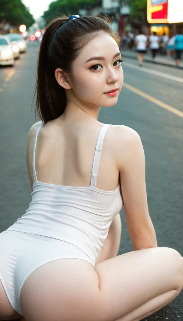 Tags: 21872187, SDXL
{"3": {"inputs": {"seed": 142135312458894, "steps": 64, "cfg": 7.45, "sampler_name": "dpmpp_2m", "scheduler": "karras", "denoise": 1.0, "model": ["27", 0], "positive": ["6", 0], "negative": ["7", 0], "latent_image": ["5", 0]}, "class_type": "KSampler"}, "4": {"inputs": {"ckpt_name": "juggernautXL_v8Rundiffusion.safetensors"}, "class_type": "CheckpointLoaderSimple"}, "5": {"inputs": {"width": 768, "height": 1344, "batch_size": 1}, "class_type": "EmptyLatentImage"}, "6": {"inputs": {"text": "22 year old girl, (beautiful eyes:1.14), (cute:1.07), (double eyelids:1.10), (pale skin:1.04), (slim:1.10), (seductive facial expression:1.12), (sexy lips:1.04), (temptress:0.96), (detailed face:1.03), (idol:0.97), (seductive pose:0.95), (eyelashes:1.14), (on all fours:1.05), (spreading ass cheeks:1.02), (from behind:1.05), (backboob:1.01), (white tanktop:0.98), busy street, (candid cinema:1.07), (portra:1.04), (natural looking skin:1.06), (RAW:1.03), (film:1.03), (detailed skin:1.06), (textured skin:1.04), (soft lighting:1.00), (skin fuzz:1.03)", "clip": ["27", 1]}, "class_type": "CLIPTextEncode"}, "7": {"inputs": {"text": "(open mouth:1.13), (bad hands:1.09), (distorted:1.10), (worst quality:1.06), (watermark:1.14), (twisted:1.09), (low resolution:1.05)", "clip": ["27", 1]}, "class_type": "CLIPTextEncode"}, "8": {"inputs": {"samples": ["3", 0], "vae": ["4", 2]}, "class_type": "VAEDecode"}, "25": {"inputs": {"lora_name": "nudify_xl.safetensors", "strength_model": 0.31, "strength_clip": 0.3, "model": ["4", 0], "clip": ["4", 1]}, "class_type": "LoraLoader"}, "26": {"inputs": {"lora_name": "shirtlift_SDXL_v2.safetensors", "strength_model": 0.13, "strength_clip": 0.18, "model": ["25", 0], "clip": ["25", 1]}, "class_type": "LoraLoader"}, "27": {"inputs": {"lora_name": "PerfectEyesXL.safetensors", "strength_model": 0.16, "strength_clip": 0.08, "model": ["26", 0], "clip": ["26", 1]}, "class_type": "LoraLoader"}, "30": {"inputs": {"model_name": "4x_NMKD-Superscale-SP_178000_G.pth"}, "class_type": "UpscaleModelLoader"}, "31": {"inputs": {"upscale_model": ["30", 0], "image": ["8", 0]}, "class_type": "ImageUpscaleWithModel"}, "32": {"inputs": {"upscale_method": "lanczos", "scale_by": 0.5, "image": ["31", 0]}, "class_type": "ImageScaleBy"}, "33": {"inputs": {"pixels": ["32", 0], "vae": ["4", 2]}, "class_type": "VAEEncode"}, "34": {"inputs": {"seed": 142135312458894, "steps": 64, "cfg": 7.45, "sampler_name": "dpmpp_2m", "scheduler": "karras", "denoise": 0.3, "model": ["27", 0], "positive": ["6", 0], "negative": ["7", 0], "latent_image": ["33", 0]}, "class_type": "KSampler"}, "36": {"inputs": {"samples": ["34", 0], "vae": ["4", 2]}, "class_type": "VAEDecode"}, "39": {"inputs": {"filename_prefix": "comfyapi-1707624613450", "images": ["36", 0]}, "class_type": "SaveImage"}}