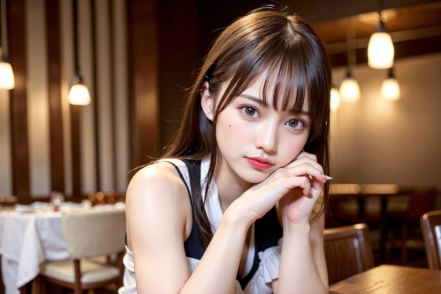Tags: 21872187
(russian:0.92), (ukrainian:1.03), (waitress wearing uniform:1.10), restaurant, <lora:skirtlift-v4:0.87 <lora:Addams:0.28>, extremely detailed eyes, extremely detailed face, cute, (photorealistic:1.11), sexy lips, seductive smile, eyelashes, perky breasts, textured skin, RAW, sharp, hyper realistic, tall, (long slim legs:1.12), delicate and beautiful girl, (stunningly attractive:1.15), (dramatic:1.17)
Negative prompt: drawings, sketches, anime, ugly, disfigured, (worst quality:2.21)
Steps: 64, Sampler: DPM++ 2M Karras, CFG scale: 5.65, Seed: 1024411241, Size: 768x512, Model hash: fc2511737a, Model: chilloutmix_NiPrunedFp32Fix, Seed resize from: -1x-1, Denoising strength: 0.5, Version: v1.2.1, Hires upscale: 2.0, Hires steps: 16, Hires upscaler: ESRGAN_4x