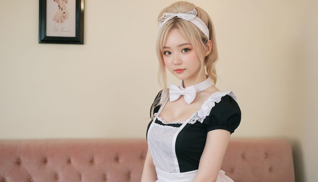 Tags: 21872187, SDXL
{"3": {"inputs": {"seed": 573449989210616, "steps": 64, "cfg": 5.32, "sampler_name": "dpmpp_2m", "scheduler": "karras", "denoise": 1.0, "model": ["27", 0], "positive": ["6", 0], "negative": ["7", 0], "latent_image": ["5", 0]}, "class_type": "KSampler"}, "4": {"inputs": {"ckpt_name": "juggernautxl.safetensors"}, "class_type": "CheckpointLoaderSimple"}, "5": {"inputs": {"width": 1344, "height": 768, "batch_size": 1}, "class_type": "EmptyLatentImage"}, "6": {"inputs": {"text": "23 year old girl, (detailed face:1.01), (cute:1.13), (sexy lips:0.96), (beautiful eyes:1.05), (idol:0.96), (eyelashes:0.99), (slim:1.01), (temptress:1.01), (seductive pose:1.06), (double eyelids:1.09), (seductive facial expression:0.96), (blush:1.00), (pale skin:1.12), (on all fours:0.97), (spreading ass cheeks:1.02), (from behind:1.06), (backboob:1.07), in a (skimpy maid costume:1.06) working at a maid cafe, choker, bowtie, headband, pleated skirt, (skin fuzz:1.01), (portra:1.06), (candid cinema:1.04), (RAW:1.09), (film:1.00), (detailed skin:1.05), (natural looking skin:1.09), (soft lighting:1.05), (textured skin:1.08)", "clip": ["27", 1]}, "class_type": "CLIPTextEncode"}, "7": {"inputs": {"text": "(worst quality:1.12), (watermark:1.07), (twisted:1.05), (open mouth:1.08), (bad hands:1.14), (low resolution:1.07)", "clip": ["27", 1]}, "class_type": "CLIPTextEncode"}, "8": {"inputs": {"samples": ["3", 0], "vae": ["4", 2]}, "class_type": "VAEDecode"}, "25": {"inputs": {"lora_name": "nudify_xl.safetensors", "strength_model": 0.29, "strength_clip": 0.38, "model": ["4", 0], "clip": ["4", 1]}, "class_type": "LoraLoader"}, "26": {"inputs": {"lora_name": "shirtlift_SDXL_v2.safetensors", "strength_model": 0.1, "strength_clip": 0.17, "model": ["25", 0], "clip": ["25", 1]}, "class_type": "LoraLoader"}, "27": {"inputs": {"lora_name": "PerfectEyesXL.safetensors", "strength_model": 0.0, "strength_clip": 0.18, "model": ["26", 0], "clip": ["26", 1]}, "class_type": "LoraLoader"}, "30": {"inputs": {"model_name": "4x_NMKD-Superscale-SP_178000_G.pth"}, "class_type": "UpscaleModelLoader"}, "31": {"inputs": {"upscale_model": ["30", 0], "image": ["8", 0]}, "class_type": "ImageUpscaleWithModel"}, "32": {"inputs": {"upscale_method": "lanczos", "scale_by": 0.5, "image": ["31", 0]}, "class_type": "ImageScaleBy"}, "33": {"inputs": {"pixels": ["32", 0], "vae": ["4", 2]}, "class_type": "VAEEncode"}, "34": {"inputs": {"seed": 573449989210616, "steps": 64, "cfg": 5.32, "sampler_name": "dpmpp_2m", "scheduler": "karras", "denoise": 0.3, "model": ["27", 0], "positive": ["6", 0], "negative": ["7", 0], "latent_image": ["33", 0]}, "class_type": "KSampler"}, "36": {"inputs": {"samples": ["34", 0], "vae": ["4", 2]}, "class_type": "VAEDecode"}, "39": {"inputs": {"filename_prefix": "comfyapi-1724209833359", "images": ["36", 0]}, "class_type": "SaveImage"}}