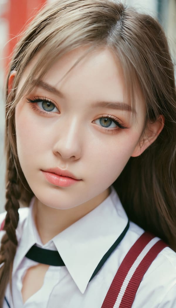 Tags: 21872187, SDXL
{"3": {"inputs": {"seed": 643113300553960, "steps": 64, "cfg": 6.22, "sampler_name": "dpmpp_2m", "scheduler": "karras", "denoise": 1.0, "model": ["27", 0], "positive": ["6", 0], "negative": ["7", 0], "latent_image": ["5", 0]}, "class_type": "KSampler"}, "4": {"inputs": {"ckpt_name": "juggernautxl.safetensors"}, "class_type": "CheckpointLoaderSimple"}, "5": {"inputs": {"width": 768, "height": 1344, "batch_size": 1}, "class_type": "EmptyLatentImage"}, "6": {"inputs": {"text": "19 year old girl, (temptress:1.10), (sexy lips:0.96), (detailed face:1.13), (cute:1.02), (double eyelids:1.09), (seductive facial expression:1.04), (pale skin:1.03), (slim:1.14), (seductive pose:0.98), (beautiful eyes:1.05), (blush:1.03), (in a seductive pose:1.06), (large perky breasts:1.13), (cleavage:0.97), (thigh gap:1.13), (school uniform:1.08), choker, busy street, (candid cinema:1.01), (film:1.04), (textured skin:1.09), (natural looking skin:1.07), (portra:1.03), (detailed skin:1.00), (skin fuzz:1.03), (soft lighting:1.02), (RAW:1.07)", "clip": ["27", 1]}, "class_type": "CLIPTextEncode"}, "7": {"inputs": {"text": "(twisted:1.08), (distorted:1.06), (low resolution:1.07), (watermark:1.10), (worst quality:1.09), (bad hands:1.14), (open mouth:1.11)", "clip": ["27", 1]}, "class_type": "CLIPTextEncode"}, "8": {"inputs": {"samples": ["3", 0], "vae": ["4", 2]}, "class_type": "VAEDecode"}, "25": {"inputs": {"lora_name": "nudify_xl.safetensors", "strength_model": 0.34, "strength_clip": 0.16, "model": ["4", 0], "clip": ["4", 1]}, "class_type": "LoraLoader"}, "26": {"inputs": {"lora_name": "shirtlift_SDXL_v2.safetensors", "strength_model": 0.02, "strength_clip": 0.07, "model": ["25", 0], "clip": ["25", 1]}, "class_type": "LoraLoader"}, "27": {"inputs": {"lora_name": "PerfectEyesXL.safetensors", "strength_model": 0.17, "strength_clip": 0.09, "model": ["26", 0], "clip": ["26", 1]}, "class_type": "LoraLoader"}, "30": {"inputs": {"model_name": "4x_NMKD-Superscale-SP_178000_G.pth"}, "class_type": "UpscaleModelLoader"}, "31": {"inputs": {"upscale_model": ["30", 0], "image": ["8", 0]}, "class_type": "ImageUpscaleWithModel"}, "32": {"inputs": {"upscale_method": "lanczos", "scale_by": 0.5, "image": ["31", 0]}, "class_type": "ImageScaleBy"}, "33": {"inputs": {"pixels": ["32", 0], "vae": ["4", 2]}, "class_type": "VAEEncode"}, "34": {"inputs": {"seed": 643113300553960, "steps": 64, "cfg": 6.22, "sampler_name": "dpmpp_2m", "scheduler": "karras", "denoise": 0.3, "model": ["27", 0], "positive": ["6", 0], "negative": ["7", 0], "latent_image": ["33", 0]}, "class_type": "KSampler"}, "36": {"inputs": {"samples": ["34", 0], "vae": ["4", 2]}, "class_type": "VAEDecode"}, "39": {"inputs": {"filename_prefix": "comfyapi-1714987062286", "images": ["36", 0]}, "class_type": "SaveImage"}}