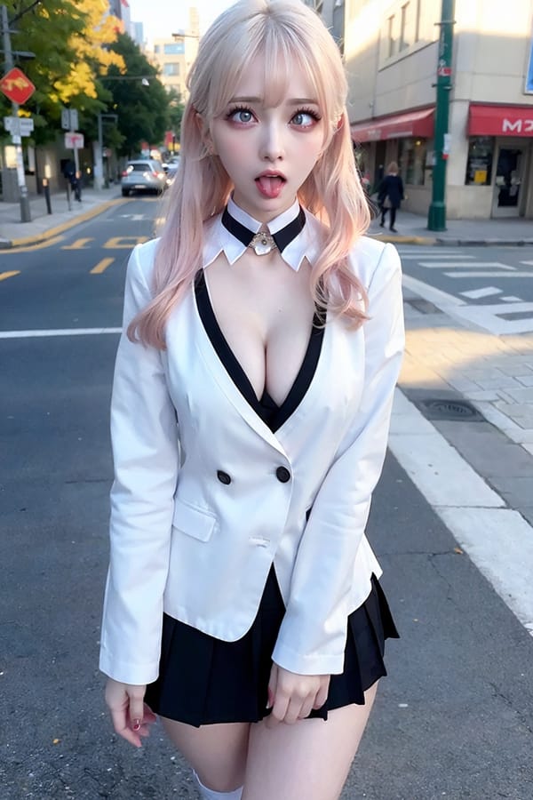 Tags: 21872187
<lora:JapaneseDollLikeness_v15:0.69>, <lora:YaeMiko_Test:0.38>, (russian:0.92), (school uniform:1.05), (large breasts:1.01), choker, busy street in urban city, <lora:ahegao-x-v4:0.54>, ahegao face, pleasure, extremely detailed eyes, (photorealistic:1.18), sexy lips, seductive smile, double eyelids, eyelashes, pale skin, 4K, RAW, best quality, sharp, (long slim legs:1.00), (dramatic:0.95)
Negative prompt: drawings, sketches, paintings, anime, black and white, ugly, fat, (worst quality:1.98)
Steps: 48, Sampler: DPM++ 2M Karras, CFG scale: 7.37, Seed: 3997744308, Size: 512x768, Model hash: fc2511737a, Model: chilloutmix_NiPrunedFp32Fix, Seed resize from: -1x-1, Denoising strength: 0.4, Version: v1.2.1, Hires upscale: 2.0, Hires steps: 48, Hires upscaler: ESRGAN_4x