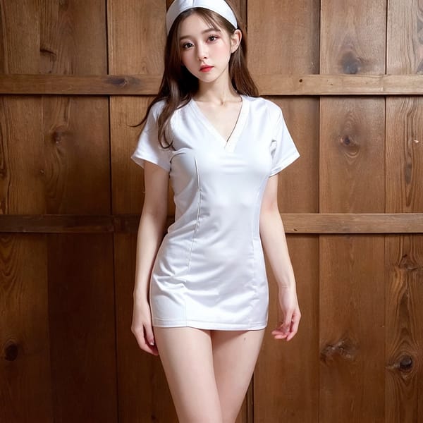 Tags: 21872187
<lora:taiwanDollLikeness_v20:0.38>, (ukrainian:1.04), (nurse outfit:1.09), hospital ward, <lora:skirtlift-v4:0.80 <lora:Addams:0.21>, cute, (photorealistic:1.15), sexy lips, double eyelids, eyelashes, pale skin, perky breasts, full body portrait, textured skin, 4K, RAW, hyper realistic, (long slim legs:0.90), (thigh gap:1.14), delicate and beautiful girl
Negative prompt: paintings, black and white, fat, (worst quality:2.17)
Steps: 64, Sampler: DPM++ 2M Karras, CFG scale: 5.35, Seed: 2073796415, Size: 512x512, Model hash: fc2511737a, Model: chilloutmix_NiPrunedFp32Fix, Seed resize from: -1x-1, Denoising strength: 0.3, Version: v1.2.1, Hires upscale: 2.0, Hires steps: 16, Hires upscaler: ESRGAN_4x