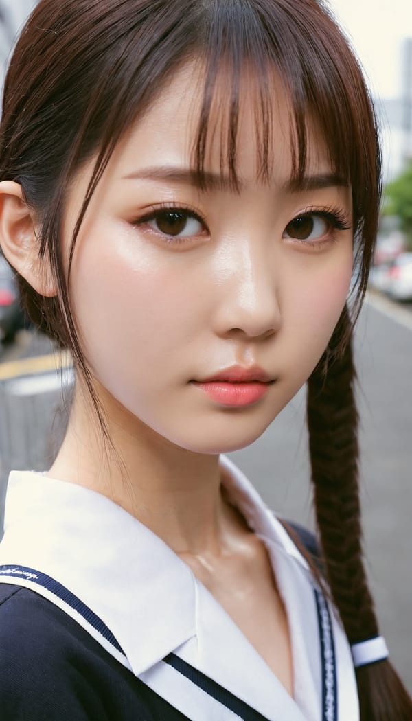 Tags: 21872187, SDXL
{"3": {"inputs": {"seed": 813336891845125, "steps": 32, "cfg": 6.64, "sampler_name": "dpmpp_2m", "scheduler": "karras", "denoise": 1.0, "model": ["27", 0], "positive": ["6", 0], "negative": ["7", 0], "latent_image": ["5", 0]}, "class_type": "KSampler"}, "4": {"inputs": {"ckpt_name": "juggernautxl.safetensors"}, "class_type": "CheckpointLoaderSimple"}, "5": {"inputs": {"width": 768, "height": 1344, "batch_size": 1}, "class_type": "EmptyLatentImage"}, "6": {"inputs": {"text": "26 year old girl, (japanese:0.99), (detailed face:1.00), (idol:1.14), (beautiful eyes:1.00), (sexy lips:1.13), (blush:1.03), (slim:1.12), (temptress:1.00), (seductive facial expression:1.05), (cute:1.14), (eyelashes:1.08), (pale skin:1.01), (double eyelids:0.98), (seductive pose:1.09), (perky ass:1.05), (exposed ass:0.99), (looking back:0.99), (sexy ass:1.14), (thigh gap:1.02), (school uniform:1.00), choker, busy street, (film:1.08), (portra:1.03), (natural looking skin:1.02), (detailed skin:1.03), (RAW:1.02), (soft lighting:1.04), (skin fuzz:1.01), (candid cinema:1.09), (textured skin:1.00)", "clip": ["27", 1]}, "class_type": "CLIPTextEncode"}, "7": {"inputs": {"text": "(distorted:1.07), (bad hands:1.13), (worst quality:1.05), (open mouth:1.07), (twisted:1.05), (low resolution:1.11), (watermark:1.09)", "clip": ["27", 1]}, "class_type": "CLIPTextEncode"}, "8": {"inputs": {"samples": ["3", 0], "vae": ["4", 2]}, "class_type": "VAEDecode"}, "25": {"inputs": {"lora_name": "nudify_xl.safetensors", "strength_model": 0.3, "strength_clip": 0.05, "model": ["4", 0], "clip": ["4", 1]}, "class_type": "LoraLoader"}, "26": {"inputs": {"lora_name": "shirtlift_SDXL_v2.safetensors", "strength_model": 0.07, "strength_clip": 0.03, "model": ["25", 0], "clip": ["25", 1]}, "class_type": "LoraLoader"}, "27": {"inputs": {"lora_name": "PerfectEyesXL.safetensors", "strength_model": 0.12, "strength_clip": 0.01, "model": ["26", 0], "clip": ["26", 1]}, "class_type": "LoraLoader"}, "30": {"inputs": {"model_name": "4x_NMKD-Superscale-SP_178000_G.pth"}, "class_type": "UpscaleModelLoader"}, "31": {"inputs": {"upscale_model": ["30", 0], "image": ["8", 0]}, "class_type": "ImageUpscaleWithModel"}, "32": {"inputs": {"upscale_method": "lanczos", "scale_by": 0.5, "image": ["31", 0]}, "class_type": "ImageScaleBy"}, "33": {"inputs": {"pixels": ["32", 0], "vae": ["4", 2]}, "class_type": "VAEEncode"}, "34": {"inputs": {"seed": 813336891845125, "steps": 32, "cfg": 6.64, "sampler_name": "dpmpp_2m", "scheduler": "karras", "denoise": 0.3, "model": ["27", 0], "positive": ["6", 0], "negative": ["7", 0], "latent_image": ["33", 0]}, "class_type": "KSampler"}, "36": {"inputs": {"samples": ["34", 0], "vae": ["4", 2]}, "class_type": "VAEDecode"}, "39": {"inputs": {"filename_prefix": "comfyapi-1716077865627", "images": ["36", 0]}, "class_type": "SaveImage"}}