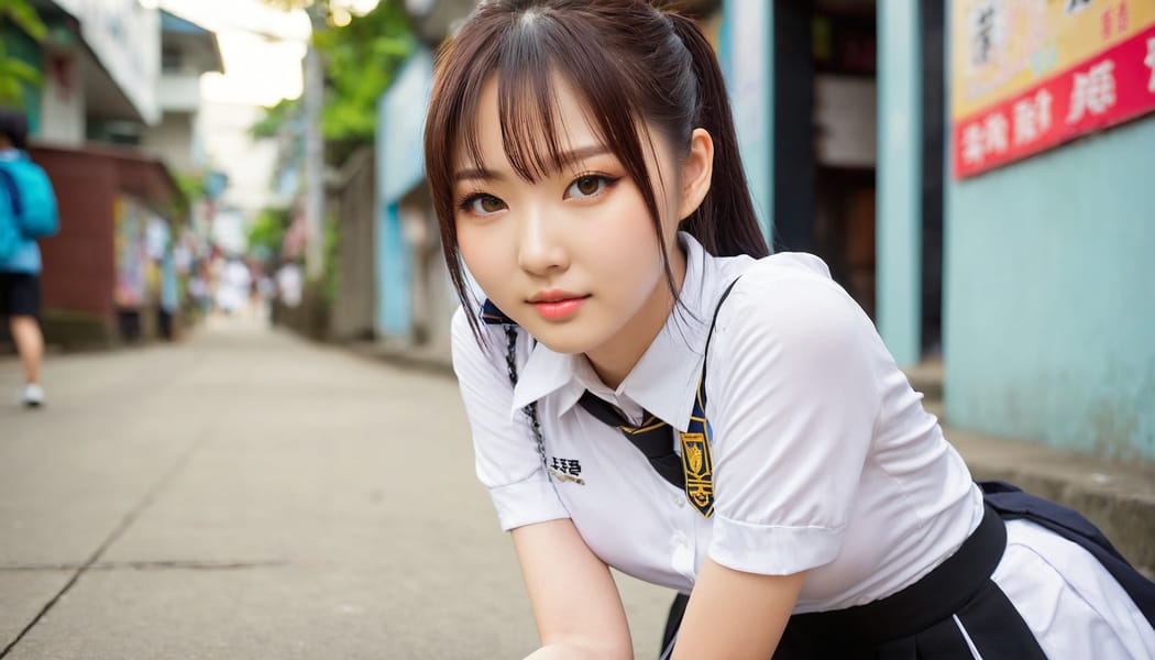 Tags: 21872187, SDXL
{"3": {"inputs": {"seed": 294769159805233, "steps": 64, "cfg": 7.17, "sampler_name": "dpmpp_2m", "scheduler": "karras", "denoise": 1.0, "model": ["27", 0], "positive": ["6", 0], "negative": ["7", 0], "latent_image": ["5", 0]}, "class_type": "KSampler"}, "4": {"inputs": {"ckpt_name": "juggernautxl.safetensors"}, "class_type": "CheckpointLoaderSimple"}, "5": {"inputs": {"width": 1344, "height": 768, "batch_size": 1}, "class_type": "EmptyLatentImage"}, "6": {"inputs": {"text": "18 year old girl, (taiwanese:0.99), (ukrainian:1.11), (japanese:1.02), (seductive pose:0.96), (idol:1.12), (cute:1.01), (blush:0.95), (temptress:1.07), (detailed face:1.02), (seductive facial expression:1.14), (beautiful eyes:0.98), (double eyelids:1.06), (slim:1.13), (sexy lips:1.11), (pale skin:0.97), (on all fours:1.07), (spreading ass cheeks:1.13), (from behind:1.02), (backboob:1.02), (school uniform:1.11), choker, busy street, (skin fuzz:1.09), (detailed skin:1.05), (RAW:1.00), (natural looking skin:1.00), (soft lighting:1.02), (candid cinema:1.06), (film:1.05), (portra:1.07), (textured skin:1.04)", "clip": ["27", 1]}, "class_type": "CLIPTextEncode"}, "7": {"inputs": {"text": "(watermark:1.10), (distorted:1.05), (open mouth:1.12), (twisted:1.09), (worst quality:1.13), (bad hands:1.06), (low resolution:1.07)", "clip": ["27", 1]}, "class_type": "CLIPTextEncode"}, "8": {"inputs": {"samples": ["3", 0], "vae": ["4", 2]}, "class_type": "VAEDecode"}, "25": {"inputs": {"lora_name": "nudify_xl.safetensors", "strength_model": 0.32, "strength_clip": 0.39, "model": ["4", 0], "clip": ["4", 1]}, "class_type": "LoraLoader"}, "26": {"inputs": {"lora_name": "shirtlift_SDXL_v2.safetensors", "strength_model": 0.15, "strength_clip": 0.13, "model": ["25", 0], "clip": ["25", 1]}, "class_type": "LoraLoader"}, "27": {"inputs": {"lora_name": "PerfectEyesXL.safetensors", "strength_model": 0.11, "strength_clip": 0.02, "model": ["26", 0], "clip": ["26", 1]}, "class_type": "LoraLoader"}, "30": {"inputs": {"model_name": "4x_NMKD-Superscale-SP_178000_G.pth"}, "class_type": "UpscaleModelLoader"}, "31": {"inputs": {"upscale_model": ["30", 0], "image": ["8", 0]}, "class_type": "ImageUpscaleWithModel"}, "32": {"inputs": {"upscale_method": "lanczos", "scale_by": 0.5, "image": ["31", 0]}, "class_type": "ImageScaleBy"}, "33": {"inputs": {"pixels": ["32", 0], "vae": ["4", 2]}, "class_type": "VAEEncode"}, "34": {"inputs": {"seed": 294769159805233, "steps": 64, "cfg": 7.17, "sampler_name": "dpmpp_2m", "scheduler": "karras", "denoise": 0.3, "model": ["27", 0], "positive": ["6", 0], "negative": ["7", 0], "latent_image": ["33", 0]}, "class_type": "KSampler"}, "36": {"inputs": {"samples": ["34", 0], "vae": ["4", 2]}, "class_type": "VAEDecode"}, "39": {"inputs": {"filename_prefix": "comfyapi-1731813184878", "images": ["36", 0]}, "class_type": "SaveImage"}}