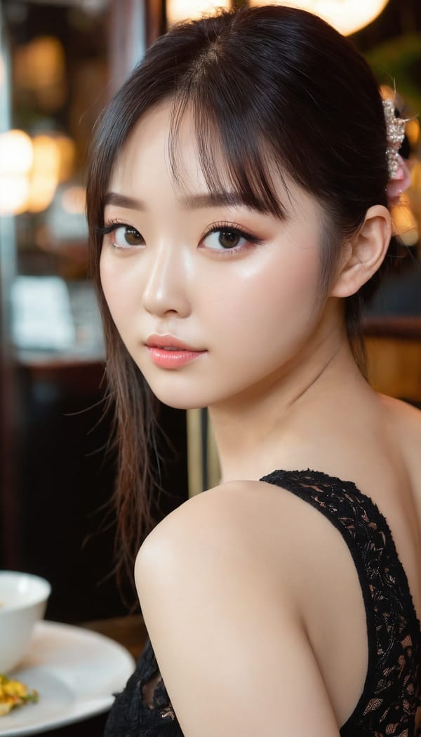 Tags: 21872187, SDXL
{"3": {"inputs": {"seed": 740502880125103, "steps": 32, "cfg": 5.78, "sampler_name": "dpmpp_2m", "scheduler": "karras", "denoise": 1.0, "model": ["27", 0], "positive": ["6", 0], "negative": ["7", 0], "latent_image": ["5", 0]}, "class_type": "KSampler"}, "4": {"inputs": {"ckpt_name": "juggernautxl.safetensors"}, "class_type": "CheckpointLoaderSimple"}, "5": {"inputs": {"width": 768, "height": 1344, "batch_size": 1}, "class_type": "EmptyLatentImage"}, "6": {"inputs": {"text": "25 year old girl, (ukrainian:1.03), (korean:1.02), (cute:1.08), (double eyelids:1.04), (beautiful eyes:1.10), (seductive pose:1.10), (detailed face:1.04), (temptress:1.01), (blush:1.09), (sexy lips:0.98), (idol:1.02), (seductive facial expression:1.08), (eyelashes:1.02), (slim:1.08), (pale skin:1.11), (perky ass:1.04), (exposed ass:1.05), (looking back:1.00), (sexy ass:1.08), (thigh gap:1.03), (wearing a little black dress:0.99) at a fine dining restaurant, (detailed skin:1.01), (soft lighting:1.09), (natural looking skin:1.06), (candid cinema:1.06), (film:1.01), (RAW:1.00), (portra:1.06), (skin fuzz:1.05), (textured skin:1.09)", "clip": ["27", 1]}, "class_type": "CLIPTextEncode"}, "7": {"inputs": {"text": "(watermark:1.11), (bad hands:1.08), (low resolution:1.10), (worst quality:1.08), (twisted:1.06), (open mouth:1.05), (distorted:1.13)", "clip": ["27", 1]}, "class_type": "CLIPTextEncode"}, "8": {"inputs": {"samples": ["3", 0], "vae": ["4", 2]}, "class_type": "VAEDecode"}, "25": {"inputs": {"lora_name": "nudify_xl.safetensors", "strength_model": 0.11, "strength_clip": 0.1, "model": ["4", 0], "clip": ["4", 1]}, "class_type": "LoraLoader"}, "26": {"inputs": {"lora_name": "shirtlift_SDXL_v2.safetensors", "strength_model": 0.02, "strength_clip": 0.13, "model": ["25", 0], "clip": ["25", 1]}, "class_type": "LoraLoader"}, "27": {"inputs": {"lora_name": "PerfectEyesXL.safetensors", "strength_model": 0.15, "strength_clip": 0.17, "model": ["26", 0], "clip": ["26", 1]}, "class_type": "LoraLoader"}, "30": {"inputs": {"model_name": "4x_NMKD-Superscale-SP_178000_G.pth"}, "class_type": "UpscaleModelLoader"}, "31": {"inputs": {"upscale_model": ["30", 0], "image": ["8", 0]}, "class_type": "ImageUpscaleWithModel"}, "32": {"inputs": {"upscale_method": "lanczos", "scale_by": 0.5, "image": ["31", 0]}, "class_type": "ImageScaleBy"}, "33": {"inputs": {"pixels": ["32", 0], "vae": ["4", 2]}, "class_type": "VAEEncode"}, "34": {"inputs": {"seed": 740502880125103, "steps": 32, "cfg": 5.78, "sampler_name": "dpmpp_2m", "scheduler": "karras", "denoise": 0.3, "model": ["27", 0], "positive": ["6", 0], "negative": ["7", 0], "latent_image": ["33", 0]}, "class_type": "KSampler"}, "36": {"inputs": {"samples": ["34", 0], "vae": ["4", 2]}, "class_type": "VAEDecode"}, "39": {"inputs": {"filename_prefix": "comfyapi-1734841136994", "images": ["36", 0]}, "class_type": "SaveImage"}}