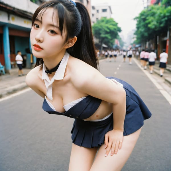 Tags: 21872187, SDXL
{"3": {"inputs": {"seed": 910591006926429, "steps": 32, "cfg": 7.32, "sampler_name": "dpmpp_2m", "scheduler": "karras", "denoise": 1.0, "model": ["27", 0], "positive": ["6", 0], "negative": ["7", 0], "latent_image": ["5", 0]}, "class_type": "KSampler"}, "4": {"inputs": {"ckpt_name": "helloworldxl.safetensors"}, "class_type": "CheckpointLoaderSimple"}, "5": {"inputs": {"width": 1024, "height": 1024, "batch_size": 1}, "class_type": "EmptyLatentImage"}, "6": {"inputs": {"text": "21 year old girl, (chinese:0.98), (double eyelids:0.98), (detailed face:1.13), (eyelashes:1.07), (seductive facial expression:0.99), (blush:1.03), (beautiful eyes:1.09), (seductive pose:1.01), (idol:1.10), (pale skin:1.10), (sexy lips:1.08), (temptress:1.11), (slim:1.07), (perky ass:1.09), (exposed ass:0.99), (looking back:0.98), (sexy ass:1.08), (thigh gap:1.00), (school uniform:1.00), choker, busy street, (textured skin:1.06), (candid cinema:1.05), (natural looking skin:1.08), (RAW:1.09), (detailed skin:1.03), (soft lighting:1.00), (film:1.07), (portra:1.02), (skin fuzz:1.07)", "clip": ["27", 1]}, "class_type": "CLIPTextEncode"}, "7": {"inputs": {"text": "(bad hands:1.08), (low resolution:1.11), (worst quality:1.10), (watermark:1.12), (twisted:1.12), (open mouth:1.11), (distorted:1.13)", "clip": ["27", 1]}, "class_type": "CLIPTextEncode"}, "8": {"inputs": {"samples": ["3", 0], "vae": ["4", 2]}, "class_type": "VAEDecode"}, "25": {"inputs": {"lora_name": "nudify_xl.safetensors", "strength_model": 0.06, "strength_clip": 0.04, "model": ["4", 0], "clip": ["4", 1]}, "class_type": "LoraLoader"}, "26": {"inputs": {"lora_name": "shirtlift_SDXL_v2.safetensors", "strength_model": 0.11, "strength_clip": 0.0, "model": ["25", 0], "clip": ["25", 1]}, "class_type": "LoraLoader"}, "27": {"inputs": {"lora_name": "PerfectEyesXL.safetensors", "strength_model": 0.19, "strength_clip": 0.07, "model": ["26", 0], "clip": ["26", 1]}, "class_type": "LoraLoader"}, "30": {"inputs": {"model_name": "4x_NMKD-Superscale-SP_178000_G.pth"}, "class_type": "UpscaleModelLoader"}, "31": {"inputs": {"upscale_model": ["30", 0], "image": ["8", 0]}, "class_type": "ImageUpscaleWithModel"}, "32": {"inputs": {"upscale_method": "lanczos", "scale_by": 0.5, "image": ["31", 0]}, "class_type": "ImageScaleBy"}, "33": {"inputs": {"pixels": ["32", 0], "vae": ["4", 2]}, "class_type": "VAEEncode"}, "34": {"inputs": {"seed": 910591006926429, "steps": 32, "cfg": 7.32, "sampler_name": "dpmpp_2m", "scheduler": "karras", "denoise": 0.3, "model": ["27", 0], "positive": ["6", 0], "negative": ["7", 0], "latent_image": ["33", 0]}, "class_type": "KSampler"}, "36": {"inputs": {"samples": ["34", 0], "vae": ["4", 2]}, "class_type": "VAEDecode"}, "39": {"inputs": {"filename_prefix": "comfyapi-1717014788194", "images": ["36", 0]}, "class_type": "SaveImage"}}