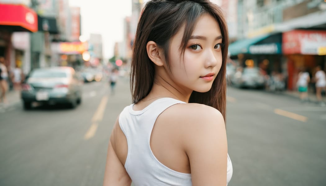 Tags: 21872187, SDXL
{"3": {"inputs": {"seed": 437876411980953, "steps": 32, "cfg": 6.42, "sampler_name": "dpmpp_2m", "scheduler": "karras", "denoise": 1.0, "model": ["27", 0], "positive": ["6", 0], "negative": ["7", 0], "latent_image": ["5", 0]}, "class_type": "KSampler"}, "4": {"inputs": {"ckpt_name": "juggernautxl.safetensors"}, "class_type": "CheckpointLoaderSimple"}, "5": {"inputs": {"width": 1344, "height": 768, "batch_size": 1}, "class_type": "EmptyLatentImage"}, "6": {"inputs": {"text": "20 year old girl, (idol:1.10), (beautiful eyes:1.11), (double eyelids:0.98), (seductive facial expression:1.07), (detailed face:0.99), (temptress:0.95), (slim:0.97), (cute:1.03), (blush:1.09), (seductive pose:1.04), (perky ass:1.05), (exposed ass:1.08), (looking back:1.12), (sexy ass:1.04), (thigh gap:1.07), (white tanktop:1.09), busy street, (film:1.07), (natural looking skin:1.00), (detailed skin:1.01), (textured skin:1.08), (RAW:1.02), (skin fuzz:1.04), (portra:1.03), (candid cinema:1.09), (soft lighting:1.08)", "clip": ["27", 1]}, "class_type": "CLIPTextEncode"}, "7": {"inputs": {"text": "(watermark:1.09), (worst quality:1.12), (bad hands:1.11), (distorted:1.07), (twisted:1.14), (open mouth:1.11)", "clip": ["27", 1]}, "class_type": "CLIPTextEncode"}, "8": {"inputs": {"samples": ["3", 0], "vae": ["4", 2]}, "class_type": "VAEDecode"}, "25": {"inputs": {"lora_name": "nudify_xl.safetensors", "strength_model": 0.15, "strength_clip": 0.37, "model": ["4", 0], "clip": ["4", 1]}, "class_type": "LoraLoader"}, "26": {"inputs": {"lora_name": "shirtlift_SDXL_v2.safetensors", "strength_model": 0.19, "strength_clip": 0.04, "model": ["25", 0], "clip": ["25", 1]}, "class_type": "LoraLoader"}, "27": {"inputs": {"lora_name": "PerfectEyesXL.safetensors", "strength_model": 0.08, "strength_clip": 0.03, "model": ["26", 0], "clip": ["26", 1]}, "class_type": "LoraLoader"}, "30": {"inputs": {"model_name": "4x_NMKD-Superscale-SP_178000_G.pth"}, "class_type": "UpscaleModelLoader"}, "31": {"inputs": {"upscale_model": ["30", 0], "image": ["8", 0]}, "class_type": "ImageUpscaleWithModel"}, "32": {"inputs": {"upscale_method": "lanczos", "scale_by": 0.5, "image": ["31", 0]}, "class_type": "ImageScaleBy"}, "33": {"inputs": {"pixels": ["32", 0], "vae": ["4", 2]}, "class_type": "VAEEncode"}, "34": {"inputs": {"seed": 437876411980953, "steps": 32, "cfg": 6.42, "sampler_name": "dpmpp_2m", "scheduler": "karras", "denoise": 0.3, "model": ["27", 0], "positive": ["6", 0], "negative": ["7", 0], "latent_image": ["33", 0]}, "class_type": "KSampler"}, "36": {"inputs": {"samples": ["34", 0], "vae": ["4", 2]}, "class_type": "VAEDecode"}, "39": {"inputs": {"filename_prefix": "comfyapi-1735154353481", "images": ["36", 0]}, "class_type": "SaveImage"}}