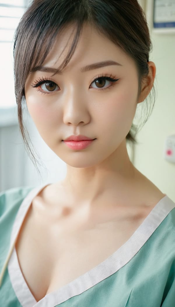 Tags: 21872187, SDXL
{"3": {"inputs": {"seed": 977424668152528, "steps": 32, "cfg": 7.36, "sampler_name": "dpmpp_2m", "scheduler": "karras", "denoise": 1.0, "model": ["27", 0], "positive": ["6", 0], "negative": ["7", 0], "latent_image": ["5", 0]}, "class_type": "KSampler"}, "4": {"inputs": {"ckpt_name": "juggernautxl.safetensors"}, "class_type": "CheckpointLoaderSimple"}, "5": {"inputs": {"width": 768, "height": 1344, "batch_size": 1}, "class_type": "EmptyLatentImage"}, "6": {"inputs": {"text": "28 year old girl, (japanese:1.13), (double eyelids:0.99), (temptress:1.06), (slim:1.14), (cute:1.12), (idol:1.08), (pale skin:1.14), (detailed face:1.11), (blush:0.99), (eyelashes:1.13), (seductive pose:0.99), (beautiful eyes:1.02), (sexy lips:1.07), (seductive facial expression:1.14), (in a seductive pose:1.12), (large perky breasts:0.97), (cleavage:1.08), (thigh gap:1.04), (nurse in uniform:1.05) working in a hospital ward, (portra:1.06), (candid cinema:1.01), (soft lighting:1.05), (RAW:1.04), (natural looking skin:1.05), (skin fuzz:1.00), (film:1.05), (textured skin:1.07)", "clip": ["27", 1]}, "class_type": "CLIPTextEncode"}, "7": {"inputs": {"text": "(open mouth:1.09), (twisted:1.14), (bad hands:1.05), (worst quality:1.11), (low resolution:1.10), (distorted:1.05), (watermark:1.05)", "clip": ["27", 1]}, "class_type": "CLIPTextEncode"}, "8": {"inputs": {"samples": ["3", 0], "vae": ["4", 2]}, "class_type": "VAEDecode"}, "25": {"inputs": {"lora_name": "nudify_xl.safetensors", "strength_model": 0.33, "strength_clip": 0.09, "model": ["4", 0], "clip": ["4", 1]}, "class_type": "LoraLoader"}, "26": {"inputs": {"lora_name": "shirtlift_SDXL_v2.safetensors", "strength_model": 0.15, "strength_clip": 0.19, "model": ["25", 0], "clip": ["25", 1]}, "class_type": "LoraLoader"}, "27": {"inputs": {"lora_name": "PerfectEyesXL.safetensors", "strength_model": 0.04, "strength_clip": 0.12, "model": ["26", 0], "clip": ["26", 1]}, "class_type": "LoraLoader"}, "30": {"inputs": {"model_name": "4x_NMKD-Superscale-SP_178000_G.pth"}, "class_type": "UpscaleModelLoader"}, "31": {"inputs": {"upscale_model": ["30", 0], "image": ["8", 0]}, "class_type": "ImageUpscaleWithModel"}, "32": {"inputs": {"upscale_method": "lanczos", "scale_by": 0.5, "image": ["31", 0]}, "class_type": "ImageScaleBy"}, "33": {"inputs": {"pixels": ["32", 0], "vae": ["4", 2]}, "class_type": "VAEEncode"}, "34": {"inputs": {"seed": 977424668152528, "steps": 32, "cfg": 7.36, "sampler_name": "dpmpp_2m", "scheduler": "karras", "denoise": 0.3, "model": ["27", 0], "positive": ["6", 0], "negative": ["7", 0], "latent_image": ["33", 0]}, "class_type": "KSampler"}, "36": {"inputs": {"samples": ["34", 0], "vae": ["4", 2]}, "class_type": "VAEDecode"}, "39": {"inputs": {"filename_prefix": "comfyapi-1716149937774", "images": ["36", 0]}, "class_type": "SaveImage"}}