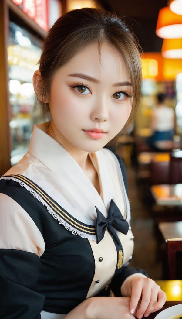 Tags: 21872187, SDXL
{"3": {"inputs": {"seed": 835758202565363, "steps": 64, "cfg": 6.4, "sampler_name": "dpmpp_2m", "scheduler": "karras", "denoise": 1.0, "model": ["27", 0], "positive": ["6", 0], "negative": ["7", 0], "latent_image": ["5", 0]}, "class_type": "KSampler"}, "4": {"inputs": {"ckpt_name": "juggernautxl.safetensors"}, "class_type": "CheckpointLoaderSimple"}, "5": {"inputs": {"width": 768, "height": 1344, "batch_size": 1}, "class_type": "EmptyLatentImage"}, "6": {"inputs": {"text": "18 year old girl, (japanese:1.09), (ukrainian:1.05), (beautiful eyes:1.03), (cute:1.14), (eyelashes:0.96), (detailed face:1.10), (seductive facial expression:1.14), (temptress:1.11), (double eyelids:1.12), (idol:1.04), (pale skin:1.05), (seductive pose:1.05), (sexy lips:1.03), (blush:1.01), (perky ass:1.03), (exposed ass:1.03), (looking back:1.00), (sexy ass:1.08), (thigh gap:0.98), (a waitress in uniform:0.99) working at a restaurant, (detailed skin:1.06), (skin fuzz:1.09), (candid cinema:1.03), (soft lighting:1.07), (textured skin:1.02), (RAW:1.08), (film:1.00), (natural looking skin:1.05), (portra:1.07)", "clip": ["27", 1]}, "class_type": "CLIPTextEncode"}, "7": {"inputs": {"text": "(distorted:1.07), (open mouth:1.05), (twisted:1.08), (low resolution:1.12), (bad hands:1.11), (watermark:1.07)", "clip": ["27", 1]}, "class_type": "CLIPTextEncode"}, "8": {"inputs": {"samples": ["3", 0], "vae": ["4", 2]}, "class_type": "VAEDecode"}, "25": {"inputs": {"lora_name": "nudify_xl.safetensors", "strength_model": 0.12, "strength_clip": 0.39, "model": ["4", 0], "clip": ["4", 1]}, "class_type": "LoraLoader"}, "26": {"inputs": {"lora_name": "shirtlift_SDXL_v2.safetensors", "strength_model": 0.06, "strength_clip": 0.05, "model": ["25", 0], "clip": ["25", 1]}, "class_type": "LoraLoader"}, "27": {"inputs": {"lora_name": "PerfectEyesXL.safetensors", "strength_model": 0.06, "strength_clip": 0.05, "model": ["26", 0], "clip": ["26", 1]}, "class_type": "LoraLoader"}, "30": {"inputs": {"model_name": "4x_NMKD-Superscale-SP_178000_G.pth"}, "class_type": "UpscaleModelLoader"}, "31": {"inputs": {"upscale_model": ["30", 0], "image": ["8", 0]}, "class_type": "ImageUpscaleWithModel"}, "32": {"inputs": {"upscale_method": "lanczos", "scale_by": 0.5, "image": ["31", 0]}, "class_type": "ImageScaleBy"}, "33": {"inputs": {"pixels": ["32", 0], "vae": ["4", 2]}, "class_type": "VAEEncode"}, "34": {"inputs": {"seed": 835758202565363, "steps": 64, "cfg": 6.4, "sampler_name": "dpmpp_2m", "scheduler": "karras", "denoise": 0.3, "model": ["27", 0], "positive": ["6", 0], "negative": ["7", 0], "latent_image": ["33", 0]}, "class_type": "KSampler"}, "36": {"inputs": {"samples": ["34", 0], "vae": ["4", 2]}, "class_type": "VAEDecode"}, "39": {"inputs": {"filename_prefix": "comfyapi-1724155447996", "images": ["36", 0]}, "class_type": "SaveImage"}}