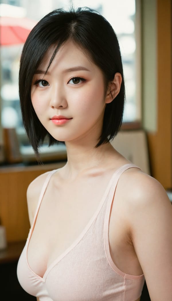 Tags: 21872187, SDXL
{"3": {"inputs": {"seed": 434889834287755, "steps": 64, "cfg": 6.56, "sampler_name": "dpmpp_2m", "scheduler": "karras", "denoise": 1.0, "model": ["27", 0], "positive": ["6", 0], "negative": ["7", 0], "latent_image": ["5", 0]}, "class_type": "KSampler"}, "4": {"inputs": {"ckpt_name": "juggernautXL_v8Rundiffusion.safetensors"}, "class_type": "CheckpointLoaderSimple"}, "5": {"inputs": {"width": 768, "height": 1344, "batch_size": 1}, "class_type": "EmptyLatentImage"}, "6": {"inputs": {"text": "22 year old girl, (japanese:0.98), (temptress:1.04), (pale skin:1.04), (sexy lips:1.14), (blush:1.08), (beautiful eyes:1.05), (seductive facial expression:1.09), (detailed face:1.12), (slim:1.12), (double eyelids:1.02), (idol:0.96), (seductive pose:1.01), (eyelashes:1.03), (cute:1.01), (in a seductive pose:1.03), (large perky breasts:0.96), (cleavage:1.11), (thigh gap:1.13), (white tanktop:0.99), busy street, (RAW:1.08), (candid cinema:1.07), (skin fuzz:1.08), (soft lighting:1.03), (portra:1.07), (textured skin:1.07), (detailed skin:1.05), (natural looking skin:1.00), (film:1.08)", "clip": ["27", 1]}, "class_type": "CLIPTextEncode"}, "7": {"inputs": {"text": "(worst quality:1.14), (distorted:1.09), (twisted:1.09), (watermark:1.11), (open mouth:1.09), (low resolution:1.12), (bad hands:1.05)", "clip": ["27", 1]}, "class_type": "CLIPTextEncode"}, "8": {"inputs": {"samples": ["3", 0], "vae": ["4", 2]}, "class_type": "VAEDecode"}, "25": {"inputs": {"lora_name": "nudify_xl.safetensors", "strength_model": 0.3, "strength_clip": 0.0, "model": ["4", 0], "clip": ["4", 1]}, "class_type": "LoraLoader"}, "26": {"inputs": {"lora_name": "shirtlift_SDXL_v2.safetensors", "strength_model": 0.19, "strength_clip": 0.0, "model": ["25", 0], "clip": ["25", 1]}, "class_type": "LoraLoader"}, "27": {"inputs": {"lora_name": "PerfectEyesXL.safetensors", "strength_model": 0.19, "strength_clip": 0.0, "model": ["26", 0], "clip": ["26", 1]}, "class_type": "LoraLoader"}, "30": {"inputs": {"model_name": "4x_NMKD-Superscale-SP_178000_G.pth"}, "class_type": "UpscaleModelLoader"}, "31": {"inputs": {"upscale_model": ["30", 0], "image": ["8", 0]}, "class_type": "ImageUpscaleWithModel"}, "32": {"inputs": {"upscale_method": "lanczos", "scale_by": 0.5, "image": ["31", 0]}, "class_type": "ImageScaleBy"}, "33": {"inputs": {"pixels": ["32", 0], "vae": ["4", 2]}, "class_type": "VAEEncode"}, "34": {"inputs": {"seed": 434889834287755, "steps": 64, "cfg": 6.56, "sampler_name": "dpmpp_2m", "scheduler": "karras", "denoise": 0.3, "model": ["27", 0], "positive": ["6", 0], "negative": ["7", 0], "latent_image": ["33", 0]}, "class_type": "KSampler"}, "36": {"inputs": {"samples": ["34", 0], "vae": ["4", 2]}, "class_type": "VAEDecode"}, "39": {"inputs": {"filename_prefix": "comfyapi-1707343473327", "images": ["36", 0]}, "class_type": "SaveImage"}}