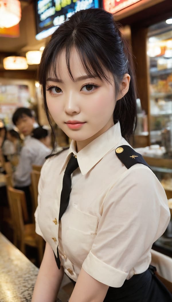 Tags: 21872187, SDXL
{"3": {"inputs": {"seed": 995845076949325, "steps": 64, "cfg": 5.6, "sampler_name": "dpmpp_2m", "scheduler": "karras", "denoise": 1.0, "model": ["27", 0], "positive": ["6", 0], "negative": ["7", 0], "latent_image": ["5", 0]}, "class_type": "KSampler"}, "4": {"inputs": {"ckpt_name": "juggernautxl.safetensors"}, "class_type": "CheckpointLoaderSimple"}, "5": {"inputs": {"width": 768, "height": 1344, "batch_size": 1}, "class_type": "EmptyLatentImage"}, "6": {"inputs": {"text": "23 year old girl, (japanese:1.06), (pale skin:1.06), (temptress:1.11), (blush:1.08), (slim:1.07), (cute:1.03), (idol:0.95), (sexy lips:1.14), (seductive facial expression:1.11), (beautiful eyes:1.03), (double eyelids:0.98), (detailed face:1.08), (eyelashes:0.95), (seductive pose:1.03), (perky ass:1.09), (exposed ass:1.10), (looking back:1.05), (sexy ass:1.11), (thigh gap:1.06), (a waitress in uniform:1.05) working at a restaurant, (textured skin:1.00), (film:1.03), (natural looking skin:1.07), (candid cinema:1.02), (RAW:1.07), (portra:1.02), (detailed skin:1.05), (skin fuzz:1.01)", "clip": ["27", 1]}, "class_type": "CLIPTextEncode"}, "7": {"inputs": {"text": "(bad hands:1.10), (open mouth:1.07), (worst quality:1.10), (twisted:1.06), (low resolution:1.05), (watermark:1.12)", "clip": ["27", 1]}, "class_type": "CLIPTextEncode"}, "8": {"inputs": {"samples": ["3", 0], "vae": ["4", 2]}, "class_type": "VAEDecode"}, "25": {"inputs": {"lora_name": "nudify_xl.safetensors", "strength_model": 0.16, "strength_clip": 0.01, "model": ["4", 0], "clip": ["4", 1]}, "class_type": "LoraLoader"}, "26": {"inputs": {"lora_name": "shirtlift_SDXL_v2.safetensors", "strength_model": 0.1, "strength_clip": 0.15, "model": ["25", 0], "clip": ["25", 1]}, "class_type": "LoraLoader"}, "27": {"inputs": {"lora_name": "PerfectEyesXL.safetensors", "strength_model": 0.11, "strength_clip": 0.11, "model": ["26", 0], "clip": ["26", 1]}, "class_type": "LoraLoader"}, "30": {"inputs": {"model_name": "4x_NMKD-Superscale-SP_178000_G.pth"}, "class_type": "UpscaleModelLoader"}, "31": {"inputs": {"upscale_model": ["30", 0], "image": ["8", 0]}, "class_type": "ImageUpscaleWithModel"}, "32": {"inputs": {"upscale_method": "lanczos", "scale_by": 0.5, "image": ["31", 0]}, "class_type": "ImageScaleBy"}, "33": {"inputs": {"pixels": ["32", 0], "vae": ["4", 2]}, "class_type": "VAEEncode"}, "34": {"inputs": {"seed": 995845076949325, "steps": 64, "cfg": 5.6, "sampler_name": "dpmpp_2m", "scheduler": "karras", "denoise": 0.3, "model": ["27", 0], "positive": ["6", 0], "negative": ["7", 0], "latent_image": ["33", 0]}, "class_type": "KSampler"}, "36": {"inputs": {"samples": ["34", 0], "vae": ["4", 2]}, "class_type": "VAEDecode"}, "39": {"inputs": {"filename_prefix": "comfyapi-1734337457589", "images": ["36", 0]}, "class_type": "SaveImage"}}