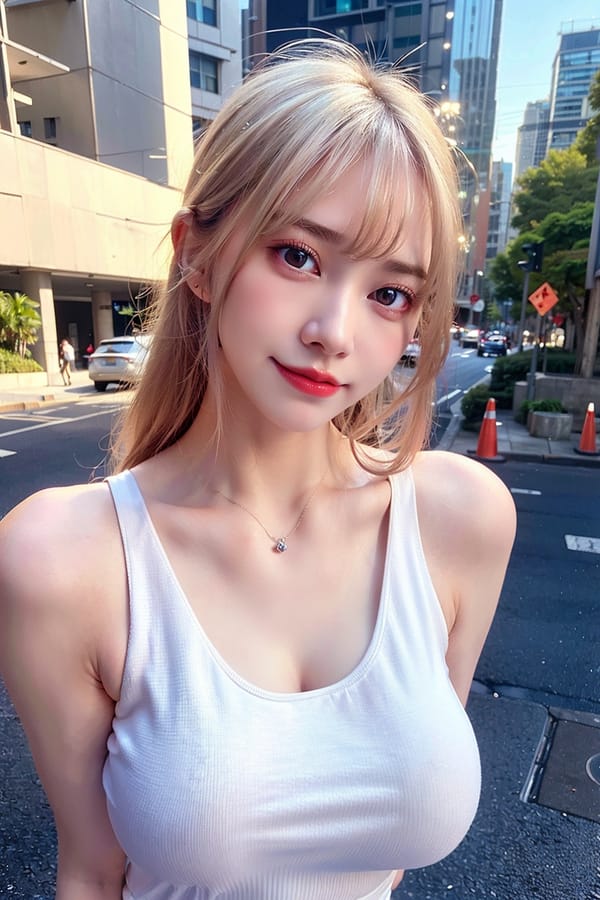 Tags: 21872187
<lora:koreanDollLikeness:0.57>, (white tank top:0.97), (large breasts:1.02), busy street in urban city, <lora:skirtlift-v4:0.97 <lora:Addams:0.27>, extremely detailed eyes, extremely detailed face, cute, (photorealistic:1.01), sexy lips, seductive smile, double eyelids, eyelashes, pale skin, perky breasts, full body portrait, textured skin, RAW, best quality, sharp, tall, (long slim legs:1.12), delicate and beautiful girl
Negative prompt: anime, black and white, (worst quality:1.91)
Steps: 32, Sampler: DPM++ 2M Karras, CFG scale: 6.19, Seed: 2598458188, Size: 512x768, Model hash: fc2511737a, Model: chilloutmix_NiPrunedFp32Fix, Seed resize from: -1x-1, Denoising strength: 0.4, Version: v1.2.1, Hires upscale: 2.0, Hires steps: 32, Hires upscaler: ESRGAN_4x