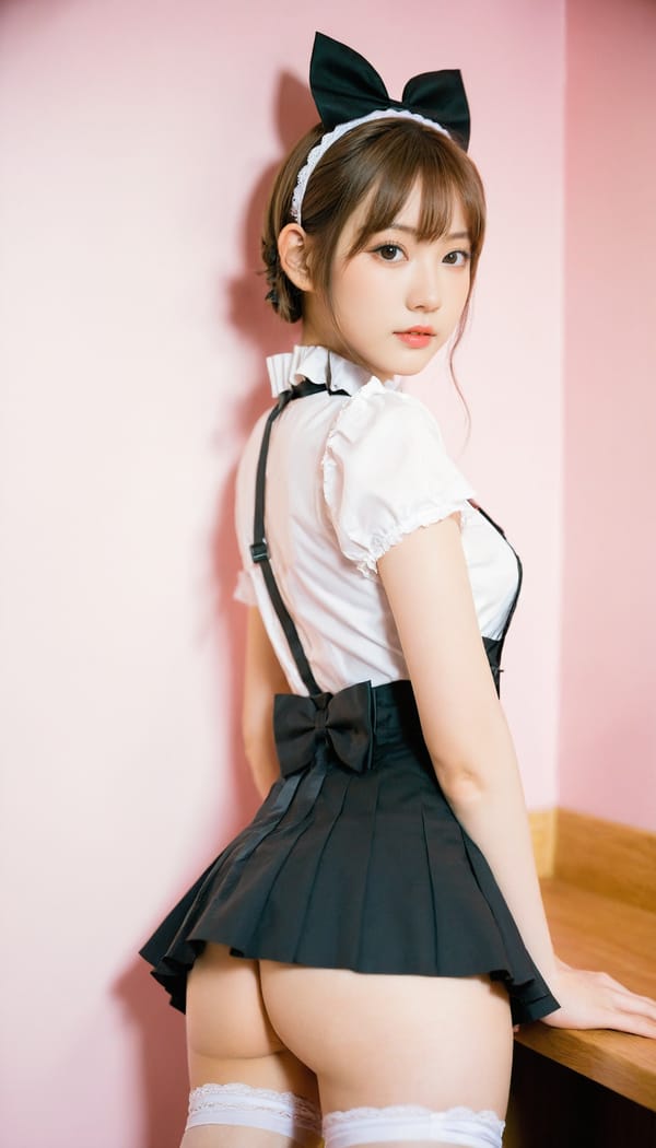 Tags: 21872187, SDXL
{"3": {"inputs": {"seed": 605205861192254, "steps": 32, "cfg": 7.51, "sampler_name": "dpmpp_2m", "scheduler": "karras", "denoise": 1.0, "model": ["27", 0], "positive": ["6", 0], "negative": ["7", 0], "latent_image": ["5", 0]}, "class_type": "KSampler"}, "4": {"inputs": {"ckpt_name": "leosamsHelloworldSDXL_helloworldSDXL32DPO.safetensors"}, "class_type": "CheckpointLoaderSimple"}, "5": {"inputs": {"width": 768, "height": 1344, "batch_size": 1}, "class_type": "EmptyLatentImage"}, "6": {"inputs": {"text": "22 year old girl, (irish:1.06), (japanese:1.05), (beautiful eyes:1.08), (temptress:1.01), (double eyelids:1.10), (slim:1.02), (idol:1.03), (sexy lips:0.98), (detailed face:1.14), (blush:1.00), (cute:1.12), (seductive facial expression:1.08), (eyelashes:1.01), (pale skin:1.02), (seductive pose:1.01), (perky ass:1.10), (exposed ass:1.14), (looking back:1.09), (sexy ass:1.05), (thigh gap:1.10), in a (skimpy maid costume:1.06) working at a maid cafe, choker, bowtie, headband, pleated skirt, (portra:1.05), (soft lighting:1.09), (film:1.09), (natural looking skin:1.07), (skin fuzz:1.08), (textured skin:1.09), (detailed skin:1.09), (candid cinema:1.05)", "clip": ["27", 1]}, "class_type": "CLIPTextEncode"}, "7": {"inputs": {"text": "(twisted:1.11), (distorted:1.09), (watermark:1.11), (open mouth:1.05), (worst quality:1.07), (bad hands:1.08), (low resolution:1.06)", "clip": ["27", 1]}, "class_type": "CLIPTextEncode"}, "8": {"inputs": {"samples": ["3", 0], "vae": ["4", 2]}, "class_type": "VAEDecode"}, "25": {"inputs": {"lora_name": "nudify_xl.safetensors", "strength_model": 0.02, "strength_clip": 0.09, "model": ["4", 0], "clip": ["4", 1]}, "class_type": "LoraLoader"}, "26": {"inputs": {"lora_name": "shirtlift_SDXL_v2.safetensors", "strength_model": 0.04, "strength_clip": 0.12, "model": ["25", 0], "clip": ["25", 1]}, "class_type": "LoraLoader"}, "27": {"inputs": {"lora_name": "PerfectEyesXL.safetensors", "strength_model": 0.06, "strength_clip": 0.1, "model": ["26", 0], "clip": ["26", 1]}, "class_type": "LoraLoader"}, "30": {"inputs": {"model_name": "4x_NMKD-Superscale-SP_178000_G.pth"}, "class_type": "UpscaleModelLoader"}, "31": {"inputs": {"upscale_model": ["30", 0], "image": ["8", 0]}, "class_type": "ImageUpscaleWithModel"}, "32": {"inputs": {"upscale_method": "lanczos", "scale_by": 0.5, "image": ["31", 0]}, "class_type": "ImageScaleBy"}, "33": {"inputs": {"pixels": ["32", 0], "vae": ["4", 2]}, "class_type": "VAEEncode"}, "34": {"inputs": {"seed": 605205861192254, "steps": 32, "cfg": 7.51, "sampler_name": "dpmpp_2m", "scheduler": "karras", "denoise": 0.3, "model": ["27", 0], "positive": ["6", 0], "negative": ["7", 0], "latent_image": ["33", 0]}, "class_type": "KSampler"}, "36": {"inputs": {"samples": ["34", 0], "vae": ["4", 2]}, "class_type": "VAEDecode"}, "39": {"inputs": {"filename_prefix": "comfyapi-1708034061864", "images": ["36", 0]}, "class_type": "SaveImage"}}