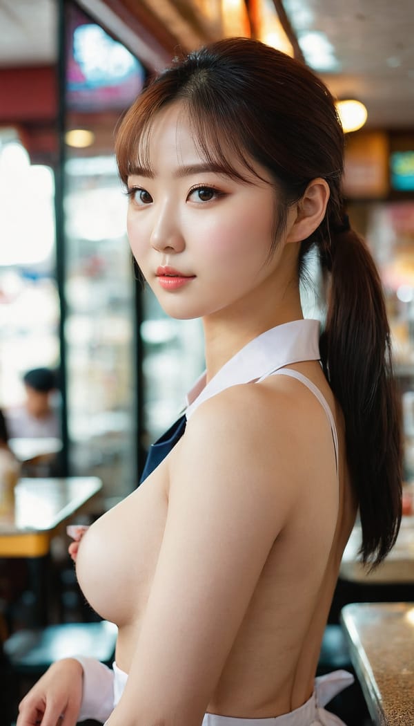 Tags: 21872187, SDXL
{"3": {"inputs": {"seed": 755415006400185, "steps": 32, "cfg": 6.25, "sampler_name": "dpmpp_2m", "scheduler": "karras", "denoise": 1.0, "model": ["27", 0], "positive": ["6", 0], "negative": ["7", 0], "latent_image": ["5", 0]}, "class_type": "KSampler"}, "4": {"inputs": {"ckpt_name": "juggernautxl.safetensors"}, "class_type": "CheckpointLoaderSimple"}, "5": {"inputs": {"width": 768, "height": 1344, "batch_size": 1}, "class_type": "EmptyLatentImage"}, "6": {"inputs": {"text": "27 year old girl, (korean:1.07), (blush:0.95), (idol:1.08), (seductive facial expression:1.08), (double eyelids:0.98), (sexy lips:1.13), (slim:0.99), (cute:0.98), (detailed face:0.95), (beautiful eyes:1.05), (temptress:1.14), (pale skin:1.05), (eyelashes:1.03), (perky ass:1.13), (exposed ass:1.05), (looking back:1.01), (sexy ass:1.01), (thigh gap:1.06), (a waitress in uniform:1.11) working at a restaurant, (textured skin:1.05), (portra:1.04), (film:1.08), (skin fuzz:1.08), (candid cinema:1.03), (RAW:1.00), (soft lighting:1.06), (detailed skin:1.01), (natural looking skin:1.04)", "clip": ["27", 1]}, "class_type": "CLIPTextEncode"}, "7": {"inputs": {"text": "(distorted:1.08), (open mouth:1.06), (watermark:1.10), (low resolution:1.08), (worst quality:1.05), (bad hands:1.09), (twisted:1.12)", "clip": ["27", 1]}, "class_type": "CLIPTextEncode"}, "8": {"inputs": {"samples": ["3", 0], "vae": ["4", 2]}, "class_type": "VAEDecode"}, "25": {"inputs": {"lora_name": "nudify_xl.safetensors", "strength_model": 0.07, "strength_clip": 0.19, "model": ["4", 0], "clip": ["4", 1]}, "class_type": "LoraLoader"}, "26": {"inputs": {"lora_name": "shirtlift_SDXL_v2.safetensors", "strength_model": 0.08, "strength_clip": 0.11, "model": ["25", 0], "clip": ["25", 1]}, "class_type": "LoraLoader"}, "27": {"inputs": {"lora_name": "PerfectEyesXL.safetensors", "strength_model": 0.1, "strength_clip": 0.07, "model": ["26", 0], "clip": ["26", 1]}, "class_type": "LoraLoader"}, "30": {"inputs": {"model_name": "4x_NMKD-Superscale-SP_178000_G.pth"}, "class_type": "UpscaleModelLoader"}, "31": {"inputs": {"upscale_model": ["30", 0], "image": ["8", 0]}, "class_type": "ImageUpscaleWithModel"}, "32": {"inputs": {"upscale_method": "lanczos", "scale_by": 0.5, "image": ["31", 0]}, "class_type": "ImageScaleBy"}, "33": {"inputs": {"pixels": ["32", 0], "vae": ["4", 2]}, "class_type": "VAEEncode"}, "34": {"inputs": {"seed": 755415006400185, "steps": 32, "cfg": 6.25, "sampler_name": "dpmpp_2m", "scheduler": "karras", "denoise": 0.3, "model": ["27", 0], "positive": ["6", 0], "negative": ["7", 0], "latent_image": ["33", 0]}, "class_type": "KSampler"}, "36": {"inputs": {"samples": ["34", 0], "vae": ["4", 2]}, "class_type": "VAEDecode"}, "39": {"inputs": {"filename_prefix": "comfyapi-1731075519054", "images": ["36", 0]}, "class_type": "SaveImage"}}