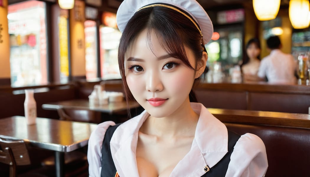 Tags: 21872187, SDXL
{"3": {"inputs": {"seed": 670649022311405, "steps": 64, "cfg": 7.3, "sampler_name": "dpmpp_2m", "scheduler": "karras", "denoise": 1.0, "model": ["27", 0], "positive": ["6", 0], "negative": ["7", 0], "latent_image": ["5", 0]}, "class_type": "KSampler"}, "4": {"inputs": {"ckpt_name": "juggernautxl.safetensors"}, "class_type": "CheckpointLoaderSimple"}, "5": {"inputs": {"width": 1344, "height": 768, "batch_size": 1}, "class_type": "EmptyLatentImage"}, "6": {"inputs": {"text": "24 year old girl, (chinese:1.06), (temptress:0.95), (idol:1.12), (cute:1.00), (sexy lips:1.12), (seductive facial expression:0.98), (blush:1.12), (detailed face:0.98), (slim:1.05), (seductive pose:1.14), (eyelashes:0.98), (pale skin:1.05), (double eyelids:1.05), (in a seductive pose:1.11), (large perky breasts:1.03), (cleavage:1.01), (thigh gap:1.09), (a waitress in uniform:0.99) working at a restaurant, (soft lighting:1.08), (portra:1.08), (natural looking skin:1.04), (textured skin:1.07), (RAW:1.09), (detailed skin:1.00), (film:1.05), (candid cinema:1.09), (skin fuzz:1.04)", "clip": ["27", 1]}, "class_type": "CLIPTextEncode"}, "7": {"inputs": {"text": "(distorted:1.12), (open mouth:1.08), (watermark:1.13), (bad hands:1.10), (low resolution:1.12), (worst quality:1.06), (twisted:1.11)", "clip": ["27", 1]}, "class_type": "CLIPTextEncode"}, "8": {"inputs": {"samples": ["3", 0], "vae": ["4", 2]}, "class_type": "VAEDecode"}, "25": {"inputs": {"lora_name": "nudify_xl.safetensors", "strength_model": 0.01, "strength_clip": 0.15, "model": ["4", 0], "clip": ["4", 1]}, "class_type": "LoraLoader"}, "26": {"inputs": {"lora_name": "shirtlift_SDXL_v2.safetensors", "strength_model": 0.09, "strength_clip": 0.1, "model": ["25", 0], "clip": ["25", 1]}, "class_type": "LoraLoader"}, "27": {"inputs": {"lora_name": "PerfectEyesXL.safetensors", "strength_model": 0.02, "strength_clip": 0.04, "model": ["26", 0], "clip": ["26", 1]}, "class_type": "LoraLoader"}, "30": {"inputs": {"model_name": "4x_NMKD-Superscale-SP_178000_G.pth"}, "class_type": "UpscaleModelLoader"}, "31": {"inputs": {"upscale_model": ["30", 0], "image": ["8", 0]}, "class_type": "ImageUpscaleWithModel"}, "32": {"inputs": {"upscale_method": "lanczos", "scale_by": 0.5, "image": ["31", 0]}, "class_type": "ImageScaleBy"}, "33": {"inputs": {"pixels": ["32", 0], "vae": ["4", 2]}, "class_type": "VAEEncode"}, "34": {"inputs": {"seed": 670649022311405, "steps": 64, "cfg": 7.3, "sampler_name": "dpmpp_2m", "scheduler": "karras", "denoise": 0.3, "model": ["27", 0], "positive": ["6", 0], "negative": ["7", 0], "latent_image": ["33", 0]}, "class_type": "KSampler"}, "36": {"inputs": {"samples": ["34", 0], "vae": ["4", 2]}, "class_type": "VAEDecode"}, "39": {"inputs": {"filename_prefix": "comfyapi-1714420911790", "images": ["36", 0]}, "class_type": "SaveImage"}}