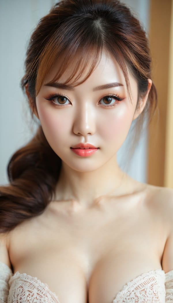 Tags: 21872187, SDXL
{"3": {"inputs": {"seed": 276184778983133, "steps": 32, "cfg": 7.46, "sampler_name": "dpmpp_2m", "scheduler": "karras", "denoise": 1.0, "model": ["27", 0], "positive": ["6", 0], "negative": ["7", 0], "latent_image": ["5", 0]}, "class_type": "KSampler"}, "4": {"inputs": {"ckpt_name": "juggernautxl.safetensors"}, "class_type": "CheckpointLoaderSimple"}, "5": {"inputs": {"width": 768, "height": 1344, "batch_size": 1}, "class_type": "EmptyLatentImage"}, "6": {"inputs": {"text": "27 year old girl, (taiwanese:1.09), (russian:1.06), (chinese:1.02), (seductive pose:0.98), (temptress:1.10), (detailed face:1.10), (idol:1.00), (pale skin:1.07), (beautiful eyes:0.99), (double eyelids:1.05), (sexy lips:1.09), (eyelashes:1.14), (blush:1.04), (seductive facial expression:0.99), (cute:1.04), (in a seductive pose:1.05), (large perky breasts:0.96), (cleavage:1.06), (thigh gap:0.98), (an office lady:1.05), (soft lighting:1.03), (skin fuzz:1.01), (textured skin:1.08), (portra:1.04), (candid cinema:1.08), (natural looking skin:1.08), (film:1.09), (detailed skin:1.05), (RAW:1.08)", "clip": ["27", 1]}, "class_type": "CLIPTextEncode"}, "7": {"inputs": {"text": "(watermark:1.07), (worst quality:1.07), (bad hands:1.05), (distorted:1.06), (twisted:1.11), (open mouth:1.14), (low resolution:1.12)", "clip": ["27", 1]}, "class_type": "CLIPTextEncode"}, "8": {"inputs": {"samples": ["3", 0], "vae": ["4", 2]}, "class_type": "VAEDecode"}, "25": {"inputs": {"lora_name": "nudify_xl.safetensors", "strength_model": 0.02, "strength_clip": 0.12, "model": ["4", 0], "clip": ["4", 1]}, "class_type": "LoraLoader"}, "26": {"inputs": {"lora_name": "shirtlift_SDXL_v2.safetensors", "strength_model": 0.13, "strength_clip": 0.04, "model": ["25", 0], "clip": ["25", 1]}, "class_type": "LoraLoader"}, "27": {"inputs": {"lora_name": "PerfectEyesXL.safetensors", "strength_model": 0.01, "strength_clip": 0.13, "model": ["26", 0], "clip": ["26", 1]}, "class_type": "LoraLoader"}, "30": {"inputs": {"model_name": "4x_NMKD-Superscale-SP_178000_G.pth"}, "class_type": "UpscaleModelLoader"}, "31": {"inputs": {"upscale_model": ["30", 0], "image": ["8", 0]}, "class_type": "ImageUpscaleWithModel"}, "32": {"inputs": {"upscale_method": "lanczos", "scale_by": 0.5, "image": ["31", 0]}, "class_type": "ImageScaleBy"}, "33": {"inputs": {"pixels": ["32", 0], "vae": ["4", 2]}, "class_type": "VAEEncode"}, "34": {"inputs": {"seed": 276184778983133, "steps": 32, "cfg": 7.46, "sampler_name": "dpmpp_2m", "scheduler": "karras", "denoise": 0.3, "model": ["27", 0], "positive": ["6", 0], "negative": ["7", 0], "latent_image": ["33", 0]}, "class_type": "KSampler"}, "36": {"inputs": {"samples": ["34", 0], "vae": ["4", 2]}, "class_type": "VAEDecode"}, "39": {"inputs": {"filename_prefix": "comfyapi-1735146185331", "images": ["36", 0]}, "class_type": "SaveImage"}}