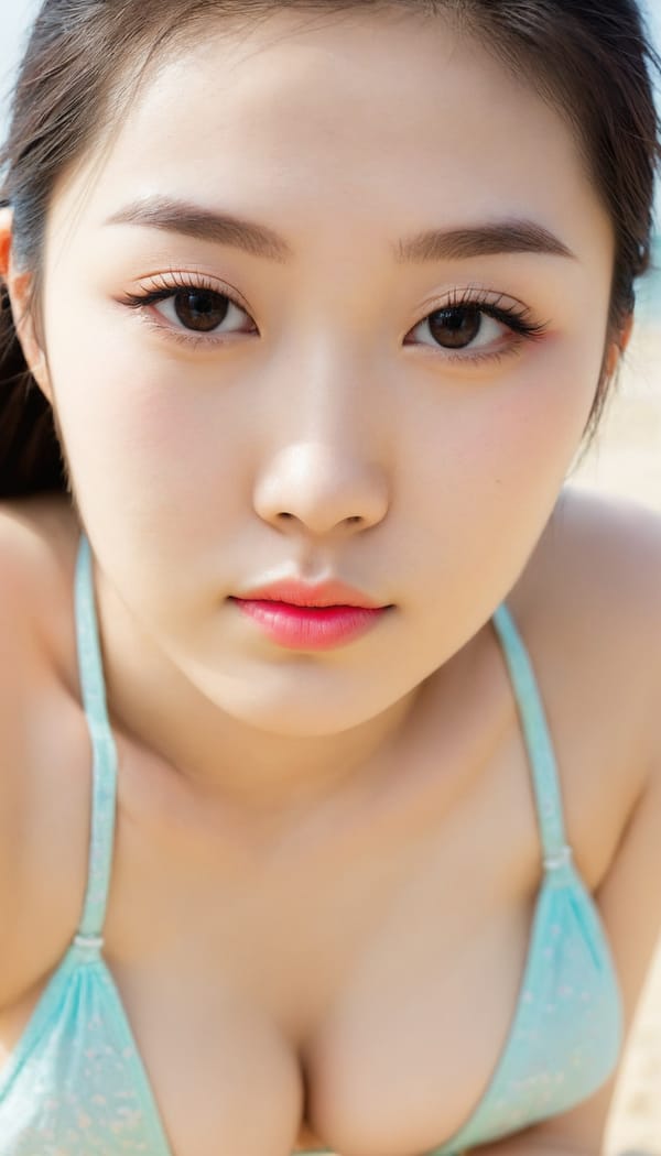 Tags: 21872187, SDXL
{"3": {"inputs": {"seed": 997963846276238, "steps": 64, "cfg": 6.07, "sampler_name": "dpmpp_2m", "scheduler": "karras", "denoise": 1.0, "model": ["27", 0], "positive": ["6", 0], "negative": ["7", 0], "latent_image": ["5", 0]}, "class_type": "KSampler"}, "4": {"inputs": {"ckpt_name": "juggernautXL_v8Rundiffusion.safetensors"}, "class_type": "CheckpointLoaderSimple"}, "5": {"inputs": {"width": 768, "height": 1344, "batch_size": 1}, "class_type": "EmptyLatentImage"}, "6": {"inputs": {"text": "23 year old girl, (korean:1.00), (taiwanese:1.10), (seductive facial expression:0.97), (idol:0.95), (beautiful eyes:1.08), (eyelashes:1.02), (pale skin:0.99), (temptress:1.09), (detailed face:1.04), (double eyelids:1.06), (sexy lips:1.06), (seductive pose:1.01), (slim:1.06), (cute:1.14), (blush:0.98), (on all fours:0.96), (spreading ass cheeks:1.14), (from behind:1.13), (backboob:1.14), wearing (bikini:1.08) at a beach, (detailed skin:1.01), (RAW:1.06), (film:1.09), (skin fuzz:1.09), (soft lighting:1.08), (natural looking skin:1.09), (candid cinema:1.06), (textured skin:1.06), (portra:1.06)", "clip": ["27", 1]}, "class_type": "CLIPTextEncode"}, "7": {"inputs": {"text": "(twisted:1.09), (distorted:1.05), (low resolution:1.11), (worst quality:1.12), (watermark:1.11), (open mouth:1.09), (bad hands:1.08)", "clip": ["27", 1]}, "class_type": "CLIPTextEncode"}, "8": {"inputs": {"samples": ["3", 0], "vae": ["4", 2]}, "class_type": "VAEDecode"}, "25": {"inputs": {"lora_name": "nudify_xl.safetensors", "strength_model": 0.06, "strength_clip": 0.39, "model": ["4", 0], "clip": ["4", 1]}, "class_type": "LoraLoader"}, "26": {"inputs": {"lora_name": "shirtlift_SDXL_v2.safetensors", "strength_model": 0.04, "strength_clip": 0.11, "model": ["25", 0], "clip": ["25", 1]}, "class_type": "LoraLoader"}, "27": {"inputs": {"lora_name": "PerfectEyesXL.safetensors", "strength_model": 0.04, "strength_clip": 0.12, "model": ["26", 0], "clip": ["26", 1]}, "class_type": "LoraLoader"}, "30": {"inputs": {"model_name": "4x_NMKD-Superscale-SP_178000_G.pth"}, "class_type": "UpscaleModelLoader"}, "31": {"inputs": {"upscale_model": ["30", 0], "image": ["8", 0]}, "class_type": "ImageUpscaleWithModel"}, "32": {"inputs": {"upscale_method": "lanczos", "scale_by": 0.5, "image": ["31", 0]}, "class_type": "ImageScaleBy"}, "33": {"inputs": {"pixels": ["32", 0], "vae": ["4", 2]}, "class_type": "VAEEncode"}, "34": {"inputs": {"seed": 997963846276238, "steps": 64, "cfg": 6.07, "sampler_name": "dpmpp_2m", "scheduler": "karras", "denoise": 0.3, "model": ["27", 0], "positive": ["6", 0], "negative": ["7", 0], "latent_image": ["33", 0]}, "class_type": "KSampler"}, "36": {"inputs": {"samples": ["34", 0], "vae": ["4", 2]}, "class_type": "VAEDecode"}, "39": {"inputs": {"filename_prefix": "comfyapi-1707552187366", "images": ["36", 0]}, "class_type": "SaveImage"}}