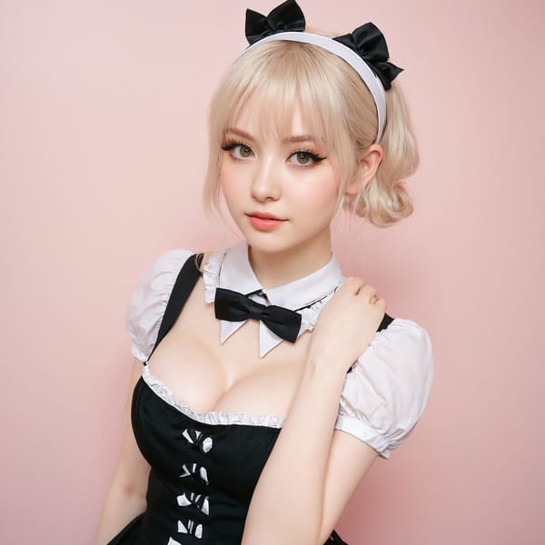 Tags: 21872187, SDXL
{"3": {"inputs": {"seed": 143458617204153, "steps": 64, "cfg": 5.4, "sampler_name": "dpmpp_2m", "scheduler": "karras", "denoise": 1.0, "model": ["27", 0], "positive": ["6", 0], "negative": ["7", 0], "latent_image": ["5", 0]}, "class_type": "KSampler"}, "4": {"inputs": {"ckpt_name": "juggernautxl.safetensors"}, "class_type": "CheckpointLoaderSimple"}, "5": {"inputs": {"width": 1024, "height": 1024, "batch_size": 1}, "class_type": "EmptyLatentImage"}, "6": {"inputs": {"text": "20 year old girl, (pale skin:1.03), (blush:0.95), (cute:1.10), (detailed face:1.10), (eyelashes:1.13), (sexy lips:1.06), (slim:1.05), (double eyelids:0.99), (beautiful eyes:1.00), (temptress:1.02), (seductive pose:0.96), (idol:1.14), (seductive facial expression:1.10), (in a seductive pose:1.06), (large perky breasts:1.10), (cleavage:1.10), (thigh gap:1.10), in a (skimpy maid costume:1.01) working at a maid cafe, choker, bowtie, headband, pleated skirt, (portra:1.09), (soft lighting:1.04), (skin fuzz:1.05), (natural looking skin:1.03), (textured skin:1.09), (RAW:1.06), (film:1.07), (candid cinema:1.02), (detailed skin:1.02)", "clip": ["27", 1]}, "class_type": "CLIPTextEncode"}, "7": {"inputs": {"text": "(low resolution:1.11), (watermark:1.05), (distorted:1.14), (bad hands:1.12), (worst quality:1.11), (open mouth:1.12), (twisted:1.05)", "clip": ["27", 1]}, "class_type": "CLIPTextEncode"}, "8": {"inputs": {"samples": ["3", 0], "vae": ["4", 2]}, "class_type": "VAEDecode"}, "25": {"inputs": {"lora_name": "nudify_xl.safetensors", "strength_model": 0.23, "strength_clip": 0.15, "model": ["4", 0], "clip": ["4", 1]}, "class_type": "LoraLoader"}, "26": {"inputs": {"lora_name": "shirtlift_SDXL_v2.safetensors", "strength_model": 0.1, "strength_clip": 0.1, "model": ["25", 0], "clip": ["25", 1]}, "class_type": "LoraLoader"}, "27": {"inputs": {"lora_name": "PerfectEyesXL.safetensors", "strength_model": 0.17, "strength_clip": 0.15, "model": ["26", 0], "clip": ["26", 1]}, "class_type": "LoraLoader"}, "30": {"inputs": {"model_name": "4x_NMKD-Superscale-SP_178000_G.pth"}, "class_type": "UpscaleModelLoader"}, "31": {"inputs": {"upscale_model": ["30", 0], "image": ["8", 0]}, "class_type": "ImageUpscaleWithModel"}, "32": {"inputs": {"upscale_method": "lanczos", "scale_by": 0.5, "image": ["31", 0]}, "class_type": "ImageScaleBy"}, "33": {"inputs": {"pixels": ["32", 0], "vae": ["4", 2]}, "class_type": "VAEEncode"}, "34": {"inputs": {"seed": 143458617204153, "steps": 64, "cfg": 5.4, "sampler_name": "dpmpp_2m", "scheduler": "karras", "denoise": 0.3, "model": ["27", 0], "positive": ["6", 0], "negative": ["7", 0], "latent_image": ["33", 0]}, "class_type": "KSampler"}, "36": {"inputs": {"samples": ["34", 0], "vae": ["4", 2]}, "class_type": "VAEDecode"}, "39": {"inputs": {"filename_prefix": "comfyapi-1735661064194", "images": ["36", 0]}, "class_type": "SaveImage"}}