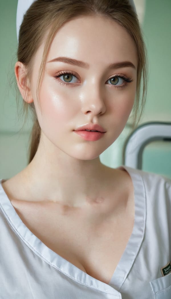 Tags: 21872187, SDXL
{"3": {"inputs": {"seed": 227152574697571, "steps": 64, "cfg": 5.48, "sampler_name": "dpmpp_2m", "scheduler": "karras", "denoise": 1.0, "model": ["27", 0], "positive": ["6", 0], "negative": ["7", 0], "latent_image": ["5", 0]}, "class_type": "KSampler"}, "4": {"inputs": {"ckpt_name": "juggernautxl.safetensors"}, "class_type": "CheckpointLoaderSimple"}, "5": {"inputs": {"width": 768, "height": 1344, "batch_size": 1}, "class_type": "EmptyLatentImage"}, "6": {"inputs": {"text": "19 year old girl, (ukrainian:1.07), (irish:0.96), (russian:1.10), (seductive facial expression:1.00), (pale skin:1.07), (idol:0.98), (beautiful eyes:0.96), (blush:1.00), (temptress:1.05), (eyelashes:1.01), (seductive pose:1.04), (cute:1.04), (slim:1.10), (detailed face:1.14), (sexy lips:1.12), (double eyelids:1.04), (in a seductive pose:1.11), (large perky breasts:1.02), (cleavage:1.13), (thigh gap:1.01), (nurse in uniform:1.05) working in a hospital ward, (portra:1.04), (detailed skin:1.03), (candid cinema:1.09), (skin fuzz:1.02), (natural looking skin:1.03), (textured skin:1.05), (soft lighting:1.03), (film:1.09), (RAW:1.08)", "clip": ["27", 1]}, "class_type": "CLIPTextEncode"}, "7": {"inputs": {"text": "(twisted:1.11), (low resolution:1.10), (bad hands:1.07), (distorted:1.11), (worst quality:1.11), (open mouth:1.05)", "clip": ["27", 1]}, "class_type": "CLIPTextEncode"}, "8": {"inputs": {"samples": ["3", 0], "vae": ["4", 2]}, "class_type": "VAEDecode"}, "25": {"inputs": {"lora_name": "nudify_xl.safetensors", "strength_model": 0.29, "strength_clip": 0.23, "model": ["4", 0], "clip": ["4", 1]}, "class_type": "LoraLoader"}, "26": {"inputs": {"lora_name": "shirtlift_SDXL_v2.safetensors", "strength_model": 0.0, "strength_clip": 0.0, "model": ["25", 0], "clip": ["25", 1]}, "class_type": "LoraLoader"}, "27": {"inputs": {"lora_name": "PerfectEyesXL.safetensors", "strength_model": 0.0, "strength_clip": 0.0, "model": ["26", 0], "clip": ["26", 1]}, "class_type": "LoraLoader"}, "30": {"inputs": {"model_name": "4x_NMKD-Superscale-SP_178000_G.pth"}, "class_type": "UpscaleModelLoader"}, "31": {"inputs": {"upscale_model": ["30", 0], "image": ["8", 0]}, "class_type": "ImageUpscaleWithModel"}, "32": {"inputs": {"upscale_method": "lanczos", "scale_by": 0.5, "image": ["31", 0]}, "class_type": "ImageScaleBy"}, "33": {"inputs": {"pixels": ["32", 0], "vae": ["4", 2]}, "class_type": "VAEEncode"}, "34": {"inputs": {"seed": 227152574697571, "steps": 64, "cfg": 5.48, "sampler_name": "dpmpp_2m", "scheduler": "karras", "denoise": 0.3, "model": ["27", 0], "positive": ["6", 0], "negative": ["7", 0], "latent_image": ["33", 0]}, "class_type": "KSampler"}, "36": {"inputs": {"samples": ["34", 0], "vae": ["4", 2]}, "class_type": "VAEDecode"}, "39": {"inputs": {"filename_prefix": "comfyapi-1731197871699", "images": ["36", 0]}, "class_type": "SaveImage"}}