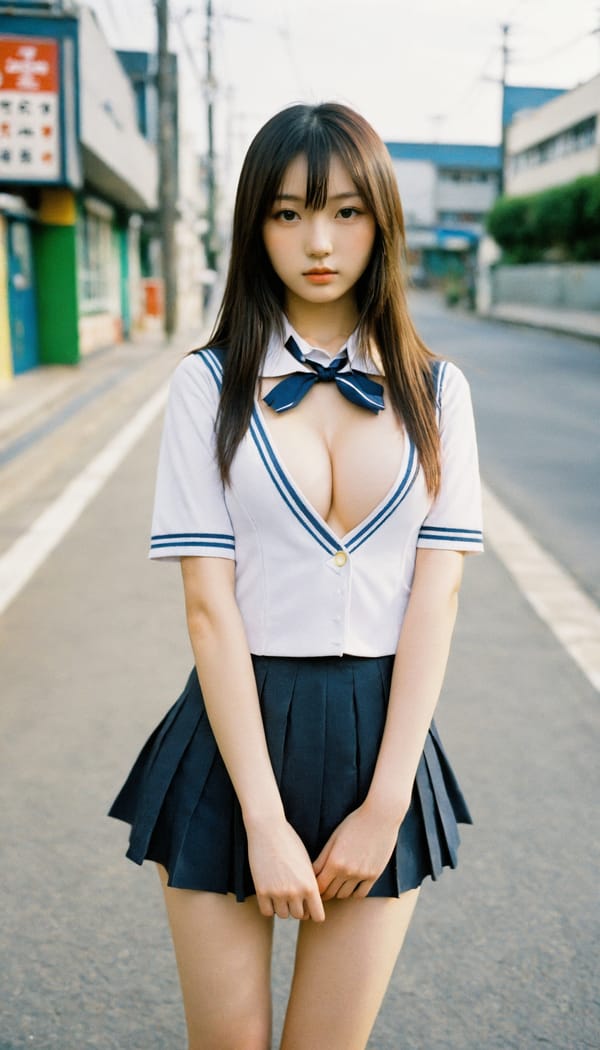 Tags: 21872187, SDXL
{"3": {"inputs": {"seed": 219337045910662, "steps": 32, "cfg": 7.76, "sampler_name": "dpmpp_2m", "scheduler": "karras", "denoise": 1.0, "model": ["27", 0], "positive": ["6", 0], "negative": ["7", 0], "latent_image": ["5", 0]}, "class_type": "KSampler"}, "4": {"inputs": {"ckpt_name": "helloworldxl.safetensors"}, "class_type": "CheckpointLoaderSimple"}, "5": {"inputs": {"width": 768, "height": 1344, "batch_size": 1}, "class_type": "EmptyLatentImage"}, "6": {"inputs": {"text": "20 year old girl, (irish:1.14), (japanese:1.11), (korean:1.07), (ukrainian:0.98), (eyelashes:1.02), (detailed face:1.05), (sexy lips:0.97), (beautiful eyes:0.95), (slim:0.97), (blush:1.08), (idol:1.03), (temptress:1.01), (cute:1.02), (in a seductive pose:1.01), (large perky breasts:1.01), (cleavage:1.11), (thigh gap:1.06), (school uniform:1.07), choker, busy street, (portra:1.09), (skin fuzz:1.02), (candid cinema:1.07), (detailed skin:1.04), (textured skin:1.07), (RAW:1.04), (natural looking skin:1.02), (film:1.03), (soft lighting:1.01)", "clip": ["27", 1]}, "class_type": "CLIPTextEncode"}, "7": {"inputs": {"text": "(worst quality:1.09), (low resolution:1.10), (distorted:1.08), (open mouth:1.09), (watermark:1.10), (bad hands:1.09), (twisted:1.05)", "clip": ["27", 1]}, "class_type": "CLIPTextEncode"}, "8": {"inputs": {"samples": ["3", 0], "vae": ["4", 2]}, "class_type": "VAEDecode"}, "25": {"inputs": {"lora_name": "nudify_xl.safetensors", "strength_model": 0.26, "strength_clip": 0.17, "model": ["4", 0], "clip": ["4", 1]}, "class_type": "LoraLoader"}, "26": {"inputs": {"lora_name": "shirtlift_SDXL_v2.safetensors", "strength_model": 0.05, "strength_clip": 0.01, "model": ["25", 0], "clip": ["25", 1]}, "class_type": "LoraLoader"}, "27": {"inputs": {"lora_name": "PerfectEyesXL.safetensors", "strength_model": 0.1, "strength_clip": 0.05, "model": ["26", 0], "clip": ["26", 1]}, "class_type": "LoraLoader"}, "30": {"inputs": {"model_name": "4x_NMKD-Superscale-SP_178000_G.pth"}, "class_type": "UpscaleModelLoader"}, "31": {"inputs": {"upscale_model": ["30", 0], "image": ["8", 0]}, "class_type": "ImageUpscaleWithModel"}, "32": {"inputs": {"upscale_method": "lanczos", "scale_by": 0.5, "image": ["31", 0]}, "class_type": "ImageScaleBy"}, "33": {"inputs": {"pixels": ["32", 0], "vae": ["4", 2]}, "class_type": "VAEEncode"}, "34": {"inputs": {"seed": 219337045910662, "steps": 32, "cfg": 7.76, "sampler_name": "dpmpp_2m", "scheduler": "karras", "denoise": 0.3, "model": ["27", 0], "positive": ["6", 0], "negative": ["7", 0], "latent_image": ["33", 0]}, "class_type": "KSampler"}, "36": {"inputs": {"samples": ["34", 0], "vae": ["4", 2]}, "class_type": "VAEDecode"}, "39": {"inputs": {"filename_prefix": "comfyapi-1715834052101", "images": ["36", 0]}, "class_type": "SaveImage"}}