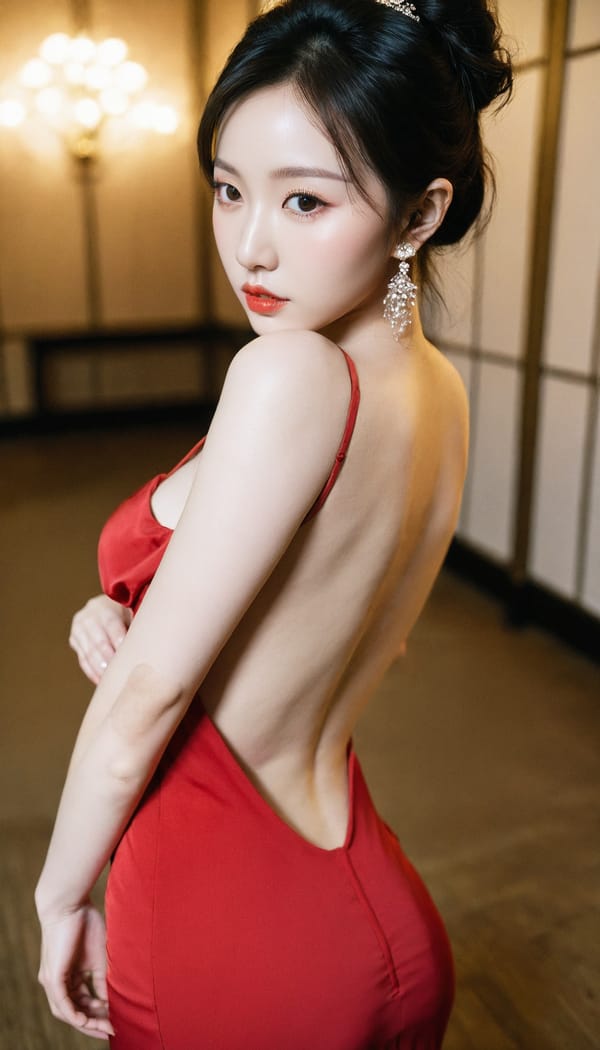 Tags: 21872187, SDXL
{"3": {"inputs": {"seed": 911291060173831, "steps": 32, "cfg": 7.64, "sampler_name": "dpmpp_2m", "scheduler": "karras", "denoise": 1.0, "model": ["27", 0], "positive": ["6", 0], "negative": ["7", 0], "latent_image": ["5", 0]}, "class_type": "KSampler"}, "4": {"inputs": {"ckpt_name": "leosamsHelloworldSDXL_helloworldSDXL32DPO.safetensors"}, "class_type": "CheckpointLoaderSimple"}, "5": {"inputs": {"width": 768, "height": 1344, "batch_size": 1}, "class_type": "EmptyLatentImage"}, "6": {"inputs": {"text": "28 year old girl, (korean:0.96), (sexy lips:0.96), (double eyelids:1.13), (pale skin:1.00), (detailed face:1.00), (seductive pose:1.01), (slim:1.01), (eyelashes:1.03), (seductive facial expression:1.04), (blush:0.97), (temptress:1.03), (idol:1.07), (beautiful eyes:1.01), (on all fours:1.00), (spreading ass cheeks:1.02), (from behind:0.99), (backboob:0.98), (wearing a low-cut red dress:0.96) at a ballroom, (portra:1.07), (skin fuzz:1.05), (candid cinema:1.03), (detailed skin:1.01), (RAW:1.04), (textured skin:1.07), (film:1.04), (natural looking skin:1.05), (soft lighting:1.02)", "clip": ["27", 1]}, "class_type": "CLIPTextEncode"}, "7": {"inputs": {"text": "(watermark:1.10), (open mouth:1.11), (bad hands:1.12), (distorted:1.12), (worst quality:1.09), (low resolution:1.05), (twisted:1.13)", "clip": ["27", 1]}, "class_type": "CLIPTextEncode"}, "8": {"inputs": {"samples": ["3", 0], "vae": ["4", 2]}, "class_type": "VAEDecode"}, "25": {"inputs": {"lora_name": "nudify_xl.safetensors", "strength_model": 0.18, "strength_clip": 0.34, "model": ["4", 0], "clip": ["4", 1]}, "class_type": "LoraLoader"}, "26": {"inputs": {"lora_name": "shirtlift_SDXL_v2.safetensors", "strength_model": 0.15, "strength_clip": 0.13, "model": ["25", 0], "clip": ["25", 1]}, "class_type": "LoraLoader"}, "27": {"inputs": {"lora_name": "PerfectEyesXL.safetensors", "strength_model": 0.02, "strength_clip": 0.03, "model": ["26", 0], "clip": ["26", 1]}, "class_type": "LoraLoader"}, "30": {"inputs": {"model_name": "4x_NMKD-Superscale-SP_178000_G.pth"}, "class_type": "UpscaleModelLoader"}, "31": {"inputs": {"upscale_model": ["30", 0], "image": ["8", 0]}, "class_type": "ImageUpscaleWithModel"}, "32": {"inputs": {"upscale_method": "lanczos", "scale_by": 0.5, "image": ["31", 0]}, "class_type": "ImageScaleBy"}, "33": {"inputs": {"pixels": ["32", 0], "vae": ["4", 2]}, "class_type": "VAEEncode"}, "34": {"inputs": {"seed": 911291060173831, "steps": 32, "cfg": 7.64, "sampler_name": "dpmpp_2m", "scheduler": "karras", "denoise": 0.3, "model": ["27", 0], "positive": ["6", 0], "negative": ["7", 0], "latent_image": ["33", 0]}, "class_type": "KSampler"}, "36": {"inputs": {"samples": ["34", 0], "vae": ["4", 2]}, "class_type": "VAEDecode"}, "39": {"inputs": {"filename_prefix": "comfyapi-1708149545849", "images": ["36", 0]}, "class_type": "SaveImage"}}