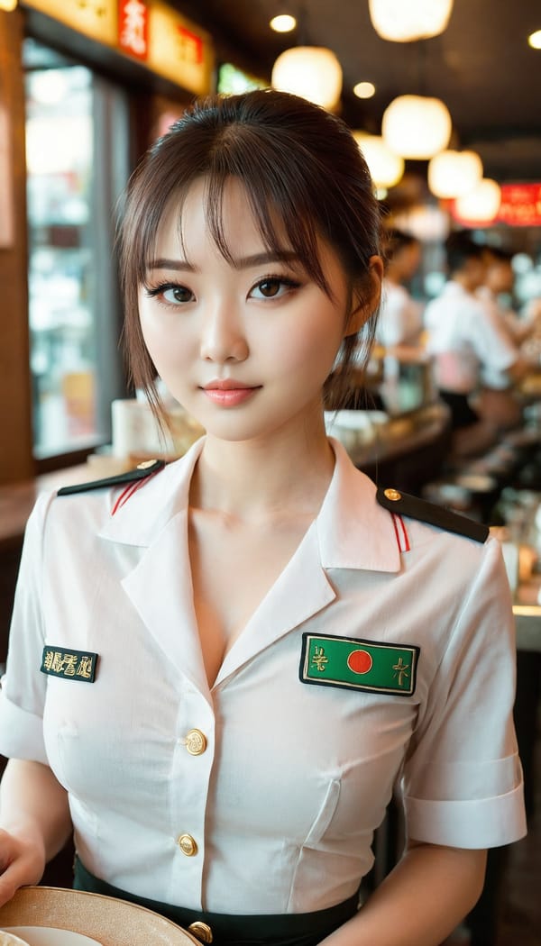 Tags: 21872187, SDXL
{"3": {"inputs": {"seed": 750750412711305, "steps": 32, "cfg": 6.61, "sampler_name": "dpmpp_2m", "scheduler": "karras", "denoise": 1.0, "model": ["27", 0], "positive": ["6", 0], "negative": ["7", 0], "latent_image": ["5", 0]}, "class_type": "KSampler"}, "4": {"inputs": {"ckpt_name": "juggernautxl.safetensors"}, "class_type": "CheckpointLoaderSimple"}, "5": {"inputs": {"width": 768, "height": 1344, "batch_size": 1}, "class_type": "EmptyLatentImage"}, "6": {"inputs": {"text": "24 year old girl, (chinese:0.97), (russian:1.02), (irish:1.04), (japanese:1.02), (beautiful eyes:1.05), (temptress:1.07), (detailed face:1.00), (eyelashes:1.10), (seductive pose:0.97), (idol:0.99), (seductive facial expression:1.14), (blush:1.13), (double eyelids:1.13), (pale skin:1.08), (slim:0.99), (sexy lips:1.03), (in a seductive pose:1.09), (large perky breasts:1.08), (cleavage:0.95), (thigh gap:0.99), (a waitress in uniform:1.11) working at a restaurant, (skin fuzz:1.00), (portra:1.06), (candid cinema:1.06), (film:1.00), (detailed skin:1.09), (soft lighting:1.05), (natural looking skin:1.09), (RAW:1.08), (textured skin:1.03)", "clip": ["27", 1]}, "class_type": "CLIPTextEncode"}, "7": {"inputs": {"text": "(worst quality:1.07), (low resolution:1.08), (bad hands:1.13), (twisted:1.06), (distorted:1.11), (open mouth:1.06), (watermark:1.07)", "clip": ["27", 1]}, "class_type": "CLIPTextEncode"}, "8": {"inputs": {"samples": ["3", 0], "vae": ["4", 2]}, "class_type": "VAEDecode"}, "25": {"inputs": {"lora_name": "nudify_xl.safetensors", "strength_model": 0.37, "strength_clip": 0.29, "model": ["4", 0], "clip": ["4", 1]}, "class_type": "LoraLoader"}, "26": {"inputs": {"lora_name": "shirtlift_SDXL_v2.safetensors", "strength_model": 0.12, "strength_clip": 0.13, "model": ["25", 0], "clip": ["25", 1]}, "class_type": "LoraLoader"}, "27": {"inputs": {"lora_name": "PerfectEyesXL.safetensors", "strength_model": 0.06, "strength_clip": 0.02, "model": ["26", 0], "clip": ["26", 1]}, "class_type": "LoraLoader"}, "30": {"inputs": {"model_name": "4x_NMKD-Superscale-SP_178000_G.pth"}, "class_type": "UpscaleModelLoader"}, "31": {"inputs": {"upscale_model": ["30", 0], "image": ["8", 0]}, "class_type": "ImageUpscaleWithModel"}, "32": {"inputs": {"upscale_method": "lanczos", "scale_by": 0.5, "image": ["31", 0]}, "class_type": "ImageScaleBy"}, "33": {"inputs": {"pixels": ["32", 0], "vae": ["4", 2]}, "class_type": "VAEEncode"}, "34": {"inputs": {"seed": 750750412711305, "steps": 32, "cfg": 6.61, "sampler_name": "dpmpp_2m", "scheduler": "karras", "denoise": 0.3, "model": ["27", 0], "positive": ["6", 0], "negative": ["7", 0], "latent_image": ["33", 0]}, "class_type": "KSampler"}, "36": {"inputs": {"samples": ["34", 0], "vae": ["4", 2]}, "class_type": "VAEDecode"}, "39": {"inputs": {"filename_prefix": "comfyapi-1714530513542", "images": ["36", 0]}, "class_type": "SaveImage"}}