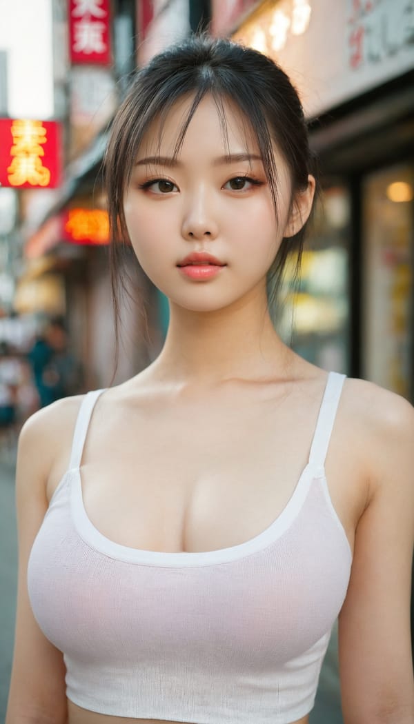 Tags: 21872187, SDXL
{"3": {"inputs": {"seed": 360110104691839, "steps": 64, "cfg": 5.27, "sampler_name": "dpmpp_2m", "scheduler": "karras", "denoise": 1.0, "model": ["27", 0], "positive": ["6", 0], "negative": ["7", 0], "latent_image": ["5", 0]}, "class_type": "KSampler"}, "4": {"inputs": {"ckpt_name": "juggernautxl.safetensors"}, "class_type": "CheckpointLoaderSimple"}, "5": {"inputs": {"width": 768, "height": 1344, "batch_size": 1}, "class_type": "EmptyLatentImage"}, "6": {"inputs": {"text": "20 year old girl, (chinese:1.13), (russian:1.05), (japanese:0.96), (ukrainian:1.04), (seductive pose:0.96), (pale skin:0.97), (sexy lips:1.01), (idol:1.10), (blush:1.10), (seductive facial expression:0.96), (slim:1.12), (double eyelids:1.01), (detailed face:1.02), (temptress:1.11), (beautiful eyes:1.07), (eyelashes:0.95), (in a seductive pose:1.00), (large perky breasts:0.99), (cleavage:0.96), (thigh gap:1.02), (white tanktop:1.04), busy street, (detailed skin:1.03), (textured skin:1.05), (soft lighting:1.05), (candid cinema:1.00), (skin fuzz:1.04), (RAW:1.06), (film:1.09), (natural looking skin:1.04), (portra:1.07)", "clip": ["27", 1]}, "class_type": "CLIPTextEncode"}, "7": {"inputs": {"text": "(low resolution:1.13), (twisted:1.13), (open mouth:1.07), (worst quality:1.12), (watermark:1.06), (bad hands:1.05), (distorted:1.12)", "clip": ["27", 1]}, "class_type": "CLIPTextEncode"}, "8": {"inputs": {"samples": ["3", 0], "vae": ["4", 2]}, "class_type": "VAEDecode"}, "25": {"inputs": {"lora_name": "nudify_xl.safetensors", "strength_model": 0.34, "strength_clip": 0.13, "model": ["4", 0], "clip": ["4", 1]}, "class_type": "LoraLoader"}, "26": {"inputs": {"lora_name": "shirtlift_SDXL_v2.safetensors", "strength_model": 0.14, "strength_clip": 0.06, "model": ["25", 0], "clip": ["25", 1]}, "class_type": "LoraLoader"}, "27": {"inputs": {"lora_name": "PerfectEyesXL.safetensors", "strength_model": 0.19, "strength_clip": 0.05, "model": ["26", 0], "clip": ["26", 1]}, "class_type": "LoraLoader"}, "30": {"inputs": {"model_name": "4x_NMKD-Superscale-SP_178000_G.pth"}, "class_type": "UpscaleModelLoader"}, "31": {"inputs": {"upscale_model": ["30", 0], "image": ["8", 0]}, "class_type": "ImageUpscaleWithModel"}, "32": {"inputs": {"upscale_method": "lanczos", "scale_by": 0.5, "image": ["31", 0]}, "class_type": "ImageScaleBy"}, "33": {"inputs": {"pixels": ["32", 0], "vae": ["4", 2]}, "class_type": "VAEEncode"}, "34": {"inputs": {"seed": 360110104691839, "steps": 64, "cfg": 5.27, "sampler_name": "dpmpp_2m", "scheduler": "karras", "denoise": 0.3, "model": ["27", 0], "positive": ["6", 0], "negative": ["7", 0], "latent_image": ["33", 0]}, "class_type": "KSampler"}, "36": {"inputs": {"samples": ["34", 0], "vae": ["4", 2]}, "class_type": "VAEDecode"}, "39": {"inputs": {"filename_prefix": "comfyapi-1717265828027", "images": ["36", 0]}, "class_type": "SaveImage"}}