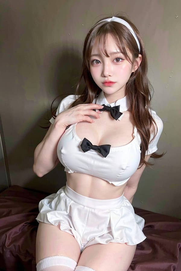 Tags: 21872187
<lora:JapaneseDollLikeness_v15:0.33>, <lora:koreanDollLikeness:0.77>, <lora:YaeMiko_Test:0.48>, (russian:1.07), maid cafe, stockings, (maid costume:1.07), choker, bowtie, headband, (pleated skirt:1.17), <lora:shirtliftv3:0.98>, <lora:breastinClass:0.48>, extremely detailed eyes, extremely detailed face, cute, (photorealistic:1.17), sexy lips, seductive smile, double eyelids, eyelashes, pale skin, perky breasts, full body portrait, textured skin, 4K, RAW, best quality, sharp, 1girl, (stunningly attractive:0.95), (dramatic:1.10)
Negative prompt: drawings, sketches, black and white, (worst quality:2.10)
Steps: 64, Sampler: DPM++ 2M Karras, CFG scale: 7.48, Seed: 3211902731, Size: 512x768, Model hash: fc2511737a, Model: chilloutmix_NiPrunedFp32Fix, Seed resize from: -1x-1, Denoising strength: 0.4, Version: v1.2.1, Hires upscale: 2.0, Hires steps: 16, Hires upscaler: ESRGAN_4x