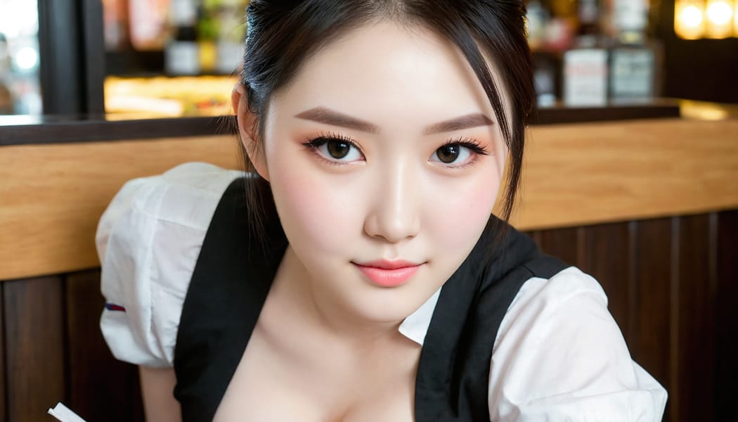 Tags: 21872187, SDXL
{"3": {"inputs": {"seed": 147293585168511, "steps": 64, "cfg": 7.08, "sampler_name": "dpmpp_2m", "scheduler": "karras", "denoise": 1.0, "model": ["27", 0], "positive": ["6", 0], "negative": ["7", 0], "latent_image": ["5", 0]}, "class_type": "KSampler"}, "4": {"inputs": {"ckpt_name": "juggernautXL_v8Rundiffusion.safetensors"}, "class_type": "CheckpointLoaderSimple"}, "5": {"inputs": {"width": 1344, "height": 768, "batch_size": 1}, "class_type": "EmptyLatentImage"}, "6": {"inputs": {"text": "21 year old girl, (korean:0.97), (pale skin:1.14), (seductive facial expression:0.97), (eyelashes:1.03), (blush:1.05), (seductive pose:1.11), (temptress:1.04), (slim:1.02), (beautiful eyes:0.97), (double eyelids:1.00), (detailed face:1.08), (idol:1.03), (cute:1.13), (in a seductive pose:1.11), (large perky breasts:0.96), (cleavage:1.01), (thigh gap:1.05), (a waitress in uniform:1.03) working at a restaurant, (RAW:1.00), (skin fuzz:1.01), (textured skin:1.03), (portra:1.05), (soft lighting:1.01), (detailed skin:1.09), (film:1.08), (natural looking skin:1.01), (candid cinema:1.03)", "clip": ["27", 1]}, "class_type": "CLIPTextEncode"}, "7": {"inputs": {"text": "(twisted:1.11), (open mouth:1.06), (worst quality:1.10), (bad hands:1.09), (low resolution:1.11), (distorted:1.08), (watermark:1.12)", "clip": ["27", 1]}, "class_type": "CLIPTextEncode"}, "8": {"inputs": {"samples": ["3", 0], "vae": ["4", 2]}, "class_type": "VAEDecode"}, "25": {"inputs": {"lora_name": "nudify_xl.safetensors", "strength_model": 0.23, "strength_clip": 0.37, "model": ["4", 0], "clip": ["4", 1]}, "class_type": "LoraLoader"}, "26": {"inputs": {"lora_name": "shirtlift_SDXL_v2.safetensors", "strength_model": 0.18, "strength_clip": 0.14, "model": ["25", 0], "clip": ["25", 1]}, "class_type": "LoraLoader"}, "27": {"inputs": {"lora_name": "PerfectEyesXL.safetensors", "strength_model": 0.08, "strength_clip": 0.0, "model": ["26", 0], "clip": ["26", 1]}, "class_type": "LoraLoader"}, "30": {"inputs": {"model_name": "4x_NMKD-Superscale-SP_178000_G.pth"}, "class_type": "UpscaleModelLoader"}, "31": {"inputs": {"upscale_model": ["30", 0], "image": ["8", 0]}, "class_type": "ImageUpscaleWithModel"}, "32": {"inputs": {"upscale_method": "lanczos", "scale_by": 0.5, "image": ["31", 0]}, "class_type": "ImageScaleBy"}, "33": {"inputs": {"pixels": ["32", 0], "vae": ["4", 2]}, "class_type": "VAEEncode"}, "34": {"inputs": {"seed": 147293585168511, "steps": 64, "cfg": 7.08, "sampler_name": "dpmpp_2m", "scheduler": "karras", "denoise": 0.3, "model": ["27", 0], "positive": ["6", 0], "negative": ["7", 0], "latent_image": ["33", 0]}, "class_type": "KSampler"}, "36": {"inputs": {"samples": ["34", 0], "vae": ["4", 2]}, "class_type": "VAEDecode"}, "39": {"inputs": {"filename_prefix": "comfyapi-1708027441946", "images": ["36", 0]}, "class_type": "SaveImage"}}