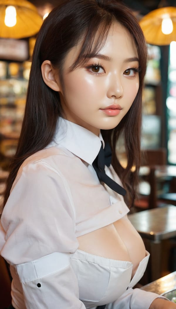 Tags: 21872187, SDXL
{"3": {"inputs": {"seed": 588360647920295, "steps": 32, "cfg": 5.52, "sampler_name": "dpmpp_2m", "scheduler": "karras", "denoise": 1.0, "model": ["27", 0], "positive": ["6", 0], "negative": ["7", 0], "latent_image": ["5", 0]}, "class_type": "KSampler"}, "4": {"inputs": {"ckpt_name": "juggernautxl.safetensors"}, "class_type": "CheckpointLoaderSimple"}, "5": {"inputs": {"width": 768, "height": 1344, "batch_size": 1}, "class_type": "EmptyLatentImage"}, "6": {"inputs": {"text": "25 year old girl, (korean:0.99), (russian:1.14), (cute:1.03), (slim:0.95), (seductive pose:1.07), (eyelashes:1.12), (seductive facial expression:1.02), (beautiful eyes:0.98), (blush:1.06), (double eyelids:1.07), (pale skin:0.96), (idol:1.12), (temptress:1.14), (sexy lips:0.98), (on all fours:1.01), (spreading ass cheeks:1.10), (from behind:1.01), (backboob:1.11), (a waitress in uniform:1.01) working at a restaurant, (detailed skin:1.06), (portra:1.05), (natural looking skin:1.05), (RAW:1.03), (skin fuzz:1.00), (candid cinema:1.07), (film:1.09), (textured skin:1.01), (soft lighting:1.00)", "clip": ["27", 1]}, "class_type": "CLIPTextEncode"}, "7": {"inputs": {"text": "(worst quality:1.08), (open mouth:1.12), (low resolution:1.08), (bad hands:1.11), (distorted:1.05), (watermark:1.12), (twisted:1.09)", "clip": ["27", 1]}, "class_type": "CLIPTextEncode"}, "8": {"inputs": {"samples": ["3", 0], "vae": ["4", 2]}, "class_type": "VAEDecode"}, "25": {"inputs": {"lora_name": "nudify_xl.safetensors", "strength_model": 0.26, "strength_clip": 0.01, "model": ["4", 0], "clip": ["4", 1]}, "class_type": "LoraLoader"}, "26": {"inputs": {"lora_name": "shirtlift_SDXL_v2.safetensors", "strength_model": 0.08, "strength_clip": 0.03, "model": ["25", 0], "clip": ["25", 1]}, "class_type": "LoraLoader"}, "27": {"inputs": {"lora_name": "PerfectEyesXL.safetensors", "strength_model": 0.08, "strength_clip": 0.13, "model": ["26", 0], "clip": ["26", 1]}, "class_type": "LoraLoader"}, "30": {"inputs": {"model_name": "4x_NMKD-Superscale-SP_178000_G.pth"}, "class_type": "UpscaleModelLoader"}, "31": {"inputs": {"upscale_model": ["30", 0], "image": ["8", 0]}, "class_type": "ImageUpscaleWithModel"}, "32": {"inputs": {"upscale_method": "lanczos", "scale_by": 0.5, "image": ["31", 0]}, "class_type": "ImageScaleBy"}, "33": {"inputs": {"pixels": ["32", 0], "vae": ["4", 2]}, "class_type": "VAEEncode"}, "34": {"inputs": {"seed": 588360647920295, "steps": 32, "cfg": 5.52, "sampler_name": "dpmpp_2m", "scheduler": "karras", "denoise": 0.3, "model": ["27", 0], "positive": ["6", 0], "negative": ["7", 0], "latent_image": ["33", 0]}, "class_type": "KSampler"}, "36": {"inputs": {"samples": ["34", 0], "vae": ["4", 2]}, "class_type": "VAEDecode"}, "39": {"inputs": {"filename_prefix": "comfyapi-1714532788592", "images": ["36", 0]}, "class_type": "SaveImage"}}