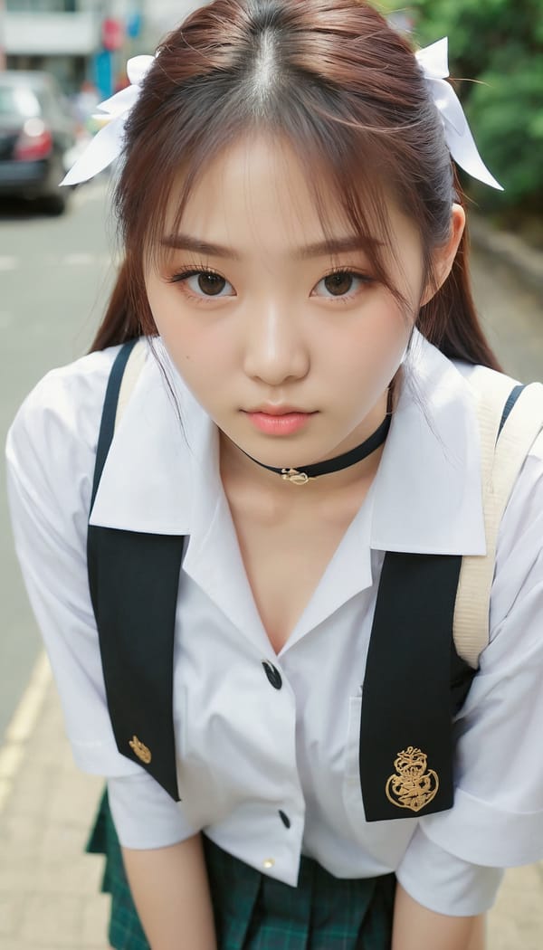 Tags: 21872187, SDXL
{"3": {"inputs": {"seed": 491087788722251, "steps": 32, "cfg": 6.49, "sampler_name": "dpmpp_2m", "scheduler": "karras", "denoise": 1.0, "model": ["27", 0], "positive": ["6", 0], "negative": ["7", 0], "latent_image": ["5", 0]}, "class_type": "KSampler"}, "4": {"inputs": {"ckpt_name": "juggernautxl.safetensors"}, "class_type": "CheckpointLoaderSimple"}, "5": {"inputs": {"width": 768, "height": 1344, "batch_size": 1}, "class_type": "EmptyLatentImage"}, "6": {"inputs": {"text": "18 year old girl, (korean:1.05), (irish:1.06), (seductive pose:1.09), (double eyelids:1.14), (seductive facial expression:0.97), (cute:1.09), (idol:1.02), (beautiful eyes:0.98), (slim:0.98), (blush:1.08), (pale skin:0.96), (detailed face:1.01), (eyelashes:0.95), (temptress:1.06), (on all fours:1.14), (spreading ass cheeks:0.99), (from behind:1.13), (backboob:1.08), (school uniform:1.12), choker, busy street, (detailed skin:1.09), (portra:1.04), (film:1.00), (natural looking skin:1.08), (skin fuzz:1.04), (textured skin:1.08), (soft lighting:1.02), (candid cinema:1.04), (RAW:1.04)", "clip": ["27", 1]}, "class_type": "CLIPTextEncode"}, "7": {"inputs": {"text": "(distorted:1.09), (open mouth:1.10), (twisted:1.05), (low resolution:1.14), (worst quality:1.11), (watermark:1.06), (bad hands:1.09)", "clip": ["27", 1]}, "class_type": "CLIPTextEncode"}, "8": {"inputs": {"samples": ["3", 0], "vae": ["4", 2]}, "class_type": "VAEDecode"}, "25": {"inputs": {"lora_name": "nudify_xl.safetensors", "strength_model": 0.18, "strength_clip": 0.15, "model": ["4", 0], "clip": ["4", 1]}, "class_type": "LoraLoader"}, "26": {"inputs": {"lora_name": "shirtlift_SDXL_v2.safetensors", "strength_model": 0.01, "strength_clip": 0.08, "model": ["25", 0], "clip": ["25", 1]}, "class_type": "LoraLoader"}, "27": {"inputs": {"lora_name": "PerfectEyesXL.safetensors", "strength_model": 0.03, "strength_clip": 0.18, "model": ["26", 0], "clip": ["26", 1]}, "class_type": "LoraLoader"}, "30": {"inputs": {"model_name": "4x_NMKD-Superscale-SP_178000_G.pth"}, "class_type": "UpscaleModelLoader"}, "31": {"inputs": {"upscale_model": ["30", 0], "image": ["8", 0]}, "class_type": "ImageUpscaleWithModel"}, "32": {"inputs": {"upscale_method": "lanczos", "scale_by": 0.5, "image": ["31", 0]}, "class_type": "ImageScaleBy"}, "33": {"inputs": {"pixels": ["32", 0], "vae": ["4", 2]}, "class_type": "VAEEncode"}, "34": {"inputs": {"seed": 491087788722251, "steps": 32, "cfg": 6.49, "sampler_name": "dpmpp_2m", "scheduler": "karras", "denoise": 0.3, "model": ["27", 0], "positive": ["6", 0], "negative": ["7", 0], "latent_image": ["33", 0]}, "class_type": "KSampler"}, "36": {"inputs": {"samples": ["34", 0], "vae": ["4", 2]}, "class_type": "VAEDecode"}, "39": {"inputs": {"filename_prefix": "comfyapi-1725913445555", "images": ["36", 0]}, "class_type": "SaveImage"}}