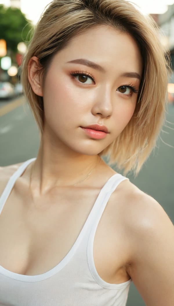 Tags: 21872187, SDXL
{"3": {"inputs": {"seed": 538693712284991, "steps": 32, "cfg": 5.55, "sampler_name": "dpmpp_2m", "scheduler": "karras", "denoise": 1.0, "model": ["27", 0], "positive": ["6", 0], "negative": ["7", 0], "latent_image": ["5", 0]}, "class_type": "KSampler"}, "4": {"inputs": {"ckpt_name": "juggernautxl.safetensors"}, "class_type": "CheckpointLoaderSimple"}, "5": {"inputs": {"width": 768, "height": 1344, "batch_size": 1}, "class_type": "EmptyLatentImage"}, "6": {"inputs": {"text": "27 year old girl, (blush:1.04), (beautiful eyes:0.97), (eyelashes:1.01), (cute:1.00), (seductive facial expression:1.03), (slim:1.05), (idol:1.06), (sexy lips:0.96), (double eyelids:1.07), (temptress:0.95), (detailed face:1.02), (seductive pose:1.12), (pale skin:1.00), (perky ass:1.07), (exposed ass:1.00), (looking back:1.08), (sexy ass:1.06), (thigh gap:0.96), (white tanktop:1.06), busy street, (natural looking skin:1.07), (film:1.08), (candid cinema:1.04), (soft lighting:1.00), (skin fuzz:1.01), (detailed skin:1.09), (portra:1.04), (RAW:1.07), (textured skin:1.07)", "clip": ["27", 1]}, "class_type": "CLIPTextEncode"}, "7": {"inputs": {"text": "(worst quality:1.08), (twisted:1.14), (low resolution:1.11), (bad hands:1.11), (watermark:1.06), (open mouth:1.12), (distorted:1.08)", "clip": ["27", 1]}, "class_type": "CLIPTextEncode"}, "8": {"inputs": {"samples": ["3", 0], "vae": ["4", 2]}, "class_type": "VAEDecode"}, "25": {"inputs": {"lora_name": "nudify_xl.safetensors", "strength_model": 0.26, "strength_clip": 0.05, "model": ["4", 0], "clip": ["4", 1]}, "class_type": "LoraLoader"}, "26": {"inputs": {"lora_name": "shirtlift_SDXL_v2.safetensors", "strength_model": 0.18, "strength_clip": 0.08, "model": ["25", 0], "clip": ["25", 1]}, "class_type": "LoraLoader"}, "27": {"inputs": {"lora_name": "PerfectEyesXL.safetensors", "strength_model": 0.16, "strength_clip": 0.06, "model": ["26", 0], "clip": ["26", 1]}, "class_type": "LoraLoader"}, "30": {"inputs": {"model_name": "4x_NMKD-Superscale-SP_178000_G.pth"}, "class_type": "UpscaleModelLoader"}, "31": {"inputs": {"upscale_model": ["30", 0], "image": ["8", 0]}, "class_type": "ImageUpscaleWithModel"}, "32": {"inputs": {"upscale_method": "lanczos", "scale_by": 0.5, "image": ["31", 0]}, "class_type": "ImageScaleBy"}, "33": {"inputs": {"pixels": ["32", 0], "vae": ["4", 2]}, "class_type": "VAEEncode"}, "34": {"inputs": {"seed": 538693712284991, "steps": 32, "cfg": 5.55, "sampler_name": "dpmpp_2m", "scheduler": "karras", "denoise": 0.3, "model": ["27", 0], "positive": ["6", 0], "negative": ["7", 0], "latent_image": ["33", 0]}, "class_type": "KSampler"}, "36": {"inputs": {"samples": ["34", 0], "vae": ["4", 2]}, "class_type": "VAEDecode"}, "39": {"inputs": {"filename_prefix": "comfyapi-1735211357239", "images": ["36", 0]}, "class_type": "SaveImage"}}